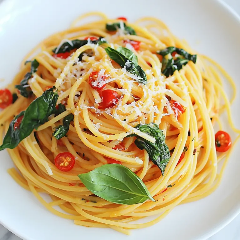 Für Mitternachtsnudeln brauche ich einige einfache Grundzutaten. Diese sind: - 250g Spaghetti oder Linguine - 3 Esslöffel Olivenöl - 3 Knoblauchzehen, dünn aufgeschnitten - 1 kleine rote Chili, fein gehackt - 1 Dose (400g) Kirschtomaten, zerdrückt - 2 Tassen Babyspinat - Salz und Pfeffer nach Geschmack Diese Zutaten bilden die Basis für ein schnelles und schmackhaftes Gericht. Die Pasta ist schön und sättigend, während die Tomaten und der Spinat frische Aromen bringen. In diesem Rezept verwende ich einige Gewürze und aromatische Zutaten. Diese verleihen den Mitternachtsnudeln ihren besonderen Geschmack. Dazu gehören: - 1 kleine rote Chili - Salz - Pfeffer - Schale von 1 Zitrone Die Chili bringt eine leichte Schärfe. Salz und Pfeffer sorgen für mehr Geschmack. Die Zitronenschale gibt einen frischen Kick, der perfekt zu den Tomaten passt. Für die Dekoration nutze ich frische Kräuter und optionalen Käse. Hier sind die Zutaten: - Frische Basilikumblätter, zur Dekoration - Geriebener Parmesan (optional) Basilikum verleiht den Nudeln Farbe und Aroma. Parmesan macht das Gericht noch cremiger und herzhaft. Man kann die Dekoration je nach Vorliebe anpassen. {{ingredient_image_2}} Bringe einen großen Topf mit gesalzenem Wasser zum Kochen. Die Spaghetti oder Linguine sind perfekt. Füge die Nudeln hinzu und koche sie al dente, wie auf der Verpackung steht. Bevor du sie abgießt, behalte eine Tasse vom Nudelwasser. Erhitze in einer großen Pfanne 3 Esslöffel Olivenöl bei mittlerer Hitze. Füge die dünn aufgeschnittenen Knoblauchzehen und die gehackte Chili hinzu. Brate sie 1-2 Minuten an, bis sie gut riechen, aber nicht braun sind. Gieße die zerdrückten Kirschtomaten in die Pfanne. Lasse die Sauce 5-7 Minuten köcheln, bis sie etwas dicker wird. Schmecke sie mit Salz und Pfeffer ab. Gib die abgetropften Nudeln in die Pfanne und vermenge alles gut. Wenn die Sauce zu dick ist, füge etwas vom Nudelwasser hinzu. Rühre nun die 2 Tassen Babyspinat und die Schale von 1 Zitrone unter. Lass das Ganze 2-3 Minuten weiterkochen, bis der Spinat zusammengefallen ist. Richte die Nudeln auf Tellern an. Dekoriere sie mit frischen Basilikumblättern. Wenn du magst, streue etwas geriebenen Parmesan oben drauf. So sieht dein Gericht toll aus und schmeckt lecker! Um die Sauce perfekt zu machen, achte auf die Kochzeit. Lass die zerdrückten Tomaten fünf bis sieben Minuten köcheln. So wird die Sauce dick und voller Geschmack. Wenn sie zu dick ist, füge etwas Nudelwasser hinzu. Das Wasser hilft, die Sauce geschmeidig zu halten. Die richtige Konsistenz macht dein Gericht leckerer und schöner. Al dente bedeutet "zum Zahn". So hat die Pasta einen leichten Biss. Koche die Spaghetti oder Linguine in gesalzenem Wasser. Halte dich an die Zeitangaben auf der Verpackung. Probiere die Pasta kurz vor dem Abgießen. Wenn sie fest, aber nicht hart ist, ist sie perfekt. Vergiss nicht, etwas Nudelwasser aufzuheben. Es hilft später bei der Sauce. Koche die Mitternachtsnudeln schnell und einfach. Halte alle Zutaten bereit, bevor du anfängst. So sparst du Zeit. Nutze frische Kräuter wie Basilikum für mehr Geschmack. Wenn du müde bist, halte die Schritte einfach. Du kannst die Chili auch weglassen. So wird es milder. Schalte die Musik ein und genieße das Kochen! Pro Tipps Die richtige Pasta kochen: Achten Sie darauf, die Pasta al dente zu kochen, um die perfekte Konsistenz zu erreichen. Das Nudelwasser hilft auch, die Sauce zu binden. Frische Zutaten verwenden: Verwenden Sie frische Kirschtomaten und Basilikum, um den Geschmack des Gerichts zu intensivieren und es lebendiger zu machen. Würzen nicht vergessen: Schmecken Sie die Sauce während des Kochens ab, um die richtige Balance zwischen Salz und Pfeffer zu finden. Dies hebt die Aromen hervor. Variationen ausprobieren: Fügen Sie andere Gemüse wie Zucchini oder Paprika hinzu, um das Gericht nach Ihrem Geschmack zu variieren und zusätzliche Nährstoffe zu integrieren. {{image_4}} Sie können Mitternachtsnudeln leicht anpassen. Fügen Sie einfach mehr Gemüse hinzu. Zucchini, Paprika oder Erbsen sind tolle Optionen. Schneiden Sie das Gemüse klein, damit es schnell gar wird. Braten Sie es zusammen mit Knoblauch und Chili an. So schmeckt es frisch und bunt. Um Mitternachtsnudeln proteinreicher zu machen, können Sie Hähnchen oder Garnelen hinzufügen. Braten Sie das Hähnchen in Würfeln an, bis es goldbraun ist. Bei Garnelen, braten Sie sie einfach kurz an, bis sie rosa werden. Geben Sie sie zur Sauce, bevor Sie die Nudeln hinzufügen. Das macht das Gericht sättigender und leckerer. Für eine vegane Version verwenden Sie statt Parmesan Nusskäse oder Hefeflocken. Diese geben einen tollen Geschmack. Statt Sahne können Sie auch Cashew-Creme verwenden. Diese sorgt für eine cremige Konsistenz. Fügen Sie noch mehr Spinat oder andere grüne Blätter hinzu. So bleibt das Gericht gesund und nahrhaft. Ich lagere Reste in einem luftdichten Behälter. Achte darauf, dass die Nudeln gut abgekühlt sind. So bleiben sie frisch. Du kannst die Reste bis zu drei Tage im Kühlschrank aufbewahren. Um die Nudeln wieder warm zu machen, benutze eine Pfanne. Erhitze etwas Olivenöl bei mittlerer Hitze. Gib die Nudeln dazu und rühre gut um. Füge ein wenig Wasser hinzu, um sie nicht austrocknen zu lassen. Alternativ kannst du die Nudeln in der Mikrowelle erwärmen. Decke sie mit einem feuchten Tuch ab. Im Kühlschrank bleiben die Nudeln drei Tage frisch. Im Gefrierfach kannst du sie bis zu drei Monate lagern. Achte darauf, die Nudeln in Portionen zu verpacken. So kannst du sie leicht entnehmen. Zum Auftauen stelle die gefrorenen Nudeln einfach über Nacht in den Kühlschrank. Mitternachtsnudeln sind ein einfaches und schnelles Gericht. Sie bestehen aus Spaghetti oder Linguine, Knoblauch und Kirschtomaten. Ein Hauch von Chili gibt einen kleinen Kick. Babyspinat bringt Farbe und Nährstoffe. Diese Nudeln sind perfekt für späte Nächte. Die Zubereitung dauert nur etwa 25 Minuten. Die Vorbereitungszeit liegt bei etwa 10 Minuten. Die Kochzeit für die Pasta beträgt 10 bis 12 Minuten. In der Zwischenzeit kannst du die Sauce zubereiten. Das spart Zeit und macht das Kochen schnell. Ja, du kannst die Nudeln im Voraus zubereiten. Koche die Pasta und die Sauce getrennt. Lagere sie in luftdichten Behältern im Kühlschrank. Wenn du sie essen willst, erwärme sie einfach zusammen. Füge frischen Spinat und Zitrone hinzu, um den Geschmack aufzufrischen. Ein einfacher grüner Salat passt gut. Ein knuspriges Baguette ergänzt das Gericht perfekt. Du kannst auch gegrilltes Gemüse als Beilage wählen. Für Parmesanliebhaber ist geriebener Parmesan eine tolle Option. Diese Beilagen machen das Essen noch besser. Mitternachtsnudeln sind einfach und lecker. Ich habe die Zutaten, die Zubereitung und Tricks erklärt. Achte auf die Sauce und die Kochzeit der Pasta für das beste Ergebnis. Variationen machen das Gericht spannend; probiere verschiedene Gemüsesorten oder Proteine. Resteverwertung ist problemlos, wenn du sie richtig lagerst. Mit diesen Tipps wirst du sicher zu einem Meister der Mitternachtsnudeln. Viel Spaß beim Ausprobieren!