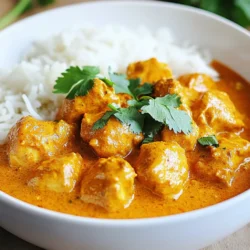 - 500g Hähnchenschenkel ohne Knochen - 1 Esslöffel Butter - 1 Dose gehackte Tomaten - 240ml Schlagsahne Die Hauptzutaten sind der Schlüssel für ein gutes Butter Chicken. Hähnchenschenkel machen das Gericht zart. Die Butter gibt Geschmack und hilft, die Zwiebel zu braten. Die gehackten Tomaten sorgen für eine leckere, würzige Sauce. Die Schlagsahne bringt Cremigkeit und macht das Gericht reichhaltig. - 2 Teelöffel Garam Masala - 1 Teelöffel Kurkuma - 1 Teelöffel Kreuzkümmel - 1 Teelöffel Koriander - 1 Teelöffel Paprika Die Gewürze machen Butter Chicken besonders. Garam Masala fügt Tiefe hinzu. Kurkuma bringt Farbe und einen milden Geschmack. Kreuzkümmel und Koriander ergänzen die Aromen. Paprika sorgt für eine schöne Note und etwas Süße. - 1 mittlere Zwiebel - 3 Knoblauchzehen - 1 Esslöffel Ingwer - Frischer Koriander zur Garnierung - Gedämpfter Basmati-Reis oder Naan Die Zwiebel, der Knoblauch und der Ingwer sind die Basis für den Geschmack. Der frische Koriander macht das Gericht lebendig. Reis oder Naan sind perfekte Beilagen. Sie nehmen die leckere Sauce auf und machen das Essen komplett. {{ingredient_image_2}} - Butter in der Pfanne schmelzen. - Zwiebel goldbraun braten. Zuerst schmelzen Sie die Butter in einer großen Pfanne bei mittlerer Hitze. Wenn die Butter schäumt, fügen Sie die fein gehackte Zwiebel hinzu. Braten Sie sie für etwa 3 bis 4 Minuten, bis sie weich und goldbraun ist. Das gibt einen tollen Geschmack. - Hähnchenstücke anbraten. - Mit Salz und Pfeffer würzen. Jetzt geben Sie die Hähnchenstücke in die Pfanne. Achten Sie darauf, dass die Stücke gleichmäßig verteilt sind. Würzen Sie das Hähnchen mit Salz und Pfeffer. Braten Sie es für etwa 5 bis 7 Minuten, bis es von allen Seiten braun ist. Das sorgt für eine schöne Textur. - Gewürze über das Hähnchen streuen. - Gut umrühren und kurz kochen. Streuen Sie die Gewürze wie Garam Masala, Kurkuma, Kreuzkümmel, Koriander und Paprika über das Hähnchen. Rühren Sie alles gut um, damit das Hähnchen gleichmäßig gewürzt wird. Lassen Sie es kurz kochen, etwa eine Minute, damit die Aromen sich entfalten. - Gehackte Tomaten einrühren. - Schlagsahne einarbeiten und köcheln lassen. Fügen Sie die gehackten Tomaten in die Pfanne hinzu. Rühren Sie sie unter das Hähnchen. Lassen Sie die Mischung für etwa 10 Minuten köcheln, damit die Aromen gut zusammenkommen. Danach reduzieren Sie die Hitze und rühren die Schlagsahne ein. Lassen Sie die Sauce für 5 bis 7 Minuten köcheln, bis sie schön dick ist. - Hähnchenstückchen gleichmäßig schneiden. So garen sie gleichmäßig. - Gewürze frisch mahlen für besseren Geschmack. Das bringt mehr Aroma in das Gericht. - Sahne langsam einrühren für optimale Konsistenz. Das macht die Sauce schön cremig. - Nach Geschmack mit weiteren Gewürzen anpassen. So kannst du den perfekten Geschmack finden. - Mit frischem Koriander garnieren. Das sieht toll aus und schmeckt frisch. - Beilagenvariation mit Reis oder Naan. Beide Optionen passen gut zu Butter Chicken. Pro Tipps Die richtige Marinade: Lassen Sie das Hähnchen mindestens 30 Minuten in einer Mischung aus Joghurt und Gewürzen marinieren, um den Geschmack zu intensivieren und das Fleisch zart zu machen. Variationen bei den Gewürzen: Experimentieren Sie mit zusätzlichen Gewürzen wie Zimt oder Nelken für eine zusätzliche Geschmackstiefe in Ihrem Butter Chicken. Die perfekte Konsistenz: Für eine noch cremigere Sauce können Sie zusätzlich einen Schuss Kokosmilch oder Cashewcreme hinzufügen. Frische Kräuter: Verwenden Sie frischen Koriander statt getrocknetem, um Ihr Gericht am Ende der Zubereitung zu garnieren. Dies bringt einen frischen Geschmack und eine schöne Farbe. {{image_4}} Statt Hähnchen kannst du Paneer verwenden. Paneer ist ein indischer Frischkäse. Du kannst ihn in Würfel schneiden und genau wie das Hähnchen anbraten. Er nimmt die Aromen gut auf. So bleibt das Gericht cremig und lecker. Magst du es scharf? Dann füge Chili oder Cayennepfeffer hinzu. Du kannst frische Chilis in Scheiben schneiden oder Pulver verwenden. Beginne mit einer kleinen Menge. So kannst du die Schärfe nach deinem Geschmack anpassen. Für intensivere Aromen kannst du einen Slow Cooker nutzen. Gib alle Zutaten in den Slow Cooker und koche sie für 4-6 Stunden auf niedriger Stufe. Die Aromen verbinden sich so besser. Das macht das Gericht noch köstlicher. Butter Chicken kann in luftdichten Behältern aufbewahrt werden. So bleibt es 3-4 Tage frisch. Achte darauf, die Reste gut abzukühlen, bevor du sie in den Kühlschrank stellst. So vermeidest du das Wachstum von Bakterien. Wenn du mehr Butter Chicken hast, kannst du es einfrieren. Fülle es in Portionen ab und friere es bis zu 2 Monate ein. Verwende gefrierfeste Behälter oder Beutel. Beschrifte die Behälter mit dem Datum, damit du den Überblick behältst. Um Butter Chicken aufzuwärmen, kannst du einen Topf oder die Mikrowelle verwenden. Wenn die Sauce zu dick ist, füge etwas Wasser hinzu. Erhitze es langsam, damit die Aromen nicht verloren gehen. Rühre es gut um, um eine gleichmäßige Wärme zu erreichen. Die Zubereitung von Butter Chicken dauert insgesamt etwa 30 Minuten. - Vorbereitungszeit: 10 Minuten - Kochzeit: 20 Minuten Ja, du kannst Butter Chicken auch mit anderen Fleischsorten zubereiten. - Lamm oder Rind sind gute Alternativen. - Achte darauf, die Garzeit entsprechend anzupassen. Butter Chicken hat einige gesunde Zutaten, aber auch reichhaltige. - Die Schlagsahne macht es cremig, aber kalorienreich. - Du kannst die Sahne durch Joghurt ersetzen. - Verwende mageres Hähnchen für weniger Fett. Butter Chicken ist ein leckeres Gericht, das einfach zuzubereiten ist. Wir haben die wichtigsten Zutaten, Gewürze und die Schritt-für-Schritt-Anleitung behandelt. Tipps zur Zubereitung und Variationen helfen, das Rezept anzupassen. Vergessen Sie nicht, das Gericht mit frischem Koriander und Reis oder Naan zu servieren. Lagern Sie Reste richtig, um sie länger zu genießen. Mit diesen Informationen können Sie nun ein schmackhaftes Butter Chicken kochen. Viel Spaß beim Ausprobieren!