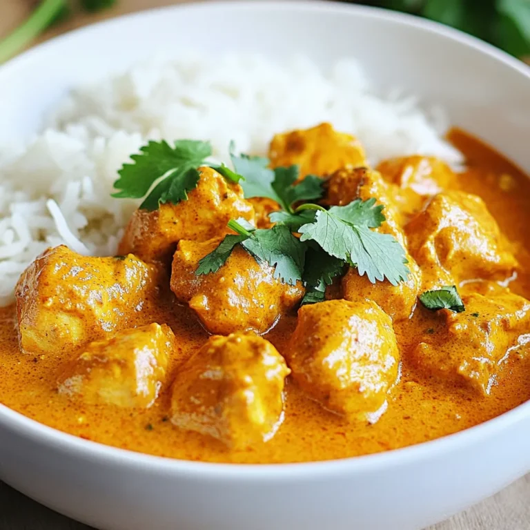 - 500g Hähnchenschenkel ohne Knochen - 1 Esslöffel Butter - 1 Dose gehackte Tomaten - 240ml Schlagsahne Die Hauptzutaten sind der Schlüssel für ein gutes Butter Chicken. Hähnchenschenkel machen das Gericht zart. Die Butter gibt Geschmack und hilft, die Zwiebel zu braten. Die gehackten Tomaten sorgen für eine leckere, würzige Sauce. Die Schlagsahne bringt Cremigkeit und macht das Gericht reichhaltig. - 2 Teelöffel Garam Masala - 1 Teelöffel Kurkuma - 1 Teelöffel Kreuzkümmel - 1 Teelöffel Koriander - 1 Teelöffel Paprika Die Gewürze machen Butter Chicken besonders. Garam Masala fügt Tiefe hinzu. Kurkuma bringt Farbe und einen milden Geschmack. Kreuzkümmel und Koriander ergänzen die Aromen. Paprika sorgt für eine schöne Note und etwas Süße. - 1 mittlere Zwiebel - 3 Knoblauchzehen - 1 Esslöffel Ingwer - Frischer Koriander zur Garnierung - Gedämpfter Basmati-Reis oder Naan Die Zwiebel, der Knoblauch und der Ingwer sind die Basis für den Geschmack. Der frische Koriander macht das Gericht lebendig. Reis oder Naan sind perfekte Beilagen. Sie nehmen die leckere Sauce auf und machen das Essen komplett. {{ingredient_image_2}} - Butter in der Pfanne schmelzen. - Zwiebel goldbraun braten. Zuerst schmelzen Sie die Butter in einer großen Pfanne bei mittlerer Hitze. Wenn die Butter schäumt, fügen Sie die fein gehackte Zwiebel hinzu. Braten Sie sie für etwa 3 bis 4 Minuten, bis sie weich und goldbraun ist. Das gibt einen tollen Geschmack. - Hähnchenstücke anbraten. - Mit Salz und Pfeffer würzen. Jetzt geben Sie die Hähnchenstücke in die Pfanne. Achten Sie darauf, dass die Stücke gleichmäßig verteilt sind. Würzen Sie das Hähnchen mit Salz und Pfeffer. Braten Sie es für etwa 5 bis 7 Minuten, bis es von allen Seiten braun ist. Das sorgt für eine schöne Textur. - Gewürze über das Hähnchen streuen. - Gut umrühren und kurz kochen. Streuen Sie die Gewürze wie Garam Masala, Kurkuma, Kreuzkümmel, Koriander und Paprika über das Hähnchen. Rühren Sie alles gut um, damit das Hähnchen gleichmäßig gewürzt wird. Lassen Sie es kurz kochen, etwa eine Minute, damit die Aromen sich entfalten. - Gehackte Tomaten einrühren. - Schlagsahne einarbeiten und köcheln lassen. Fügen Sie die gehackten Tomaten in die Pfanne hinzu. Rühren Sie sie unter das Hähnchen. Lassen Sie die Mischung für etwa 10 Minuten köcheln, damit die Aromen gut zusammenkommen. Danach reduzieren Sie die Hitze und rühren die Schlagsahne ein. Lassen Sie die Sauce für 5 bis 7 Minuten köcheln, bis sie schön dick ist. - Hähnchenstückchen gleichmäßig schneiden. So garen sie gleichmäßig. - Gewürze frisch mahlen für besseren Geschmack. Das bringt mehr Aroma in das Gericht. - Sahne langsam einrühren für optimale Konsistenz. Das macht die Sauce schön cremig. - Nach Geschmack mit weiteren Gewürzen anpassen. So kannst du den perfekten Geschmack finden. - Mit frischem Koriander garnieren. Das sieht toll aus und schmeckt frisch. - Beilagenvariation mit Reis oder Naan. Beide Optionen passen gut zu Butter Chicken. Pro Tipps Die richtige Marinade: Lassen Sie das Hähnchen mindestens 30 Minuten in einer Mischung aus Joghurt und Gewürzen marinieren, um den Geschmack zu intensivieren und das Fleisch zart zu machen. Variationen bei den Gewürzen: Experimentieren Sie mit zusätzlichen Gewürzen wie Zimt oder Nelken für eine zusätzliche Geschmackstiefe in Ihrem Butter Chicken. Die perfekte Konsistenz: Für eine noch cremigere Sauce können Sie zusätzlich einen Schuss Kokosmilch oder Cashewcreme hinzufügen. Frische Kräuter: Verwenden Sie frischen Koriander statt getrocknetem, um Ihr Gericht am Ende der Zubereitung zu garnieren. Dies bringt einen frischen Geschmack und eine schöne Farbe. {{image_4}} Statt Hähnchen kannst du Paneer verwenden. Paneer ist ein indischer Frischkäse. Du kannst ihn in Würfel schneiden und genau wie das Hähnchen anbraten. Er nimmt die Aromen gut auf. So bleibt das Gericht cremig und lecker. Magst du es scharf? Dann füge Chili oder Cayennepfeffer hinzu. Du kannst frische Chilis in Scheiben schneiden oder Pulver verwenden. Beginne mit einer kleinen Menge. So kannst du die Schärfe nach deinem Geschmack anpassen. Für intensivere Aromen kannst du einen Slow Cooker nutzen. Gib alle Zutaten in den Slow Cooker und koche sie für 4-6 Stunden auf niedriger Stufe. Die Aromen verbinden sich so besser. Das macht das Gericht noch köstlicher. Butter Chicken kann in luftdichten Behältern aufbewahrt werden. So bleibt es 3-4 Tage frisch. Achte darauf, die Reste gut abzukühlen, bevor du sie in den Kühlschrank stellst. So vermeidest du das Wachstum von Bakterien. Wenn du mehr Butter Chicken hast, kannst du es einfrieren. Fülle es in Portionen ab und friere es bis zu 2 Monate ein. Verwende gefrierfeste Behälter oder Beutel. Beschrifte die Behälter mit dem Datum, damit du den Überblick behältst. Um Butter Chicken aufzuwärmen, kannst du einen Topf oder die Mikrowelle verwenden. Wenn die Sauce zu dick ist, füge etwas Wasser hinzu. Erhitze es langsam, damit die Aromen nicht verloren gehen. Rühre es gut um, um eine gleichmäßige Wärme zu erreichen. Die Zubereitung von Butter Chicken dauert insgesamt etwa 30 Minuten. - Vorbereitungszeit: 10 Minuten - Kochzeit: 20 Minuten Ja, du kannst Butter Chicken auch mit anderen Fleischsorten zubereiten. - Lamm oder Rind sind gute Alternativen. - Achte darauf, die Garzeit entsprechend anzupassen. Butter Chicken hat einige gesunde Zutaten, aber auch reichhaltige. - Die Schlagsahne macht es cremig, aber kalorienreich. - Du kannst die Sahne durch Joghurt ersetzen. - Verwende mageres Hähnchen für weniger Fett. Butter Chicken ist ein leckeres Gericht, das einfach zuzubereiten ist. Wir haben die wichtigsten Zutaten, Gewürze und die Schritt-für-Schritt-Anleitung behandelt. Tipps zur Zubereitung und Variationen helfen, das Rezept anzupassen. Vergessen Sie nicht, das Gericht mit frischem Koriander und Reis oder Naan zu servieren. Lagern Sie Reste richtig, um sie länger zu genießen. Mit diesen Informationen können Sie nun ein schmackhaftes Butter Chicken kochen. Viel Spaß beim Ausprobieren!