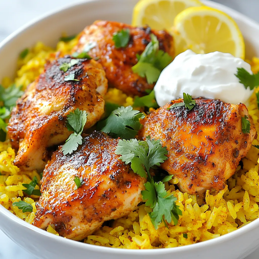 Für dieses leckere Gericht brauchst du: - 4 dünn geschnittene Hähnchenschenkel oder Brustfilets - 2 Tassen gewaschenen Basmati-Reis - 1 große, fein gehackte Zwiebel - 3 gehackte Knoblauchzehen - 4 Tassen Hühnerbrühe - 1/4 Tasse Naturjoghurt - 2 Esslöffel Olivenöl - Salz und Pfeffer nach Geschmack Diese Zutaten bilden die Basis für dein Shawarma-Hühnchen und den Reis. Die Hähnchenteile geben dem Gericht viel Geschmack. Der Basmati-Reis nimmt die Aromen auf und wird schön locker. Die Gewürze sind der Schlüssel zu diesem Gericht. Du brauchst: - 1 Esslöffel gemahlenen Kreuzkümmel - 1 Esslöffel gemahlenen Koriander - 1 Teelöffel gemahlenen Kurkuma - 1 Teelöffel geräucherten Paprika - 1/2 Teelöffel Cayennepfeffer (nach Geschmack anpassen) Diese Gewürze bringen Wärme und Tiefe in das Gericht. Kreuzkümmel und Koriander sind besonders wichtig für das Shawarma-Aroma. Kurkuma sorgt für eine schöne Farbe. Der geräucherte Paprika gibt einen tollen, rauchigen Geschmack. Um das Gericht abzurunden, empfehle ich: - Frischer Koriander oder Petersilie zur Garnierung - Zitronenschnitze zum Servieren Die frischen Kräuter bringen Farbe und Frische. Ein Spritzer Zitrone verleiht dem Gericht einen zusätzlichen Kick. Du kannst auch etwas Joghurt dazugeben, um die Aromen zu mildern. So wird jedes Bissen noch köstlicher! {{ingredient_image_2}} Die Vorbereitungszeit für dieses Rezept beträgt nur 10 Minuten. Die gesamte Kochzeit liegt bei etwa 30 Minuten. Damit ist dieses Gericht perfekt für ein schnelles Abendessen. 1. Erhitze 2 Esslöffel Olivenöl in einem großen Topf bei mittlerer Hitze. 2. Füge die fein gehackte Zwiebel hinzu und brate sie 5 Minuten, bis sie glasig ist. 3. Gib die gehackten Knoblauchzehen hinzu und brate sie 1 Minute mit. 4. Streue die Gewürze (Kreuzkümmel, Koriander, Kurkuma, Paprika, Cayennepfeffer, Salz und Pfeffer) darüber. Rühre alles gut um und koche es 1-2 Minuten. 5. Lege die Hähnchenstücke in den Topf und brate sie 5-7 Minuten, bis sie goldbraun sind. 6. Füge den gewaschenen Basmati-Reis hinzu und mische ihn gut unter das Hähnchen. 7. Gieße die Hühnerbrühe dazu und bringe alles zum Kochen. 8. Reduziere die Hitze auf niedrig, decke den Topf ab und lasse es 18-20 Minuten köcheln. 9. Nimm den Topf vom Herd und lasse ihn 5 Minuten abgedeckt ruhen. 10. Lockere den Reis mit einer Gabel auf und rühre den Naturjoghurt unter. - Achte darauf, die Zwiebel gut anzuschwitzen. So bekommst du einen tollen Geschmack. - Rühre die Gewürze gut ein, um den vollen Geschmack zu entfalten. - Lass den Reis nach dem Kochen ruhen. So wird er fluffiger. - Garniere das Gericht mit frisch gehacktem Koriander oder Petersilie. Ein Spritzer Zitrone bringt Frische. Ein häufiger Fehler ist das Überkochen des Reises. Das passiert, wenn man die Hitze zu hoch hält. Halte die Hitze nach dem Aufkochen niedrig. Ein weiterer Fehler ist, die Gewürze nicht richtig zu rösten. Röste sie kurz an, bevor du die anderen Zutaten hinzufügst. So entfalten sie ihr volles Aroma. Passe die Gewürze nach deinem Geschmack an. Du kannst mehr Cayennepfeffer für Schärfe hinzufügen. Wenn du es milder magst, verwende weniger. Für einen frischen Geschmack füge mehr Koriander hinzu. Experimentiere ruhig mit anderen Gewürzen. Zimt oder Muskatnuss können eine schöne Note geben. Um die perfekte Textur zu erreichen, achte auf die Kochzeit des Reises. Er sollte weich, aber nicht matschig sein. Rühre den Reis nach dem Kochen mit einer Gabel auf. Das lockert ihn auf. Serviere das Gericht mit frischem Joghurt. Das macht es cremig und lecker. Ein Spritzer frischer Zitrone rundet das Aroma ab. Pro Tipps Hähnchen marinieren: Lasse die Hähnchenteile vor dem Kochen mindestens 30 Minuten in den Gewürzen marinieren, um den Geschmack zu intensivieren. Reis richtig waschen: Wasche den Basmati-Reis gründlich, um überschüssige Stärke zu entfernen. Das sorgt für lockereren Reis. Deckel nicht abheben: Während des Kochens den Deckel des Topfes nicht abheben, um den Dampf und die Hitze zu halten, was für perfekt gegarten Reis sorgt. Frische Kräuter hinzufügen: Füge die frischen Kräuter erst kurz vor dem Servieren hinzu, um ihren Geschmack und ihre Frische zu bewahren. {{image_4}} Wenn du eine vegetarische oder vegane Option suchst, kannst du das Hähnchen einfach durch Kichererbsen oder Tofu ersetzen. Beide Optionen nehmen die Aromen gut auf. Verwende die gleichen Gewürze, um den Geschmack zu bewahren. Für eine extra Portion Gemüse, füge gewürfelte Paprika, Zucchini oder Spinat hinzu. Diese Zutaten sorgen für mehr Farbe und Nährstoffe. Basmati-Reis ist toll, aber du kannst auch Quinoa oder Jasminreis verwenden. Diese Alternativen bieten andere Texturen und Aromen. Wenn du kein Hähnchen magst, probiere Lamm oder Rind. Diese Fleischsorten haben ihren eigenen, reichen Geschmack. Achte darauf, die Garzeit entsprechend anzupassen, damit sie zart und saftig bleiben. Du kannst die Gewürze ganz nach deinem Geschmack anpassen. Wenn du es schärfer magst, füge mehr Cayennepfeffer hinzu. Für weniger Schärfe, lasse ihn einfach weg. Auch die Kräuter sind variabel. Frischer Dill oder Minze können eine interessante Note hinzufügen. Experimentiere mit dem Joghurt. Griechischer Joghurt bietet mehr Cremigkeit, während pflanzlicher Joghurt eine gute vegane Option ist. Ich liebe es, Reste von Shawarma-Hühnchen und Reis aufzubewahren. Lass das Gericht zuerst abkühlen. Danach packe es in einen luftdichten Behälter. So bleibt der Geschmack frisch. Du kannst die Portionen gut trennen, um sie später leicht zu nutzen. Um die Reste wieder aufzuwärmen, benutze entweder die Mikrowelle oder einen Topf. Wenn du die Mikrowelle nutzt, stelle die Leistung auf mittlere Stufe. Erhitze das Gericht in 1-2 Minuten-Intervallen, bis es heiß ist. Achte darauf, es ab und zu umzurühren. Wenn du einen Topf verwendest, füge etwas Wasser oder Brühe hinzu. So bleibt das Gericht saftig. Erhitze es bei niedriger Temperatur, bis alles warm ist. Im Kühlschrank hält sich das Shawarma-Hühnchen und Reis etwa 3-4 Tage. Achte darauf, es gut zu verpacken. Wenn du es länger aufbewahren möchtest, lege es in den Gefrierschrank. Dort bleibt es bis zu 3 Monate frisch. Für beste Qualität friere es in Portionen ein. So kannst du es einfach auftauen und genießen, wann immer du Lust hast! Um mehr Portionen zu machen, verdopple einfach die Zutaten. Du kannst die Hähnchenschenkel und den Reis nach Bedarf erhöhen. Achte darauf, die Hühnerbrühe ebenfalls zu erhöhen. Wenn du mehr Reis hast, koche ihn länger. Halte die Gewürze im gleichen Verhältnis. So bleibt der Geschmack gleich gut. Wenn du keinen Basmati-Reis hast, kannst du Langkornreis oder Jasminreis verwenden. Quinoa ist auch eine gute Option, wenn du eine glutenfreie Wahl möchtest. Achte darauf, die Kochzeiten und die Flüssigkeitsmenge anzupassen. Jede Reisart hat unterschiedliche Kochzeiten. Ja, du kannst die Gewürze anpassen. Wenn du es schärfer magst, füge mehr Cayennepfeffer hinzu. Du kannst auch andere Gewürze wie Zimt oder Muskatnuss ausprobieren. Sei kreativ mit den Aromen. Das Gericht bleibt trotzdem lecker. Ja, dieses Gericht ist glutenfrei. Die Hauptzutaten sind Hähnchen, Reis und Gewürze. Achte darauf, dass deine Hühnerbrühe ebenfalls glutenfrei ist. Damit kannst du sicher genießen, ohne dir Sorgen zu machen. In diesem Artikel habe ich die Hauptzutaten für das One Pot Shawarma-Hühnchen und Reis besprochen. Die Schritt-für-Schritt-Anleitung hilft dir, das Rezept leicht nachzukochen. Ich habe Tipps gegeben, um häufige Fehler zu vermeiden und Variationen für jeden Geschmack vorgestellt. Schließlich findest du nützliche Lagerinformationen und Antworten auf häufige Fragen. Nutze diese Informationen, um dein Gericht perfekt zuzubereiten und zu genießen. Viel Spaß beim Kochen!