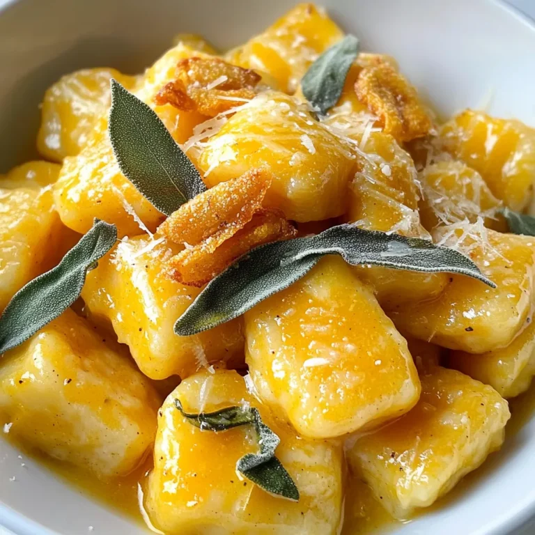 - 2 Tassen Kürbis-Püree (frisch oder aus der Dose) - 2 Tassen Weizenmehl, plus zusätzlich Mehl zum Auslegen - 1 großes Ei - 1 Teelöffel Salz Die Hauptzutaten für die Kürbis Salbei Gnocchi sind einfach und leicht zu finden. Kürbis-Püree ist die Basis. Du kannst frischen Kürbis verwenden oder das aus der Dose nehmen. Beide Optionen sind lecker. Das Weizenmehl gibt den Gnocchi Struktur. Das Ei hilft, alles zusammenzuhalten. Salz macht den Geschmack rund. - 1/4 Teelöffel Muskatnuss - Frisch gemahlener schwarzer Pfeffer nach Geschmack Gewürze bringen Leben in die Gnocchi. Muskatnuss gibt Wärme und Tiefe. Frisch gemahlener schwarzer Pfeffer fügt eine leichte Schärfe hinzu. Diese Gewürze sind wichtig, um die Aromen zu verstärken. - 4 Esslöffel ungesalzene Butter - 10-12 frische Salbeiblätter - Geriebener Parmesan (optional) Die weiteren Zutaten sind für den letzten Schliff. Ungesalzene Butter ist perfekt, um die Gnocchi zu braten. Die Salbeiblätter geben ein tolles Aroma. Sie werden knusprig und verleihen dem Gericht einen besonderen Charakter. Parmesan ist optional, aber er macht alles noch besser. {{ingredient_image_2}} Zuerst vermische ich das Kürbis-Püree mit Mehl in einer großen Schüssel. Ich nehme frisches oder Dosenpüree, je nach Verfügbarkeit. Danach füge ich ein großes Ei, einen Teelöffel Salz, Muskatnuss und schwarzen Pfeffer hinzu. Ich rühre alles gut um, bis ein weicher Teig entsteht. Es ist wichtig, nicht zu lange zu kneten, damit die Gnocchi zart bleiben. Jetzt teile ich den Teig in vier gleich große Portionen. Auf einer leicht bemehlten Fläche rolle ich jede Portion zu einem langen Strang, der etwa 1,5 cm dick ist. Ich schneide den Strang in Stücke von etwa 2,5 cm, um die Gnocchi zu formen. Um Rillen zu erzeugen, rolle ich die Gnocchi über die Rückseite einer Gabel. Rillen helfen, die Sauce besser zu halten. Für das Kochen bringe ich einen großen Topf mit gesalzenem Wasser zum Kochen. Ich gebe die Gnocchi vorsichtig in das Wasser. Sie sind fertig, wenn sie an die Oberfläche steigen, was etwa 2 bis 3 Minuten dauert. Dann nehme ich sie mit einem Schaumlöffel heraus und lege sie auf einen Teller. In einer großen Pfanne lasse ich die Butter bei mittlerer Hitze schmelzen. Sobald die Butter geschmolzen ist, füge ich frische Salbeiblätter hinzu. Ich sautierte die Blätter für 2 bis 3 Minuten, bis die Butter goldbraun wird und der Salbei knusprig ist. Dann gebe ich die gekochten Gnocchi in die Pfanne und schwenke sie vorsichtig in der Salbeibutter. Ich lasse sie noch für eine weitere Minute mitkochen, damit sie den Geschmack aufnehmen. Um den perfekten Teig zu machen, müssen Sie die Konsistenz gut beurteilen. Der Teig sollte weich, aber nicht klebrig sein. Wenn er zu trocken ist, fügen Sie etwas mehr Kürbis-Püree hinzu. Bei zu viel Mehl kann der Teig hart werden. Achten Sie darauf, den Teig nur kurz zu kneten. Überkneten führt zu zähen Gnocchi, die keinen guten Biss haben. Kochen Sie die Gnocchi in reichlich gesalzenem Wasser. Achten Sie darauf, dass das Wasser sanft kocht, nicht sprudelnd. Dies verhindert, dass die Gnocchi zerfallen. Kochen Sie sie, bis sie an die Oberfläche steigen, was etwa 2-3 Minuten dauert. Nehmen Sie die Gnocchi vorsichtig mit einem Schaumlöffel heraus. Lassen Sie sie gut abtropfen, bevor Sie sie weiterverarbeiten. Servieren Sie die Gnocchi in flachen Schüsseln für eine schöne Präsentation. Träufeln Sie die Salbeibutter darüber und garnieren Sie mit knusprigen Salbeiblättern. Eine Prise geriebener Parmesan rundet das Gericht ab. Diese einfache Garnierung sieht nicht nur gut aus, sondern schmeckt auch lecker. Pro Tipps Mehlwahl: Verwenden Sie Type 405 oder 550 für die besten Ergebnisse. Diese Mehlsorten sorgen für eine zarte Textur der Gnocchi. Kürbis-Püree: Wenn möglich, verwenden Sie frisches Kürbis-Püree, da es mehr Geschmack und eine bessere Konsistenz als die Dosenalternative bietet. Teigruhe: Nach dem Kneten den Teig für etwa 10 Minuten ruhen lassen. Dies hilft, die Glutenstruktur zu entspannen und macht das Formen einfacher. Salbeibutter: Achten Sie darauf, die Butter nicht zu verbrennen, während Sie den Salbei anbraten. Ein niedrigerer Hitzegrad sorgt für eine gleichmäßige Bräunung. {{image_4}} Für eine leckere vegetarische Variante kann man Pilze oder Spinat in der Salbeibutter verwenden. Diese Zutaten geben den Gnocchi einen tollen Geschmack. Pilze bringen eine erdige Note, während Spinat eine schöne Frische hinzufügt. Wenn du die Butter schmelzen lässt, füge die Pilze oder den Spinat gleich zu den Salbeiblättern hinzu. Sautiere alles gut, bis die Pilze weich sind oder der Spinat zusammengefallen ist. So erhältst du eine köstliche und gesunde Option. Wenn du eine glutenfreie Version der Kürbis-Salbei Gnocchi machen möchtest, gibt es einfache Alternativen zum Weizenmehl. Du kannst Reismehl oder eine Mischung aus glutenfreiem Mehl verwenden. Diese Mehle binden gut und geben dir einen ähnlichen Teig. Achte darauf, die Konsistenz des Teigs zu prüfen. Er sollte weich, aber nicht klebrig sein. Mit etwas Übung wirst du die perfekten glutenfreien Gnocchi zaubern. Um deine Gnocchi noch spannender zu machen, kannst du experimentelle Aromen hinzufügen. Zum Beispiel, frische Kräuter wie Thymian oder Rosmarin passen gut zu Kürbis. Diese Kräuter bringen einen interessanten Geschmack. Auch Gewürze wie Paprika oder Chili können für einen Kick sorgen. Sei kreativ und finde die Kombination, die dir am besten schmeckt. Frische Gnocchi sind lecker und schnell gemacht. Wenn du sie nicht sofort isst, lagere sie im Kühlschrank. Lege sie in einen luftdichten Behälter. So bleiben sie frisch für bis zu zwei Tage. Achte darauf, dass sie nicht zusammenkleben. Streue etwas Mehl oder Semmelbrösel zwischen die Gnocchi. Wenn du Gnocchi übrig hast, kannst du sie einfrieren. Lege die Gnocchi auf ein Backblech, sodass sie sich nicht berühren. Friere sie für etwa eine Stunde ein. Danach kannst du sie in einen Gefrierbeutel geben. So bleiben sie bis zu drei Monate frisch. Beschrifte den Beutel mit dem Datum, damit du weißt, wann du sie gemacht hast. Um Gnocchi wieder aufzuwärmen, koche sie kurz in Wasser. Lass das Wasser sanft köcheln. Die Gnocchi sind fertig, wenn sie wieder an die Oberfläche steigen. Alternativ kannst du sie in einer Pfanne mit etwas Butter anbraten. Das gibt ihnen einen leckeren, goldenen Geschmack. Der beste Kürbis für Gnocchi ist Hokkaido-Kürbis. Er hat einen süßen Geschmack und ist leicht zu pürieren. Auch Butternut-Kürbis eignet sich gut. Beide Sorten geben den Gnocchi eine tolle Farbe und Textur. Ja, du kannst Gnocchi im Voraus machen. Bereite sie bis zum Kochen vor. Lege die rohen Gnocchi auf ein Backblech, das mit Mehl bestäubt ist. Stelle das Blech dann für eine Stunde in den Gefrierschrank. Wenn sie gefroren sind, kannst du sie in einen Behälter legen. So kannst du sie später einfach kochen. Selbstgemachte Gnocchi sind im Kühlschrank etwa zwei Tage haltbar. Wenn du sie einfrierst, halten sie bis zu drei Monate. Achte darauf, sie gut zu verpacken, damit sie nicht austrocknen. Zum Wiedererwärmen koche sie einfach in heißem Wasser. Selbstgemachte Gnocchi sind einfach und lecker. Wir haben die Hauptzutaten wie Kürbis-Püree, Mehl und Gewürze besprochen. Die Schritt-für-Schritt-Anleitung zeigt, wie du perfekten Teig machst und die Gnocchi kochst. Tipps helfen dir, die beste Konsistenz zu erzielen und die Gnocchi richtig zu servieren. Es gibt auch viele Variationen für jeden Geschmack. Mit diesen Informationen bereitest du köstliche Gnocchi zu, die sicher gefallen werden. Es lohnt sich, neues auszuprobieren und zu genießen. Viel Spaß beim Kochen!