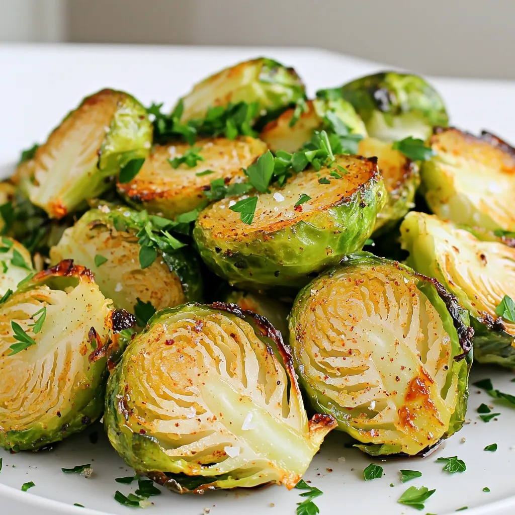 Für die knusprigen Air Fryer Garlic Brussels Sprouts braucht ihr: - 450 g Rosenkohl, geputzt und halbiert - 3 Esslöffel Olivenöl - 4 Knoblauchzehen, fein gehackt Diese Zutaten bilden die Basis für einen leckeren Snack oder eine Beilage. Die frischen Rosenkohlhälften geben den nötigen Biss. Ihr benötigt auch ein paar Gewürze, um den Geschmack zu verstärken: - 1 Teelöffel geräuchertes Paprikapulver - 1 Teelöffel Salz - 1/2 Teelöffel schwarzer Pfeffer Das geräucherte Paprikapulver bringt ein rauchiges Aroma, das wunderbar mit dem Knoblauch harmoniert. Salz und Pfeffer runden das Ganze ab und sorgen für ein einfaches, aber effektives Geschmackserlebnis. Falls ihr das Gericht noch aufpeppen möchtet, probiert diese optionalen Zutaten: - 1 Esslöffel Balsamico-Glasur (zum Beträufeln) - Frische Petersilie, gehackt (zur Garnierung) Die Balsamico-Glasur verleiht dem Gericht eine süße Note. Die Petersilie bringt Farbe und Frische ins Spiel. So wird euer Gericht nicht nur lecker, sondern auch schön anzusehen. Zuerst heize ich den Air Fryer auf 190°C vor. Das dauert etwa 5 Minuten. Diese Temperatur sorgt für eine schöne Knusprigkeit. Ein gut vorbereiteter Air Fryer ist der Schlüssel. Wenn er vorgeheizt ist, kann ich die Rosenkohlhälften perfekt garen. Ich nehme eine große Rührschüssel und gebe 450 g geputzte und halbierte Rosenkohlhälften hinein. Dann träufle ich 3 Esslöffel Olivenöl gleichmäßig über die Röschen. Es ist wichtig, dass sie gut beschichtet sind. Danach füge ich 4 fein gehackte Knoblauchzehen, 1 Teelöffel geräuchertes Paprikapulver, 1 Teelöffel Salz und 1/2 Teelöffel schwarzen Pfeffer hinzu. Ich werfe alles gut um, sodass die Röschen gleichmäßig mit den Gewürzen überzogen sind. Jetzt lege ich die Rosenkohlhälften in einer einzigen Schicht in den Korb des Air Fryers. Ich achte darauf, dass ich sie nicht überfülle. Dann stelle ich den Timer auf 15 bis 18 Minuten. In der Mitte der Garzeit schüttle ich den Korb. So bräunen die Röschen gleichmäßig. Am Ende sollten sie knusprig und goldbraun sein. Wenn ich sie herausnehme, kann ich optional 1 Esslöffel Balsamico-Glasur darüber träufeln. Ein frischer Farbtupfer kommt durch gehackte Petersilie oben drauf. Ein häufiger Fehler ist, die Rosenkohlhälften zu überfüllen. Wenn Sie den Korb des Air Fryers zu voll packen, werden die Röschen nicht gleichmäßig gar. Es ist besser, in kleinen Mengen zu arbeiten. Ein weiterer Fehler ist das Vernachlässigen der Gewürze. Mischen Sie die Gewürze gut, damit jeder Bissen würzig schmeckt. Um eine perfekte Knusprigkeit zu erzielen, stellen Sie sicher, dass die Röschen gut mit Olivenöl bedeckt sind. Das Öl hilft, die Hitze gleichmäßig zu verteilen. Schütteln Sie den Korb während des Garens. Dadurch bräunen die Röschen gleichmäßiger. Achten Sie darauf, die richtige Temperatur von 190°C zu halten. Zu niedrige Temperaturen führen zu weichen Röschen. Verwenden Sie frischen Knoblauch für den besten Geschmack. Hacken Sie ihn fein, damit er gleichmäßig verteilt wird. Geben Sie den Knoblauch gleich mit den anderen Gewürzen zu den Röschen. So wird er nicht verbrennen. Wenn Sie den Knoblauch später hinzufügen, kann er bitter werden. {{image_4}} Es gibt viele Wege, um den Geschmack Ihrer knusprigen Rosenkohl zu variieren. Hier sind einige Ideen: - Asiatische Note: Fügen Sie Sojasauce und Sesamöl hinzu. Ein bisschen Ingwer bringt Frische. - Italienischer Flair: Verwenden Sie italienische Gewürze wie Oregano und Basilikum. Parmesan ist eine tolle Ergänzung. - Scharfe Variante: Geben Sie etwas Cayennepfeffer oder Chili-Flocken für einen Kick. Experimentieren Sie mit verschiedenen Gewürzen. So finden Sie Ihre perfekte Mischung! Wenn Sie spezielle diätetische Anforderungen haben, können Sie das Rezept leicht anpassen: - Vegan: Es ist bereits vegan, also keine Änderungen nötig! - Glutenfrei: Alle Zutaten sind glutenfrei, also können Sie sie ohne Bedenken genießen. - Low-Carb: Rosenkohl ist eine ideale Wahl, da er wenig Kohlenhydrate enthält. Überlegen Sie, welche Anpassungen für Sie passen. So bleibt das Gericht lecker und gesund! Diese knusprigen Rosenkohl passen gut zu vielen Gerichten. Hier sind einige Ideen für Beilagen: - Quinoa oder Reis: Servieren Sie die Rosenkohl mit Quinoa für eine gesunde Beilage. - Fleisch oder Fisch: Sie passen gut zu Hähnchen, Lachs oder Steak. - Salate: Kombinieren Sie sie mit einem frischen Salat für ein buntes Gericht. Mischen Sie die Beilagen nach Ihrem Geschmack. So wird jede Mahlzeit spannend! Um die Reste der knusprigen Rosenkohlhälften richtig zu lagern, lasse sie zuerst abkühlen. Danach lege sie in einen luftdichten Behälter. Achte darauf, dass die Röschen nicht übereinander liegen. So bleiben sie knusprig. Bewahre den Behälter im Kühlschrank auf. Die Reste sind so bis zu drei Tage haltbar. Wenn du die Reste aufwärmen möchtest, ist der Air Fryer ideal. Stelle ihn auf 180°C ein. Lege die Rosenkohlhälften in den Korb. Erhitze sie für etwa 5 bis 7 Minuten. Schüttle den Korb in der Mitte, damit sie gleichmäßig warm werden. So bleiben sie schön knusprig und frisch. Die zubereiteten Rosenkohlhälften halten sich im Kühlschrank bis zu drei Tage. Wenn du sie länger aufbewahren möchtest, friere sie ein. Im Gefrierbeutel sind sie bis zu drei Monate haltbar. Achte darauf, dass du die Luft gut herausdrückst. So bleibt der Geschmack erhalten. Die Rosenkohlhälften garen im Air Fryer für 15 bis 18 Minuten. Schütteln Sie den Korb in der Mitte der Garzeit. Dies sorgt für eine gleichmäßige Bräunung. Die Röschen sollten knusprig und goldbraun sein, wenn Sie sie herausnehmen. Ja, Sie können gefrorene Rosenkohl verwenden. Sie müssen sie jedoch länger garen. Beginnen Sie mit 20 bis 22 Minuten und schütteln Sie den Korb wie gewohnt. Achten Sie darauf, dass sie gleichmäßig garen, damit sie knusprig werden. Zu knusprigen Rosenkohl passen viele Dips. Hier sind einige Vorschläge: - Knoblauch-Aioli - Balsamico-Glasur - Joghurt-Dip mit frischen Kräutern - Senf-Dijon-Dip Wählen Sie einen Dip, der Ihnen am besten schmeckt. Die Zubereitung von knusprigen Rosenkohl im Air Fryer ist einfach. Wir haben die wichtigsten Zutaten und Zubereitungsschritte besprochen. Du lernst, wie du die richtige Textur erreichst und häufige Fehler vermeidest. Variationen und Tipps zur Lagerung helfen dir, das Gericht zu genießen. Mit den richtigen Dips wird es ein Hit. Probiere es aus! Du wirst lieben, wie knusprig und lecker Rosenkohl sein kann. Viel Spaß beim Kochen und Genießen!