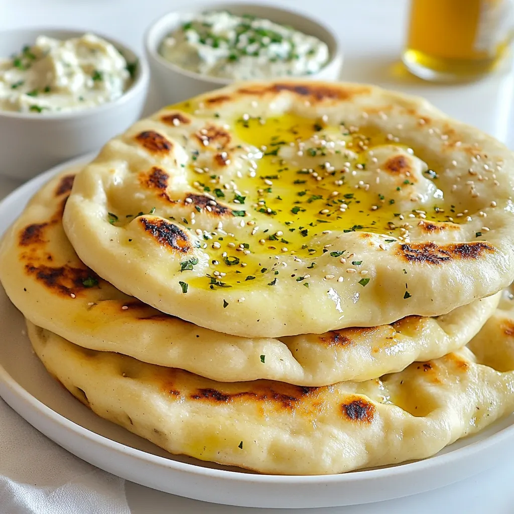 Für dieses leckere Yogurt-Fladenbrot benötigst du folgende Zutaten: - 2 Tassen Allzweckmehl - 1 Tasse Naturjoghurt (vorzugsweise griechisch für die Dicke) - 1 Teelöffel Backpulver - 1 Teelöffel Salz - 1 Esslöffel Olivenöl (plus mehr zum Braten) - 1 Teelöffel Knoblauchpulver (optional) - Frische Kräuter (wie Rosmarin oder Koriander), fein gehackt (optional) - Sesam für das Topping (optional) Der Joghurt ist wichtig für die Textur des Fladenbrotes. Ich empfehle griechischen Joghurt. Er hat eine dickere Konsistenz und gibt dem Teig mehr Feuchtigkeit. Naturjoghurt funktioniert auch gut, aber griechischer Joghurt macht es noch besser. Achte darauf, dass der Joghurt frisch ist. Das verbessert den Geschmack und die Qualität des Fladenbrotes. Frische Kräuter machen das Fladenbrot besonders aromatisch. Ich mag Rosmarin und Koriander. Du kannst auch Petersilie oder Dill verwenden. Hacke die Kräuter fein und arbeite sie in den Teig ein. Das gibt dem Brot einen tollen Geschmack. Sesam ist eine weitere großartige Option. Streue etwas Sesam auf das Brot, wenn es noch warm ist. Das gibt eine knusprige Note. Du kannst auch andere Toppings ausprobieren. Denk an Käse oder Oliven. Lass deiner Kreativität freien Lauf! {{ingredient_image_2}} Um den Teig für dein Yogurt-Fladenbrot zu machen, brauchst du eine große Schüssel. Dort vermengst du zwei Tassen Allzweckmehl, einen Teelöffel Backpulver und einen Teelöffel Salz. Wenn du Knoblauchpulver magst, füge auch einen Teelöffel hinzu. Mische alles gut. Dann machst du eine Mulde in der Mitte der Mischung. Dort kommen eine Tasse Naturjoghurt und ein Esslöffel Olivenöl hinein. Jetzt wird’s spannend! Nimm deine Hände oder einen Spatel und arbeite den Joghurt in das Mehl ein. Du willst einen griffigen Teig. Leg den Teig auf eine leicht bemehlte Fläche. Knete ihn sanft für etwa fünf Minuten. Er soll glatt sein. Wenn er klebrig ist, streue etwas mehr Mehl darauf. Teile den Teig in sechs bis acht gleich große Portionen. Forme jede Portion zu einer Kugel und drücke sie leicht platt. Wenn du frische Kräuter magst, arbeite ein paar in jede Kugel ein. Dann rolle die Stücke rund aus, bis sie etwa 0,6 cm dick sind. Erhitze eine antihaftbeschichtete Pfanne oder eine gusseiserne Pfanne auf mittlerer Hitze. Füge etwas Olivenöl hinzu, um den Boden zu beschichten. Lege ein Fladenbrot in die Pfanne. Brate es zwei bis drei Minuten, bis Bläschen entstehen und die Unterseite goldbraun ist. Wende das Brot und brate die andere Seite für weitere zwei bis drei Minuten. Nimm das Fladenbrot aus der Pfanne und halte es warm in einem sauberen Küchentuch. Wiederhole dies mit den anderen Teigkugeln. Wenn du magst, bestreue die warmen Fladenbrote mit Sesam für mehr Knusprigkeit. Du kannst den Teig anpassen, um verschiedene Texturen zu erreichen. Wenn du weichere Fladenbrote willst, verwende mehr Joghurt. Achte darauf, den Teig nicht zu fest zu kneten. Für knusprigere Fladenbrote füge mehr Mehl hinzu. Möchtest du etwas Süßes? Füge einen Esslöffel Honig oder Zucker hinzu. Für einen herzhaften Geschmack probiere verschiedene Kräuter. Rosmarin oder Thymian passen gut. Du kannst auch Gewürze wie Kreuzkümmel oder Paprika für eine besondere Note hinzufügen. Die richtige Bratmethode macht einen großen Unterschied. Eine gusseiserne Pfanne funktioniert am besten. Heize die Pfanne gut vor, damit die Fladenbrote gleichmäßig garen. Verwende genug Öl, um ein Ankleben zu vermeiden. Brate das Brot auf mittlerer Hitze, damit es nicht verbrennt. Drehe die Fladenbrote um, wenn sich Bläschen bilden. So bleibt das Innere weich und das Äußere knusprig. Wenn du ein Grillfan bist, kannst du die Fladenbrote auch auf dem Grill zubereiten. Fladenbrot schmeckt super zu vielen Gerichten. Du kannst sie mit Hummus oder Tzatziki servieren. Das gibt einen tollen frischen Geschmack. Auch gegrilltes Gemüse passt gut dazu. Wenn du etwas mehr willst, probiere sie mit Fleisch oder Fisch. Du kannst das Brot auch als Wrap verwenden. Fülle es mit Salat und deinen Lieblingszutaten. Garniere die Fladenbrote mit frischen Kräutern für mehr Farbe und Geschmack. Pro Tips Teig nicht überkneten: Achte darauf, den Teig nur so lange zu kneten, bis er glatt ist. Überkneten kann das Fladenbrot zäh machen. Variation mit Gewürzen: Füge dem Teig weitere Gewürze wie Kreuzkümmel oder Paprika hinzu, um dem Fladenbrot eine besondere Note zu verleihen. Wärmen vor dem Servieren: Halte die fertig gebratenen Fladenbrote in einem Küchentuch warm, um ihre Weichheit zu bewahren, bis sie serviert werden. Experimentiere mit Dips: Serviere die Fladenbrote mit verschiedenen Dips wie Hummus, Tzatziki oder einer scharfen Salsa, um ein abwechslungsreiches Geschmackserlebnis zu schaffen. {{image_4}} Wenn du große Fladenbrote magst, dann forme einfach größere Teigkugeln. Rolle sie dicker aus, etwa 1 cm. Diese dicken Fladenbrote sind perfekt für Dips oder als Beilage. Sie sind toll für Picknicks oder Grillpartys. Ihre weiche Mitte und die knusprige Kruste sind einfach lecker. Du kannst die Fladenbrote ganz nach deinem Geschmack anpassen. Probiere verschiedene Gewürze aus. Zum Beispiel, füge Kreuzkümmel oder Paprika hinzu. Eine Prise Cayennepfeffer gibt dem Fladenbrot eine leichte Schärfe. Experimentiere mit italienischen Kräutern wie Oregano oder Basilikum. Diese Variationen machen dein Brot spannend und neu. Für eine vegetarische Option kannst du zusätzlichen Käse in den Teig geben. Feta oder geriebener Mozzarella passen gut. Wenn du eine vegane Variante möchtest, ersetze den Joghurt durch pflanzlichen Joghurt. Achte darauf, dass er dick und cremig ist. Du kannst auch Pflanzenöl statt Olivenöl verwenden. Diese Anpassungen sorgen für tolle Geschmäcker und machen alle glücklich. Um die Frische deiner Fladenbrote zu bewahren, lagere sie in einem luftdichten Behälter. Du kannst auch ein sauberes Küchentuch verwenden, um die Fladenbrote zu umwickeln. Vermeide es, die Fladenbrote in den Kühlschrank zu legen, da sie trocken werden können. Wenn du übrig gebliebenes Fladenbrot hast, erwärme es einfach in einer Pfanne oder im Toaster. Das Brot wird so wieder warm und knusprig. Du kannst auch etwas Olivenöl hinzugeben, um den Geschmack zu verbessern. Achte darauf, die Hitze nicht zu hoch einzustellen, damit es nicht verbrennt. Im Kühlschrank bleibt dein Fladenbrot etwa 2 bis 3 Tage frisch. Um die Haltbarkeit zu verlängern, friere die Fladenbrote ein. In einem gefrierfesten Behälter halten sie bis zu 3 Monate. Zum Auftauen einfach über Nacht im Kühlschrank lassen oder direkt in der Pfanne aufwärmen. Um den Geschmack zu verbessern, kannst du frische Kräuter hinzufügen. Rosmarin oder Koriander sind großartige Optionen. Auch Knoblauchpulver gibt dem Fladenbrot einen tollen Kick. Wenn du gerne experimentierst, füge ein wenig Gewürze wie Kreuzkümmel oder Paprika hinzu. Diese Ideen bringen viel mehr Aroma in deinen Teig. Ja, du kannst glutenfreies Mehl verwenden. Achte jedoch darauf, ein gutes glutenfreies Mehl zu wählen, das gut bindet. Die Textur wird anders sein, aber das Ergebnis kann trotzdem lecker sein. Du kannst auch ein 1:1 glutenfreies Mehl versuchen. Das sorgt für eine ähnliche Konsistenz. Die Zubereitung dauert insgesamt etwa 30 Minuten. Du brauchst 15 Minuten für die Vorbereitung und 15 Minuten zum Braten. Es ist ein schnelles Rezept, ideal für spontane Snacks oder als Beilage. Die einfache Zubereitung macht es zu einer tollen Wahl für jeden Tag. In diesem Artikel habe ich die wichtigsten Schritte zur Zubereitung von Fladenbrot vorgestellt. Wir haben die Zutaten, den Teig sowie Bratmethoden besprochen. Tipps für Variationen zeigen, wie man das Rezept anpassen kann. Denke daran, dein Fladenbrot richtig zu lagern, um die Frische zu bewahren. Experimentiere mit Gewürzen und Toppings, um deinen eigenen Stil zu finden. Mit diesen einfachen Anleitungen kannst du tolle Ergebnisse erzielen. Viel Spaß beim Backen!
