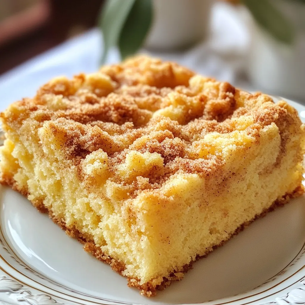 Für den klassischen Kaffee-Kuchen brauchen Sie folgende Hauptzutaten: - 2 Tassen Allzweckmehl - 1 Tasse Kristallzucker - ½ Tasse ungesalzene Butter, weich - 1 Tasse Sauerrahm - 2 große Eier - 1 Teelöffel Vanilleextrakt - 1 Teelöffel Backpulver - ½ Teelöffel Natron - ½ Teelöffel Salz - 1 Teelöffel gemahlener Zimt Jede dieser Zutaten spielt eine wichtige Rolle. Das Mehl gibt Struktur. Der Zucker sorgt für Süße. Butter macht den Kuchen weich und saftig. Sauerrahm fügt Feuchtigkeit hinzu. Eier binden die Zutaten und helfen beim Aufgehen. Vanilleextrakt bringt ein tolles Aroma. Backpulver und Natron helfen dem Kuchen, hoch zu gehen. Salz verstärkt die Aromen. Zimt gibt dem Kuchen seinen besonderen Geschmack. Die Streuselschicht ist das i-Tüpfelchen auf Ihrem Kaffee-Kuchen. Sie benötigen: - ½ Tasse brauner Zucker, gepackt - ½ Tasse Allzweckmehl - ¼ Tasse ungesalzene Butter, kalt und gewürfelt - 1 Teelöffel gemahlener Zimt Diese Mischung macht den Kuchen besonders knusprig. Der braune Zucker bringt eine tolle Karamellnote. Kalte Butter sorgt für die perfekte Krümelstruktur. Zimt in der Streuselschicht verstärkt den Geschmack. Frische Zutaten machen Ihren Kaffee-Kuchen noch besser. Hier sind einige Tipps: - Wählen Sie frische Eier. Diese sollten nicht älter als eine Woche sein. - Achten Sie auf die Qualität der Butter. Kaufen Sie ungesalzene Butter für den besten Geschmack. - Verwenden Sie frischen Sauerrahm. Er sollte einen angenehmen Geruch haben. - Prüfen Sie das Mehl. Es sollte keine Klumpen haben und frisch riechen. - Der Zucker sollte trocken sein und nicht klumpen. Mit frischen Zutaten erhalten Sie den besten Geschmack und die beste Textur. So wird Ihr Kaffee-Kuchen ein echter Genuss! {{ingredient_image_2}} Heize deinen Ofen auf 175°C vor. Wähle eine 23 cm runde oder quadratische Backform. Fette die Form gut mit Butter oder Antihaftspray ein. So bleibt der Kuchen später nicht kleben. Nimm eine kleine Schüssel und vermische den braunen Zucker, das Mehl und den Zimt. Füge dann die kalte, gewürfelte Butter hinzu. Mische alles mit einer Gabel, bis die Mischung grobe Krümel bildet. Stelle die Streuselschicht beiseite, damit sie fest wird. In einer großen Schüssel schlägst du die weiche Butter mit dem Kristallzucker cremig. Diese Mischung sollte leicht und fluffig sein. Füge die Eier nacheinander hinzu und rühre gut um. Dann gib den Sauerrahm und den Vanilleextrakt dazu. In einer anderen Schüssel vermengst du das Mehl, Backpulver, Natron, Salz und Zimt. Mische die trockenen Zutaten langsam mit der feuchten Mischung. Rühre vorsichtig, bis alles gut vermengt ist. Gieße die Hälfte des Teigs in die Backform. Streue die Hälfte der Streuselschicht gleichmäßig darüber. Gieße den restlichen Teig darüber und verteile die restlichen Streusel. Backe den Kuchen etwa 40 bis 50 Minuten. Prüfe mit einem Zahnstocher in der Mitte des Kuchens. Wenn er sauber herauskommt, ist der Kuchen fertig. Lass den Kuchen 10 Minuten in der Form abkühlen. Danach lege ihn auf ein Kuchengitter, um vollständig abzukühlen. Jetzt kannst du ihn in Stücke schneiden und genießen! Um den perfekten Kaffee-Kuchen zu backen, ist die richtige Temperatur wichtig. Heizen Sie den Ofen auf 175°C vor. Verwenden Sie frische Zutaten. Weiche Butter macht den Teig fluffiger. Mischen Sie die trockenen Zutaten gründlich. Das sorgt für einen gleichmäßigen Geschmack. Schichten Sie den Teig und die Streusel gut. So verteilt sich der Geschmack gleichmäßig. Lassen Sie den Kuchen nach dem Backen etwas abkühlen, bevor Sie ihn schneiden. Ein häufiger Fehler ist, den Kuchen zu lange zu backen. Überprüfen Sie den Kuchen nach 40 Minuten. Ein Zahnstocher sollte sauber herauskommen. Mischen Sie die Zutaten nicht zu lange. Das kann den Kuchen hart machen. Verwenden Sie keine kalte Butter für die Streuselschicht. Kalt und gewürfelt sorgt sie für die perfekte Krümelstruktur. Achten Sie darauf, die Backform gut einzufetten. So bleibt der Kuchen nicht kleben. Servieren Sie den Kaffee-Kuchen warm oder bei Raumtemperatur. Ein wenig Puderzucker oben drauf sieht gut aus. Dazu passt eine Tasse frisch gebrühter Kaffee. Für einen besonderen Genuss können Sie Schlagsahne hinzufügen. Auch frische Beeren sind eine tolle Ergänzung. Sie bringen Farbe und Frische auf den Teller. Pro Tipps Butter richtig weich machen: Lassen Sie die Butter bei Raumtemperatur stehen, damit sie schön cremig wird. Dies sorgt für eine bessere Konsistenz des Teigs. Streusel für mehr Crunch: Verwenden Sie kalte Butter, um die Streuselschicht knusprig zu halten. Dies gibt dem Kuchen eine köstliche Textur. Kuchen gleichmäßig backen: Stellen Sie sicher, dass der Kuchen in der Mitte des Ofens gebacken wird, um eine gleichmäßige Hitzeverteilung zu gewährleisten. Abkühlen lassen: Lassen Sie den Kuchen vor dem Schneiden vollständig abkühlen, damit er nicht bricht und die Stücke schön aussehen. {{image_4}} Für glutenfreie Varianten verwenden Sie einfach eine Mischung aus glutenfreiem Mehl. Achten Sie darauf, dass alle anderen Zutaten auch glutenfrei sind. Für eine vegane Option ersetzen Sie die Eier durch Apfelmus oder Leinsamen. Verwenden Sie pflanzliche Butter und einen veganen Sauerrahm. Diese Varianten schmecken toll und sind leicht zu machen. Die Geschmäcker können variieren! Fügen Sie gehackte Nüsse wie Walnüsse oder Mandeln hinzu. Für einen fruchtigen Twist versuchen Sie Heidelbeeren oder Äpfel in den Teig. Wenn Sie Schokolade mögen, können Sie Schokoladenstückchen unterheben. Diese Ergänzungen bringen neuen Geschmack und Textur. Sie können die Streuselschicht leicht anpassen. Versuchen Sie, Kakaopulver hinzuzufügen, um einen schokoladigen Crunch zu schaffen. Sie können auch Puderzucker auf den Kuchen streuen, um ihn zu süßen. Eine Schicht von Frischkäse oder Marmelade zwischen den Teigschichten macht den Kuchen extra lecker. Um den Kaffee-Kuchen frisch zu halten, decken Sie ihn gut ab. Sie können Frischhaltefolie oder Aluminiumfolie verwenden. Lagern Sie den Kuchen an einem kühlen, trockenen Ort. Vermeiden Sie direkte Sonneneinstrahlung. So bleibt die Textur weich und der Geschmack intensiv. Im Kühlschrank hält der Kaffee-Kuchen bis zu einer Woche. Achten Sie darauf, dass er gut verpackt ist. Im Gefrierfach hält er bis zu drei Monate. Schneiden Sie den Kuchen in Stücke, bevor Sie ihn einfrieren. So können Sie einfach die benötigte Menge auftauen. Um den Kuchen wieder aufzuwärmen, nutzen Sie den Ofen. Heizen Sie ihn auf 150°C. Legen Sie den Kuchen auf ein Backblech und wärmen Sie ihn etwa 10-15 Minuten. Alternativ können Sie die Mikrowelle verwenden. Stellen Sie die Leistung auf niedrig und erwärmen Sie ihn für 20-30 Sekunden. Servieren Sie den Kuchen warm mit etwas Puderzucker obendrauf. Kaffee-Kuchen ist weich und hat eine zarte Textur. Er hat oft eine Zimtstreusel-Schicht. Andere Kuchen können schwerer oder fester sein. Kaffee-Kuchen wird oft zum Kaffee oder Tee serviert. Es ist nicht nur ein Dessert, sondern auch ein Snack. Er hat in der Regel weniger Süße als viele andere Kuchen. Ja, du kannst den Kaffee-Kuchen im Voraus machen. Er bleibt frisch für einige Tage. Backe den Kuchen und lasse ihn abkühlen. Dann bewahre ihn in einem luftdichten Behälter auf. Du kannst ihn auch einfrieren. Achte darauf, ihn gut einzupacken, um Gefrierbrand zu vermeiden. Kaffee-Kuchen passt gut zu vielen Beilagen. Hier sind einige Vorschläge: - Frischer Kaffee oder Tee - Schlagsahne für einen cremigen Kontrast - Eine Kugel Vanilleeis für einen süßen Akzent - Frische Beeren wie Himbeeren oder Erdbeeren Um den Kaffee-Kuchen glutenfrei zu machen, ersetze das Allzweckmehl. Verwende eine glutenfreie Mehlmischung. Achte darauf, dass alle anderen Zutaten glutenfrei sind. Überprüfe die Backpulver- und Natronmarken. Diese Anpassung sorgt dafür, dass der Kuchen immer noch lecker bleibt. Kaffee-Kuchen ist einfach und lecker. Wir haben die besten Zutaten und Schritte besprochen, um diesen Kuchen zu machen. Es ist wichtig, frische Zutaten zu wählen und die Streusel perfekt zuzubereiten. Mit unseren Tipps kannst du Fehler vermeiden und deinen Kuchen richtig lagern. Denke auch an Variationen, um ihn einzigartig zu machen. Mit diesen einfachen Anleitungen kannst du deinen Kaffee-Kuchen genießen. Probiere es aus und mache deinen nächsten Kuchen zu einem echten Hit!