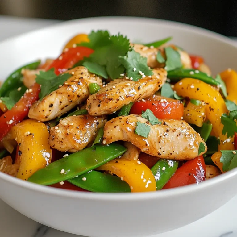 Für dieses Rezept brauchst du folgende Zutaten: - 450 g Hähnchenbrustfilet, dünn geschnitten - 2 Esslöffel schwarzer Pfeffer, grob gemahlen - 1 Esslöffel Maisstärke - 2 Esslöffel Pflanzenöl - 1 rote Paprika, in Streifen geschnitten - 1 gelbe Paprika, in Streifen geschnitten - 150 g Zuckerschoten, geputzt - 3 Knoblauchzehen, fein gehackt - 2,5 cm frischer Ingwer, gerieben - 2 Esslöffel Sojasauce (reduzierter Natriumgehalt) - 1 Esslöffel Austernsauce (optional) - 1 Teelöffel Sesamöl - Salz nach Geschmack - Frischer Koriander zur Garnitur Diese Zutaten sorgen für einen tollen Geschmack und eine schöne Textur. Schwarzer Pfeffer ist der Star in diesem Gericht. Er bringt Schärfe und Tiefe. Knoblauch und Ingwer sorgen für ein frisches und würziges Aroma. Sojasauce und Austernsauce fügen Umami hinzu. Sesamöl gibt einen nussigen Touch. Die Kombination dieser Aromen macht das Gericht besonders lecker. Wenn du vegetarisch essen möchtest, ersetze das Hähnchen durch Tofu oder Tempeh. Tofu nimmt den Geschmack gut auf. Die Paprika und Zuckerschoten bleiben gleich. So bekommst du eine gesunde und schmackhafte Variante. Mit diesen Zutaten und Aromen bereitest du in kurzer Zeit eine leckere Schwarze-Pfeffer-Hühnchen-Pfanne zu. {{ingredient_image_2}} Zuerst nimmst du 450 g Hähnchenbrustfilet und schneidest es dünn. Das macht das Kochen schneller. In einer großen Schüssel vermischst du das Hähnchen mit 2 Esslöffeln grob gemahlenem schwarzen Pfeffer, 1 Esslöffel Maisstärke und einer Prise Salz. Diese Mischung sorgt für einen tollen Geschmack und eine knusprige Textur. Erhitze 1 Esslöffel Pflanzenöl in einer großen Pfanne oder einem Wok. Stelle die Hitze auf mittel bis hoch. Wenn das Öl heiß ist, füge das Hähnchen hinzu. Brate es 5 bis 7 Minuten lang, bis es gar und nicht mehr rosa ist. Nimm das Hähnchen dann aus der Pfanne und lege es beiseite. So bleibt das Hähnchen saftig. Gebe in dieselbe Pfanne den restlichen Esslöffel Öl. Füge die geschnittenen roten und gelben Paprika sowie 150 g Zuckerschoten hinzu. Brate das Gemüse 2 bis 3 Minuten lang, bis es leicht weich ist. Jetzt ist es Zeit, 3 fein gehackte Knoblauchzehen und 2,5 cm geriebenen frischen Ingwer hinzuzufügen. Brate alles 1 bis 2 Minuten weiter, bis es gut riecht. Jetzt kommt das vorgegarte Hähnchen zurück in die Pfanne. Träufle 2 Esslöffel Sojasauce und optional 1 Esslöffel Austernsauce über das Gemüse. Mische alles gut. Lasse es weitere 2 Minuten kochen, damit sich die Aromen verbinden. Zum Schluss beträufelst du das Gericht mit 1 Teelöffel Sesamöl. Schwenke alles noch einmal gut durch. Schmecke nach Belieben mit Salz ab. Serviere das Gericht sofort und garniere es mit frischem Koriander. So sieht alles lecker aus und schmeckt auch so! Die perfekte Garzeit für Hähnchen ist entscheidend. Braten Sie das Hähnchen 5-7 Minuten lang. Es sollte nicht mehr rosa sein. Überprüfen Sie die Innentemperatur. Sie sollte mindestens 75 Grad Celsius betragen. So bleibt das Fleisch saftig und zart. Fügen Sie frische Kräuter hinzu, um neue Geschmäcker zu erleben. Basilikum oder Thymian passen gut. Experimentieren Sie mit verschiedenen Saucen. Eine süßere Sojasauce oder scharfe Chilisauce machen das Gericht spannend. Auch Cashewkerne oder Erdnüsse bringen einen tollen Crunch. Die Aromenbalance ist wichtig für ein gutes Gericht. Nutzen Sie die Sojasauce sparsam, um den Geschmack zu verstärken. Fügen Sie mehr Pfeffer hinzu, wenn Sie es gerne schärfer mögen. Ein Spritzer Limettensaft kann die Aromen frisch halten. Achten Sie darauf, die Gewürze gleichmäßig zu verteilen. Pro Tipps Pfeffer anpassen: Je nach persönlichem Geschmack kann die Menge des schwarzen Pfeffers variiert werden, um die Schärfe des Gerichts anzupassen. Gemüsevariationen: Fühlen Sie sich frei, das Gemüse nach Saison oder Vorliebe zu ändern; Brokkoli oder Karotten passen ebenfalls gut zu diesem Gericht. Marinieren: Lassen Sie das Hähnchen vor dem Kochen einige Minuten in der Mischung aus Pfeffer und Sojasauce marinieren, um den Geschmack zu intensivieren. Serviervorschläge: Dieses Gericht passt hervorragend zu Reis oder Nudeln, die die köstliche Sauce aufnehmen können. {{image_4}} Du kannst die Schwarze-Pfeffer-Hühnchen-Pfanne leicht in eine vegetarische Version umwandeln. Ersetze das Hähnchen durch Tofu oder Tempeh. Schneide den Tofu in Würfel und mariniere ihn mit schwarzem Pfeffer und Maisstärke. Brate ihn dann wie das Hähnchen. Das gibt dir eine ähnliche Textur und viel Geschmack. Die Auswahl an Gemüse ist riesig. Du kannst Brokkoli, Karotten oder Pilze verwenden. Diese Gemüsesorten bringen neue Aromen und Farben in dein Gericht. Einfach die Gemüsesorten deiner Wahl in die Pfanne geben, genau wie in der ursprünglichen Anleitung. Achte darauf, die Garzeit anzupassen, damit alles gleichmäßig gart. Wenn du es schärfer magst, füge frische Chilis oder Chilipulver hinzu. Du kannst auch mit der Menge des schwarzen Pfeffers spielen. Wenn du es milder magst, verwende weniger Pfeffer oder ersetze ihn mit einer milderen Gewürzmischung. Du hast die volle Kontrolle über den Geschmack. Wenn du Reste hast, lege sie in einen luftdichten Behälter. Achte darauf, dass die Mischung gut abgekühlt ist, bevor du sie schließt. So bleibt das Hähnchen frisch und lecker. Du kannst es auch in Portionen aufteilen. So kannst du schnell eine Mahlzeit genießen. Um die Pfanne wieder aufzuwärmen, nutze eine Pfanne oder Mikrowelle. In der Pfanne erwärmst du es bei niedriger Hitze. Rühre oft, damit es gleichmäßig warm wird. In der Mikrowelle brauchst du nur ein paar Minuten. Decke das Gericht ab, damit es nicht austrocknet. Das Hähnchen bleibt im Kühlschrank 3 bis 4 Tage frisch. Das Gemüse kann ähnlich lange halten. Achte auf den Geruch und das Aussehen. Bei Anzeichen von Verderb solltest du die Reste wegwerfen. Wenn du die Pfanne einfrierst, ist sie bis zu 3 Monate haltbar. Um die Schärfe der Pfanne anzupassen, ändern Sie die Menge des schwarzen Pfeffers. Wenn Sie es milder mögen, verwenden Sie weniger Pfeffer. Wenn Sie es schärfer möchten, fügen Sie mehr hinzu. Eine gute Idee ist auch, etwas Chili oder scharfe Sauce hinzuzufügen. So können Sie die Schärfe nach Ihrem Geschmack steuern. Ja, Sie können dieses Rezept im Voraus zubereiten. Bereiten Sie das Hähnchen und das Gemüse vor. Lagern Sie sie getrennt im Kühlschrank. An einem anderen Tag braten Sie alles kurz an. So sparen Sie Zeit und genießen frische Aromen. Zu dieser Pfanne passen viele Beilagen. Reis oder Quinoa sind sehr beliebt. Auch Nudeln oder frisches Brot passen gut dazu. Wenn Sie etwas Gesundes wollen, probieren Sie einen grünen Salat oder gedämpftes Gemüse. Das Rezept kann glutenfrei gemacht werden. Verwenden Sie glutenfreie Sojasauce statt der normalen. Achten Sie darauf, dass alle Zutaten glutenfrei sind. So genießen Sie das Gericht ohne Gluten. Um die Kochzeit zu reduzieren, schneiden Sie das Hähnchen und das Gemüse klein. Kleinere Stücke garen schneller. Nutzen Sie auch einen Wok oder eine große Pfanne. So bleibt die Hitze gleichmäßig und das Essen gart schneller. Die Schwarze-Pfeffer-Hühnchen-Pfanne ist ein einfaches und schmackhaftes Gericht. Sie erfordert wenige, aber wichtige Zutaten, die gut zusammenarbeiten. Wir haben die Zubereitung Schritt für Schritt durchgegangen. Tipps und Tricks helfen dir, Geschmack und Garzeit zu optimieren. Du kannst auch vegetarische Varianten ausprobieren. Denke daran, Reste richtig zu lagern und aufzuwärmen. Du hast jetzt alles, um dieses Gericht perfekt zuzubereiten. Viel Spaß beim Kochen und Genuss!