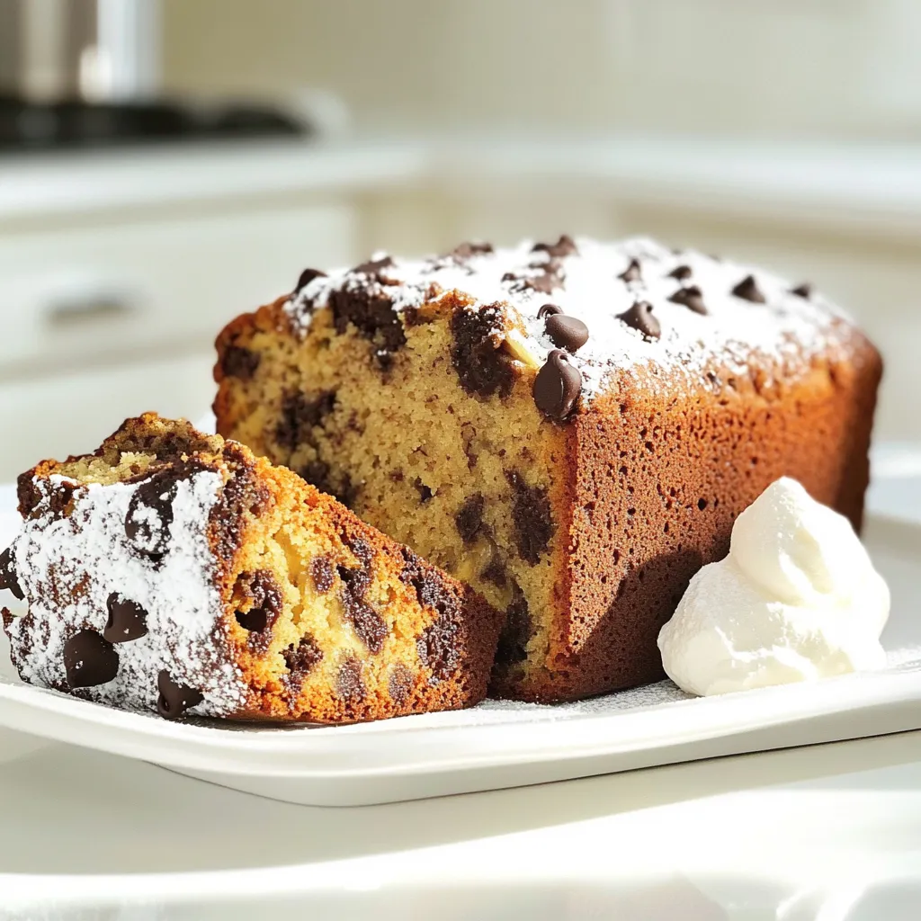 - 3 reife Bananen, zerdrückt - 120 ml ungesalzene Butter, geschmolzen und leicht abgekühlt - 150 g brauner Zucker, fest verpackt - 1 großes Ei, verquirlt - 1 Teelöffel Vanilleextrakt Die Hauptzutaten sind sehr wichtig. Die reifen Bananen geben dem Brot eine süße Note. Geschmolzene Butter macht das Brot reichhaltig und saftig. Brauner Zucker sorgt für eine dunklere Farbe und einen karamellisierten Geschmack. Das Ei hilft, den Teig zu binden. Vanilleextrakt bringt einen warmen, aromatischen Geschmack. - 1 Teelöffel Backpulver - 1/4 Teelöffel Salz - 190 g Weizenmehl - 1/2 Teelöffel Zimt Die trockenen Zutaten sind wichtig für die Textur. Backpulver lässt das Brot aufgehen. Salz verstärkt den Geschmack. Weizenmehl gibt Struktur und hält alles zusammen. Zimt fügt eine warme Note hinzu, die das Brot besonders macht. - 90 g Schokoladenstückchen (halbherb oder dunkel, je nach Vorliebe) - 30 g gehackte Walnüsse (optional) Die zusätzlichen Zutaten bringen das Bananenbrot auf die nächste Stufe. Schokoladenstückchen sorgen für einen süßen, schokoladigen Biss. Gehackte Walnüsse fügen einen knusprigen Kontrast hinzu, sind aber optional. Du kannst die Schokoladenstückchen nach deinem Geschmack auswählen. Heize deinen Ofen auf 175°C vor. Fette eine Kastenform mit Butter oder Antihaftspray ein. Nimm drei reife Bananen und zerdrücke sie in einer großen Schüssel. Füge 120 ml geschmolzene Butter hinzu. Mische die Bananen und die Butter gut, bis alles glatt ist. Gib 150 g braunen Zucker in die Schüssel und rühre alles gut um. Füge dann ein großes, verquirltes Ei und einen Teelöffel Vanilleextrakt hinzu. Rühre weiter, bis alles gut vermischt ist. Jetzt streue einen Teelöffel Backpulver und 1/4 Teelöffel Salz über die Mischung. Rühre vorsichtig, um sie zu integrieren. Jetzt kommt das Mehl. Gib 190 g Weizenmehl und 1/2 Teelöffel Zimt hinzu. Mische, bis kein trockenes Mehl sichtbar ist. Sei vorsichtig, rühre nicht zu viel! Hebe schließlich 90 g Schokoladenstückchen und 30 g gehackte Walnüsse (wenn gewünscht) unter. Gieße den fertigen Teig in die vorbereitete Kastenform. Glätte die Oberfläche mit einem Spatel. Backe das Bananenbrot für 60-65 Minuten. Überprüfe mit einem Zahnstocher in der Mitte. Der Zahnstocher sollte sauber herauskommen. Lass das Brot etwa 10 Minuten in der Form abkühlen. Danach lege es auf ein Kuchengitter, um vollständig abzukühlen. Um die perfekte Konsistenz für dein Bananenbrot zu erreichen, rühre den Teig nicht zu viel. Wenn du zu lange rührst, wird das Brot zäh. Achte darauf, nur so lange zu rühren, bis alle Zutaten gut vermischt sind. Außerdem ist es wichtig, überreife Bananen zu verwenden. Die Bananen sollten braun und weich sein, damit sie viel Süße und Geschmack bringen. Um den Geschmack zu verbessern, füge einen Teelöffel Zimt hinzu. Zimt gibt dem Brot eine warme Note. Du kannst auch verschiedene Typen von Schokoladenstückchen ausprobieren. Halbherbe oder dunkle Schokoladenstückchen verleihen dem Brot eine intensivere Schokoladennote. Wenn du ein Fan von Milchschokolade bist, ist das auch eine gute Wahl. Präsentiere dein Bananenbrot auf einem schönen Teller. Bestäube es leicht mit Puderzucker für einen festlichen Look. Serviere es mit Schlagsahne oder einer Kugel Vanilleeis. Diese Kombination macht das Bananenbrot zu einem echten Genuss. Du kannst auch frische Beeren dazu reichen, um etwas Frische hinzuzufügen. {{image_4}} Für glutenfreies Bananenbrot tauschen Sie das Weizenmehl aus. Verwenden Sie eine glutenfreie Mehlmischung. Achten Sie darauf, dass die Mischung auch Bindemittel enthält. Diese helfen, die Struktur des Brotes zu verbessern. Sie können auch Mandeln oder Kokosmehl verwenden. Diese Mehle haben ihren eigenen Geschmack, der gut zu Bananenbrot passt. Passen Sie auch die anderen Zutaten an. Stellen Sie sicher, dass der Zucker und die Butter glutenfrei sind. So bleibt Ihr Brot echt köstlich. Um das Rezept vegan zu machen, ersetzen Sie die Butter. Verwenden Sie stattdessen Kokosöl oder pflanzliche Margarine. Diese Optionen geben Ihrem Brot die richtige Cremigkeit. Für das Ei nehmen Sie eine Banane oder Apfelmus. Ein Viertel Tasse Apfelmus ersetzt ein Ei gut. Verwenden Sie auch pflanzliche Milch. So bleibt das Bananenbrot feucht und lecker. Sie können Ihr Bananenbrot mit Trockenfrüchten oder anderen Nüssen aufpeppen. Rosinen, Datteln oder getrocknete Cranberries sind tolle Optionen. Sie fügen süße und fruchtige Aromen hinzu. Für einen schokoladigen Kick können Sie Kakaopulver hinzufügen. Ein bis zwei Esslöffel reichen aus. Mischen Sie es einfach mit den trockenen Zutaten. So wird Ihr Bananenbrot noch schokoladiger und dekadenter. Um das Bananenbrot frisch zu halten, bewahre es bei Raumtemperatur auf. Lege es in eine luftdichte Box oder wickle es in Frischhaltefolie. So bleibt es weich und saftig. Vermeide, es im Kühlschrank zu lagern, da dies es schneller austrocknen kann. Wenn du das Bananenbrot länger aufbewahren möchtest, kannst du es einfrieren. Teile das Brot in Portionen, bevor du es einfrierst. Wickele jede Portion gut in Frischhaltefolie und lege sie in einen Gefrierbeutel. Zum Auftauen lege das Brot einfach in den Kühlschrank oder bei Raumtemperatur. Es passt gut zu einem heißen Getränk oder einem schnellen Snack. Das Bananenbrot bleibt bei Raumtemperatur etwa 3 bis 5 Tage frisch. Achte auf Anzeichen von Verderb, wie Schimmel oder einen sauren Geruch. Wenn du diese bemerkst, solltest du das Brot nicht mehr essen. Bei richtiger Lagerung ist das Bananenbrot ein köstlicher Genuss! Um Bananenbrot saftig zu halten, wähle reife Bananen. Diese sind süß und geben Feuchtigkeit. Mische die Banane mit geschmolzener Butter. Die Butter sorgt für einen reichen Geschmack. Achte darauf, die Zutaten nicht zu lange zu vermengen. So bleibt das Brot locker und leicht. - Tipps zur Feuchtigkeit: - Verwende überreife Bananen. - Füge mehr Butter hinzu, wenn nötig. - Auswahl der richtigen Zutaten: - Nutze frische Eier und hochwertige Butter. - Brauner Zucker gibt mehr Feuchtigkeit als weißer Zucker. Ja, du kannst verschiedene Schokoladensorten ausprobieren. Halbherbe oder dunkle Schokolade sind sehr beliebt. Diese Sorten bringen einen tiefen Geschmack ins Brot. Wenn du es süßer magst, wähle Milchschokolade. - Welche Optionen gibt es? - Halbherbe Schokolade für einen reichen Geschmack. - Milchschokolade für mehr Süße. - Weiße Schokolade für einen cremigen Geschmack. - Geschmacksunterschiede: - Dunkle Schokolade hat weniger Zucker. - Milchschokolade ist süßer und milder. Ja, du kannst das Rezept verdoppeln. Das ist einfach und macht viel Brot. Achte darauf, eine größere Form zu verwenden. Eine 30x10 cm Kastenform ist ideal für doppelte Mengen. - Anpassungen in der Backzeit: - Die Backzeit kann länger sein. Prüfe das Brot nach 70 Minuten. - Ein Zahnstocher sollte sauber herauskommen. - Verwendung einer größeren Form: - Eine größere Form hilft, gleichmäßig zu backen. - Achte auf eine gute Verteilung des Teigs. Zusammenfassend haben wir die Zutaten und Schritte für ein köstliches Bananenbrot behandelt. Die Wahl reifer Bananen ist entscheidend für den Geschmack. Achten Sie darauf, die Konsistenz gut zu überprüfen. Tipps wie zusätzliche Nüsse oder Gewürze können den Genuss erhöhen. Variationen wie glutenfreies oder veganes Bananenbrot machen das Rezept vielseitig. Die Lagerungshinweise helfen, das Brot frisch zu halten. Mit diesen Erkenntnissen gelingen Ihnen perfekte Backergebnisse. Genießen Sie Ihr selbstgemachtes Bananenbrot!
