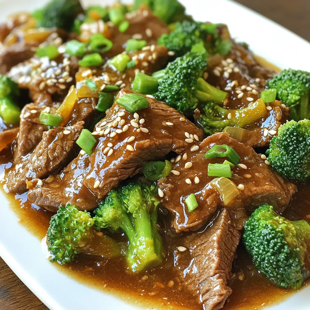 Um ein leckeres langsames Rindfleisch mit Brokkoli zu machen, brauchst du: - 680 g Rindfleisch (Flankensteak), dünn gegen die Faser geschnitten - 500 g Brokkoli-Röschen - 240 ml Rinderbrühe - 60 ml Sojasauce (oder Tamari für glutenfrei) - 50 g brauner Zucker - 2 Esslöffel Maisstärke - 2 Esslöffel frischer Ingwer, fein gehackt - 4 Knoblauchzehen, gehackt - 1 Esslöffel Sesamöl - 1 Esslöffel Reisessig - 1/2 Teelöffel schwarzer Pfeffer - Sesamsamen, zum Garnieren - Frühlingszwiebeln, in Scheiben, zum Garnieren Wenn du eine spezielle Diät hast, kannst du einige Zutaten anpassen. Verwende Tamari anstelle von Sojasauce, um glutenfrei zu sein. Für eine kalorienärmere Version, reduziere den braunen Zucker. Du kannst auch mageres Rindfleisch wählen, um den Fettgehalt zu senken. Frische Zutaten bieten den besten Geschmack. Du kannst frischen Brokkoli verwenden. Wenn du gefrorenen Brokkoli nimmst, koche ihn kürzer. Gefrorenes Gemüse hat oft mehr Wasser. Das kann die Sauce verdünnen. Achte darauf, die Garzeit anzupassen, um den perfekten Biss zu erreichen. {{ingredient_image_2}} Um die Sauce zu machen, brauchst du eine Schüssel. Vermische dort die Sojasauce, Rinderbrühe, braunen Zucker, Maisstärke, Ingwer, Knoblauch, Sesamöl, Reisessig und schwarzen Pfeffer. Rühre alles gut um, bis die Zutaten gut vermischt sind. Diese Mischung gibt deinem Gericht den tollen Geschmack. Jetzt ist es Zeit für das Rindfleisch. Nimm das Flankensteak und schneide es dünn gegen die Faser. Dann lege das Fleisch in deinen Slow Cooker. Gieße die vorbereitete Sauce gleichmäßig über das Rindfleisch. Rühre vorsichtig, damit das Fleisch gut mit der Sauce bedeckt ist. Decke den Slow Cooker ab. Koche das Rindfleisch bei niedriger Hitze für 4 Stunden oder bei hoher Hitze für 2 Stunden. Das Ziel ist, dass das Fleisch schön zart wird. Etwa 30 Minuten vor dem Servieren kommt der Brokkoli ins Spiel. Lege die Brokkoli-Röschen sanft auf das Rindfleisch im Slow Cooker. Decke den Slow Cooker wieder ab. Der Dampf hilft, den Brokkoli perfekt zu garen, ohne dass er matschig wird. Nach dem Kochen vermische das Rindfleisch und den Brokkoli vorsichtig. Du kannst die Gewürze nach deinem Geschmack anpassen. Serviere das Gericht heiß und garniere es mit Sesamsamen und geschnittenen Frühlingszwiebeln für den letzten Schliff. Um zartes Rindfleisch zu erhalten, ist die Garzeit wichtig. Ich empfehle, das Fleisch bei niedriger Temperatur vier Stunden zu kochen. Wenn du es eilig hast, kannst du die hohe Temperatur für zwei Stunden wählen. Die niedrige Temperatur lässt das Fleisch langsam garen und macht es zart. Achte darauf, den Slow Cooker nicht zu öffnen, um den Dampf nicht entweichen zu lassen. Um den Geschmack zu verbessern, kannst du frische Kräuter hinzufügen. Koriander oder Petersilie passen gut dazu. Ein Spritzer Limettensaft kann den Geschmack aufpeppen. Du könntest auch etwas Chili für einen scharfen Kick einfügen. Experimentiere mit den Zutaten, um dein perfektes Gericht zu finden. Ein guter Slow Cooker macht das Kochen einfach. Achte darauf, dass dein Slow Cooker genug Platz für das Fleisch und Brokkoli hat. Ein Schneidebrett und scharfe Messer helfen dir beim Vorbereiten. Verwende eine Schüssel für die Sauce. Ein Messbecher ist auch nützlich, um die Flüssigkeiten genau abzuwiegen. Diese Werkzeuge machen das Kochen leichter und schneller. Pro Tipps Fleischwahl: Verwende für das beste Ergebnis ein gut marmoriertes Stück Rindfleisch, da das Fett während des Kochens Geschmack und Zartheit verleiht. Brokkoli richtig garen: Füge den Brokkoli erst in den letzten 30 Minuten hinzu, damit er knackig bleibt und nicht matschig wird. Sauce anpassen: Schmecke die Sauce vor dem Servieren ab und füge nach Belieben mehr Sojasauce oder Zucker hinzu, um den Geschmack zu intensivieren. Garnitur für den Wow-Effekt: Röstest du die Sesamsamen vor dem Servieren leicht, bringt dies zusätzlichen Geschmack und eine schöne Textur ins Gericht. {{image_4}} Wenn du eine glutenfreie Option suchst, verwende Tamari statt Sojasauce. Tamari hat einen ähnlichen Geschmack, ist aber frei von Gluten. Es passt gut zu Rindfleisch und Brokkoli. Du kannst die restlichen Zutaten wie im Originalrezept verwenden. So bleibt der Geschmack intensiv und lecker. Um das Rezept vegetarisch zu machen, ersetze das Rindfleisch durch Tofu oder Tempeh. Behalte die Sauce gleich. Der Tofu nimmt die Aromen gut auf. Schneide ihn in Würfel und brate ihn leicht an, bevor du ihn in den Slow Cooker gibst. Das bringt zusätzlichen Geschmack. In vielen Küchen wird Rindfleisch und Brokkoli mit Reis serviert. Du kannst weißen oder braunen Reis verwenden. In manchen Regionen fügt man auch Karotten oder Paprika hinzu. Diese Gemüsesorten geben mehr Farbe und Geschmack. Eine weitere Idee ist, das Gericht mit Nudeln zu kombinieren. Das passt ebenfalls gut zu den Aromen. Um die Reste deines köstlichen Rindfleisch-Brokkoli-Gerichts frisch zu halten, lass sie zuerst auf Raumtemperatur abkühlen. Dann fülle sie in einen luftdichten Behälter. Achte darauf, dass die Reste gut abgedeckt sind. So bleibt das Aroma erhalten und die Konsistenz bleibt gut. Zum Wiederaufwärmen kannst du den Ofen oder die Mikrowelle nutzen. Wenn du den Ofen wählst, heize ihn auf 180 Grad Celsius vor. Stelle das Gericht in eine Auflaufform und decke es mit Aluminiumfolie ab. So bleibt die Feuchtigkeit erhalten. Erhitze es für 20 bis 30 Minuten. Wenn du die Mikrowelle verwendest, gib die Portion in eine mikrowellengeeignete Schüssel. Erhitze sie in 1-Minuten-Intervallen, bis sie durchgehend warm ist. Im Kühlschrank hält sich das Rindfleisch-Brokkoli-Gericht etwa 3 bis 4 Tage. Stelle sicher, dass es in einem luftdichten Behälter aufbewahrt wird. Wenn du es länger aufbewahren möchtest, kannst du es im Gefrierschrank lagern. Dort bleibt es bis zu 3 Monate frisch. Achte darauf, vor dem Einfrieren die Portionen gut zu verpacken, um Gefrierbrand zu vermeiden. Um die Garzeit anzupassen, ändere die Temperatur. Du kannst das Rindfleisch bei niedriger Temperatur für 4 Stunden oder bei hoher Temperatur für 2 Stunden garen. Wenn du ein zartes Stück Fleisch möchtest, koche es lieber länger. Bei weniger Zeit wird das Fleisch fester. Achte darauf, das Rindfleisch gut zu prüfen, bevor du es servierst. Ja, du kannst gefrorenes Rindfleisch verwenden. Achte darauf, das Fleisch vorher gut aufzutauen. Das Auftauen im Kühlschrank ist am besten. Wenn du gefrorenes Fleisch direkt in den Slow Cooker gibst, kann die Garzeit länger sein. Plane zusätzliche 30 Minuten bis 1 Stunde ein. Prüfe immer die Temperatur, um sicherzustellen, dass es gut durchgegart ist. Zu langsam gekochtem Rindfleisch mit Brokkoli passen viele Beilagen. Reis ist eine beliebte Wahl. Es nimmt die köstliche Sauce auf. Nudeln sind auch eine gute Option, besonders asiatische Sorten. Für einen leichteren Ansatz kannst du einen frischen Salat servieren. Gemüsebeilagen wie Karotten oder Zucchini passen auch gut dazu. Die Zutaten und die Schritt-für-Schritt-Anleitung bieten eine klare Sicht auf das Rezept. Ich habe Varianten und Tipps geteilt, die euch helfen, das Gericht anzupassen. Die Aufbewahrungsinformationen sorgen dafür, dass ihr Reste richtig nutzen könnt. Denkt daran, das Rezept euren Bedürfnissen anzupassen. Mit diesen Tipps gelingt euch ein köstliches Gericht. Kochen macht Spaß und bringt Freude. Ihr könnt mit frischen und gefrorenen Zutaten kreativ sein. Viel Spaß beim Ausprobieren!