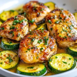 Für dieses Gericht benötigen Sie einige einfache, frische Zutaten. Hier sind die Hauptbestandteile: - 4 Hähnchenbrustfilets ohne Knochen und Haut - 4 Esslöffel ungesalzene Butter - 4 Knoblauchzehen, fein gehackt - 2 mittelgroße Zucchini, in Halbmonde geschnitten Diese Zutaten bringen viel Geschmack und Nährstoffe in Ihr Essen. Die richtigen Gewürze machen den Unterschied. Für dieses Rezept verwenden wir: - 1 Teelöffel Paprika - 1 Teelöffel italienische Kräuter - Salz und Pfeffer nach Geschmack - Saft von 1 Zitrone Diese Gewürze verleihen dem Gericht eine tiefe, reiche Note. Ein wenig Garnitur macht das Essen schöner und frischer. Für dieses Rezept benötigen Sie: - Frische Petersilie, gehackt (zum Garnieren) Diese Petersilie bringt Farbe und einen frischen Geschmack auf den Teller. {{ingredient_image_2}} Beginne mit dem Hähnchen. Du brauchst 4 Hähnchenbrustfilets. Achte darauf, dass sie ohne Knochen und Haut sind. Spüle die Filets kurz ab und tupfe sie trocken. Jetzt würze die Hähnchenbrustfilets. Nimm Salz, Pfeffer, Paprika und italienische Kräuter. Streue die Gewürze gleichmäßig auf beide Seiten. So wird das Hähnchen richtig lecker. Erhitze eine große Pfanne auf mittlerer Hitze. Gib 2 Esslöffel ungesalzene Butter in die Pfanne. Lass die Butter schmelzen, bis sie blubbert. Lege nun die gewürzten Hähnchenbrustfilets in die Pfanne. Brate die Filets für 5-7 Minuten pro Seite. Sie sollten eine goldene Kruste bekommen. Überprüfe, ob das Hähnchen durchgegart ist. Nimm dann das Hähnchen aus der Pfanne und lege es beiseite. Gib 2 Esslöffel Butter und die fein gehackten Knoblauchzehen in die Pfanne. Sautiere den Knoblauch für etwa 1 Minute, bis er duftet. Jetzt kommen die Zucchini. Schneide sie in Halbmonde und füge sie in die Pfanne. Brate sie für 4-5 Minuten, bis sie weich werden. Lege das Hähnchen zurück in die Pfanne. Presse den Saft von einer Zitrone darüber. Vermische alles gut und erhitze es für 2-3 Minuten. Probiere das Gericht und passe die Würze nach deinem Geschmack an. Garnieren kannst du das Gericht mit frischer, gehackter Petersilie. Für die besten Ergebnisse braten Sie das Hühnchen 5-7 Minuten pro Seite. Achten Sie darauf, dass es goldbraun ist. Verwenden Sie ein Fleischthermometer, um sicherzustellen, dass die Innentemperatur 75 Grad Celsius erreicht. So bleibt das Hühnchen saftig und zart. Wählen Sie frische Zucchini, die fest und glänzend sind. Achten Sie darauf, dass sie keine weichen Stellen oder Flecken haben. Die besten Zucchini sind etwa 15-20 cm lang. Diese Größe bietet den besten Geschmack und die beste Textur. Frische Kräuter bringen Farbe und Geschmack. Petersilie passt gut zu diesem Gericht. Hacken Sie die Petersilie grob und streuen Sie sie vor dem Servieren darüber. Sie können auch frischen Thymian oder Basilikum verwenden, um neue Aromen hinzuzufügen. Pro Tipps Hähnchen gleichmäßig braten: Stellen Sie sicher, dass die Hähnchenbrustfilets gleichmäßig dick sind, damit sie gleichmäßig garen. Knoblauch nicht verbrennen: Achten Sie darauf, den Knoblauch nur kurz zu sautieren, da er schnell verbrennen und bitter werden kann. Zucchini nicht überkochen: Halten Sie die Zucchini knackig, indem Sie sie nur so lange braten, bis sie weich, aber nicht matschig sind. Frische Kräuter hinzufügen: Fügen Sie die frische Petersilie kurz vor dem Servieren hinzu, um den besten Geschmack und die beste Farbe zu erhalten. {{image_4}} Du kannst das One-Pan Garlic Butter Chicken leicht anpassen. Wenn du scharfe Aromen magst, füge etwas Chili oder Cayennepfeffer hinzu. Für einen asiatischen Touch verwende Sojasauce und Ingwer. Du kannst auch verschiedene Kräuter ausprobieren, wie Thymian oder Rosmarin. Diese kleinen Änderungen bringen neue Geschmäcker, ohne viel Aufwand. Für eine vegetarische Version ersetze das Hähnchen durch Tofu oder Tempeh. Schneide den Tofu in Würfel und brate ihn goldbraun an. Verwende die gleiche Butter-Knoblauch-Mischung und die Zucchini. Du kannst auch andere Gemüse wie Paprika oder Auberginen verwenden. Diese Varianten sind gesund und lecker. Das Gericht passt gut zu vielen Beilagen. Du kannst Reis oder Quinoa servieren. Diese sind einfach zuzubereiten und nehmen die leckere Sauce auf. Auch ein frischer grüner Salat ist eine tolle Ergänzung. Wenn du etwas mehr möchtest, probiere knuspriges Brot dazu. So hast du eine vollständige und schmackhafte Mahlzeit. Sie können das One-Pan Garlic Butter Chicken mit Zucchini ganz einfach im Kühlschrank lagern. Lassen Sie das Gericht zuerst auf Raumtemperatur abkühlen. Danach legen Sie es in einen luftdichten Behälter. So bleibt es frisch. Im Kühlschrank hält es sich etwa 3 bis 4 Tage. Achten Sie darauf, es gut abzudecken, um Austrocknen zu vermeiden. Das Einfrieren ist auch möglich. Teilen Sie das Gericht in Portionen auf. Legen Sie die Portionen in Gefrierbeutel oder luftdichte Behälter. Sie können das Gericht bis zu 3 Monate einfrieren. Achten Sie darauf, die Beutel gut zu verschließen, um Gefrierbrand zu vermeiden. Beschriften Sie die Beutel mit dem Datum. Um das Gericht wieder zu erwärmen, nehmen Sie es aus dem Kühlschrank oder Gefrierfach. Wenn gefroren, lassen Sie es im Kühlschrank über Nacht auftauen. Für die Erwärmung nutzen Sie eine Pfanne oder Mikrowelle. In der Pfanne, bei mittlerer Hitze, erhitzen Sie es für 5 bis 7 Minuten. Rühren Sie gelegentlich um, damit es gleichmäßig warm wird. In der Mikrowelle, erhitzen Sie es für 2 bis 3 Minuten. Überprüfen Sie die Temperatur vor dem Servieren. Das Gericht bleibt im Kühlschrank 3 bis 4 Tage frisch. Achte darauf, es in einem luftdichten Behälter zu lagern. So bleibt das Hühnchen saftig und die Zucchini knackig. Wenn du das Gericht länger aufbewahren willst, friere es ein. Es hält sich bis zu 3 Monate im Gefrierfach. Achte darauf, es gut zu verpacken, um Gefrierbrand zu vermeiden. Ja, du kannst viele andere Gemüse verwenden. Karotten, Paprika oder Brokkoli eignen sich gut. Schneide sie in kleine Stücke, damit sie gleichmäßig garen. Du kannst auch gefrorenes Gemüse verwenden. Beachte, dass die Garzeit variieren kann, also achte darauf, dass alles gut durch ist. Das macht das Gericht noch bunter und nährstoffreicher. Ja, das Gericht ist glutenfrei. Du verwendest nur frische Zutaten ohne Gluten. Achte darauf, dass die Gewürze und die Butter ebenfalls glutenfrei sind. So kannst du unbesorgt genießen, auch wenn du eine Glutenunverträglichkeit hast. In diesem Blog-Beitrag habe ich die wichtigen Zutaten und Zubereitungsschritte für ein köstliches Hühnchengericht vorgestellt. Wir haben die Hauptbestandteile, Gewürze und praktische Tipps betrachtet. Außerdem gab es Ideen für Variationen und Lagerung. Denke daran, frische Kräuter einzusetzen und passende Beilagen zu wählen. Experimentiere mit deinem eigenen Rezept, um es noch besser zu machen. Sei kreativ und genieße jedes Gericht!
