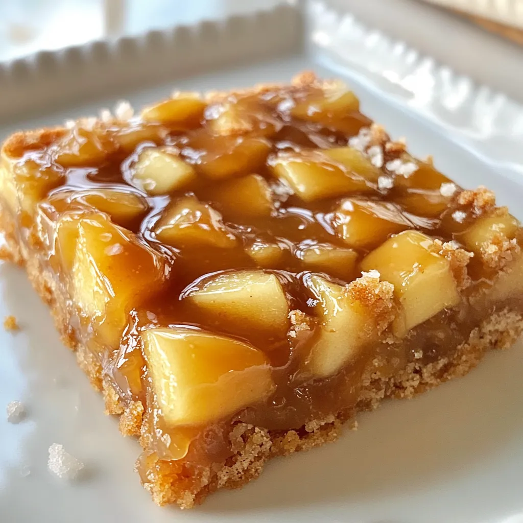 Um gesalzene Karamell-Apfel-Riegel zu machen, brauchen Sie folgende Hauptzutaten: - 2 Tassen Weizenmehl - 1 Tasse Haferflocken - 1/2 Teelöffel Natron - 1/2 Teelöffel Salz - 1/2 Tasse ungesalzene Butter, weich - 1/2 Tasse brauner Zucker - 1/4 Tasse Kristallzucker - 1 großes Ei - 1 Teelöffel Vanilleextrakt - 3 mittlere Äpfel, geschält, entkernt und gewürfelt - 1 Teelöffel Zimt - 1 Tasse Karamellsauce (gekauft oder selbstgemacht) - 1/2 Teelöffel Meersalz (zum Bestreuen) Diese Zutaten geben den Riegeln ihre tolle Textur und den köstlichen Geschmack. Wenn Sie keine bestimmten Zutaten haben, gibt es viele Alternativen. - Verwenden Sie glutenfreies Mehl für eine glutenfreie Option. - Ersetzen Sie die Butter durch Kokosöl. - Statt Kristallzucker können Sie Honig oder Agavendicksaft verwenden. - Für eine vegane Variante lassen Sie das Ei weg und nutzen Sie einen Apfelmus. Diese Alternativen helfen Ihnen, die Riegel an Ihre Bedürfnisse anzupassen. Die Wahl der Äpfel ist wichtig für den Geschmack. - Suchen Sie nach Äpfeln, die knackig und frisch sind. - Beliebte Sorten sind Granny Smith oder Braeburn. Diese haben eine gute Balance aus Süße und Säure. - Vermeiden Sie Äpfel, die weich oder fleckig sind. - Kaufen Sie lokale Äpfel, wenn möglich, um den besten Geschmack zu erhalten. Mit diesen Tipps wählen Sie die besten Äpfel für Ihre Riegel aus. {{ingredient_image_2}} Heize deinen Ofen auf 175 °C vor. Fette eine Backform von 23x33 cm ein. Lege die Form mit Backpapier aus. Lass das Papier über den Rand hängen. So kannst du die Riegel später leicht herausnehmen. Kombiniere in einer Schüssel das Weizenmehl, die Haferflocken, das Natron und das Salz. Mische alles gut und stelle es beiseite. In einer anderen großen Schüssel schlage die weiche Butter, den braunen Zucker und den Kristallzucker zusammen. Die Mischung sollte hell und luftig werden. Füge das Ei und den Vanilleextrakt hinzu. Mische, bis alles gut verbunden ist. Jetzt füge die trockenen Zutaten nach und nach hinzu. Mische nur so lange, bis alles vermengt ist. Übermixen ist nicht nötig! Drücke etwa die Hälfte des Teigs gleichmäßig in den Boden der Backform. Das wird die Basis. In einer separaten Schüssel mische die gewürfelten Äpfel mit dem Zimt. Verteile die Apfelmischung gleichmäßig über dem Teig. Träufle die Hälfte der Karamellsauce über die Äpfel. Dadurch ziehen die Aromen gut ein. Streue den restlichen Teig über die Apfel- und Karamellschicht. Backe alles 25-30 Minuten im Ofen. Die Oberseite sollte goldbraun sein und die Äpfel zart. Lass die Riegel nach dem Backen 15 Minuten in der Form abkühlen. Träufle die restliche Karamellsauce darüber. Bestreue die Riegel mit Meersalz. Lass sie in der Form vollständig abkühlen, bevor du sie herausholst und in Quadrate schneidest. Um die perfekten gesalzenen Karamell-Apfel-Riegel zu machen, achte auf die Mischung. Schlage die Butter und die Zucker gut, bis sie leicht und flauschig sind. Verwende frische Äpfel, die knackig und süß sind. Drücke den Teig gut in die Form, um eine feste Basis zu schaffen. Backe die Riegel, bis die Oberseite goldbraun ist. Lass sie nach dem Backen etwas abkühlen, bevor du sie schneidest. Die Karamellsauce sollte nicht zu dick oder zu dünn sein. Wenn sie zu dick ist, erwärme sie leicht mit etwas Wasser. Wenn sie zu dünn ist, lasse sie etwas länger kochen, bis sie eindickt. Eine gute Karamellsauce bleibt geschmeidig und zieht gut in die Riegel. Achte darauf, die Karamellsauce gleichmäßig zu verteilen, damit jeder Biss süß und lecker ist. Wenn die Riegel zu trocken sind, kann das am Teig liegen. Achte darauf, nicht zu lange zu mixen. Füge ein wenig mehr Karamellsauce hinzu, um den Riegeln Feuchtigkeit zu geben. Du kannst auch etwas Apfelmus in den Teig einarbeiten. Wenn du die Riegel aufbewahrst, lege ein Stück Brot in die Box. Das hilft, die Feuchtigkeit zu halten und die Riegel frisch zu halten. Pro Tipps Äpfel wählen: Verwenden Sie eine Mischung aus süßen und säuerlichen Äpfeln, um den besten Geschmack zu erzielen. Karamellsauce anpassen: Wenn Sie die Karamellsauce selbst machen, fügen Sie eine Prise Meersalz hinzu, um den Geschmack zu intensivieren. Teig nicht übermixen: Achten Sie darauf, den Teig nur so lange zu mischen, bis die Zutaten kombiniert sind, um zähe Riegel zu vermeiden. Riegel richtig kühlen: Lassen Sie die Riegel vollständig abkühlen, bevor Sie sie schneiden, damit sie ihre Form behalten. {{image_4}} Um den gesalzenen Karamell-Apfel-Riegeln mehr Geschmack zu geben, kann man viele Zutaten hinzufügen. Nüsse sind eine tolle Wahl. Walnüsse oder Pekannüsse bringen einen knackigen Biss. Trockenfrüchte wie Cranberries oder Rosinen geben eine süße Note. Auch Schokoladenstückchen passen gut. Sie machen die Riegel noch dekadenter. Zimt ist schon im Rezept, aber eine Prise Muskatnuss kann zusätzlich Wärme bringen. Experimentiere mit diesen Zutaten, um deinen perfekten Riegel zu finden. Für glutenfreie Riegel kann man das Weizenmehl durch Mandelmehl oder glutenfreies Mehl ersetzen. Achte darauf, dass alle anderen Zutaten ebenfalls glutenfrei sind. Um die Riegel vegan zu machen, ersetze die Butter durch Kokosöl oder vegane Margarine. Nutze einen Leinsamen-Ei-Ersatz, um das Ei zu ersetzen. Mische einen Esslöffel Leinsamen mit drei Esslöffeln Wasser und lasse es kurz quellen. So bekommst du eine ähnliche Textur. Die Wahl der Äpfel kann viel ausmachen. Süße Sorten wie Fuji oder Gala sind perfekt, wenn du es süßer magst. Für einen herberen Geschmack sind Granny Smith oder Braeburn ideal. Diese Äpfel haben eine tolle Säure, die gut mit dem Karamell harmoniert. Du kannst auch eine Mischung aus verschiedenen Sorten verwenden. So erhältst du interessante Geschmacksnuancen und Texturen. Probier einfach aus, was dir am besten gefällt! Um die gesalzenen Karamell-Apfel-Riegel frisch zu halten, lege sie in einen luftdichten Behälter. Verwende Backpapier, um die Riegel zwischen den Schichten zu trennen. Das verhindert, dass sie zusammenkleben. Stelle den Behälter in den Kühlschrank. So bleiben die Riegel länger lecker und saftig. Wenn du die Riegel länger aufbewahren möchtest, friere sie ein. Lasse die Riegel zuerst vollständig abkühlen. Schneide sie in Stücke und lege sie in einen gefrierfesten Beutel. Vergiss nicht, das Datum aufzuschreiben! Du kannst sie bis zu drei Monate einfrieren. Zum Servieren einfach über Nacht im Kühlschrank auftauen. Im Kühlschrank sind die Riegel bis zu einer Woche haltbar. Achte darauf, sie gut verpackt zu halten. Wenn du sie einfrierst, können sie bis zu drei Monate frisch bleiben. Überprüfe die Riegel regelmäßig auf Veränderungen. So kannst du sicher sein, dass sie immer gut schmecken. Gesalzene Karamell-Apfel-Riegel bleiben frisch, wenn Sie sie richtig lagern. In einer luftdichten Box sind sie bis zu einer Woche haltbar. Wenn Sie sie kühlen, können sie sogar bis zu zwei Wochen halten. Achten Sie darauf, die Riegel gut zu verpacken, damit sie nicht austrocknen. Ja, Sie können die Riegel ohne Karamellsauce zubereiten. Sie werden dann weniger süß, aber trotzdem lecker. Stattdessen können Sie die Äpfel mit Honig oder einer anderen Süße mischen. So bleibt der fruchtige Geschmack erhalten und die Riegel sind dennoch gut. Für die Herstellung der gesalzenen Karamell-Apfel-Riegel benötigen Sie einige einfache Küchenutensilien: - Eine 23x33 cm Backform - Backpapier - Zwei Rührschüsseln (eine groß, eine mittel) - Einen Handmixer oder einen Schneebesen - Einen Esslöffel zum Mischen - Ein Messer und ein Schneidebrett zum Schneiden der Äpfel Mit diesen Werkzeugen können Sie die Riegel ganz einfach zubereiten. Die gesalzenen Karamell-Apfel-Riegel sind einfach zuzubereiten und sehr lecker. Wir haben die besten Zutaten und Tipps behandelt. Die Auswahl der Äpfel ist wichtig für den Geschmack. Beachte die Zubereitung und die Lagerung für beste Ergebnisse. Du kannst die Riegel anpassen und variieren, um deine liebsten Aromen einzubringen. Denke daran, die Haltbarkeit zu prüfen. Mit diesen Informationen bist du bereit, diese tollen Riegel zu machen. Viel Spaß beim Ausprobieren!