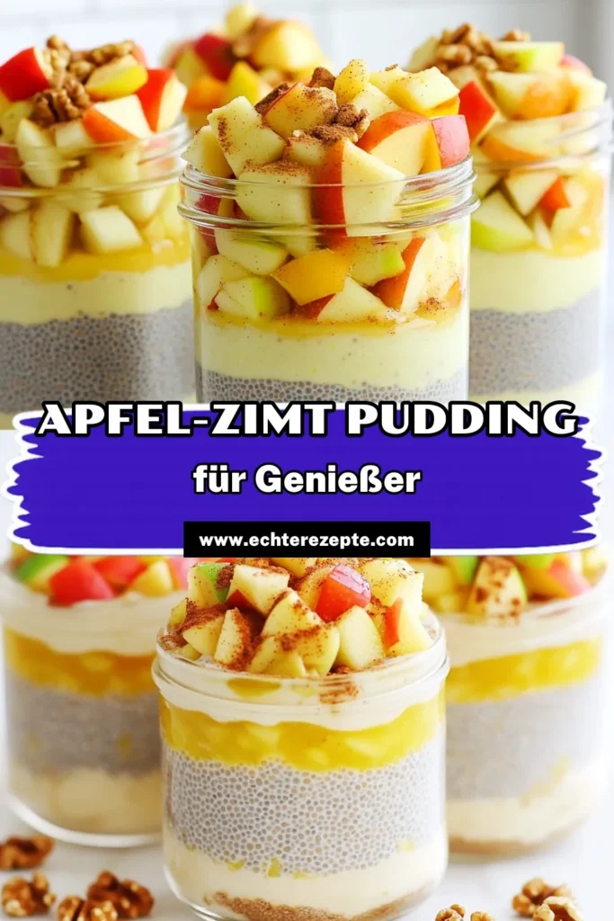 Genieße den köstlichen Apfel-Zimt Chia-Pudding, perfekt für ein gesundes Frühstück oder einen Snack! Mit cremiger Mandelmilch, süßem geriebenem Apfel und aromatischem Zimt ist dieses Rezept einfach und schnell zuzubereiten. Kühl es über Nacht und genieße die cremige Konsistenz am nächsten Morgen. Klicke jetzt und entdecke das vollständige Rezept! #ChiaPudding #GesundeRezepte #Frühstücksideen #ApfelDessert