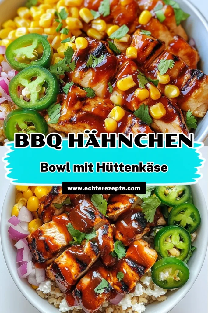 Entdecke dieses leckere Cottage Cheese BBQ Chicken Bowl Rezept! Diese gesunde Bowl vereint grillaffines Hähnchen mit cremigem Hüttenkäse für ein nährstoffreiches Gericht. Perfekt für jede Mahlzeit – einfach zuzubereiten! Probiere auch andere Hähnchenrezepte mit Hüttenkäse aus und bereite dein einfaches Grillrezept für Freunde und Familie zu. Speichere das Rezept, um niemanden zu verpassen! #CottageCheeseBBQChickenBowl #Hähnchenrezepte #BBQHähnchen #gesundeBowlRezepte