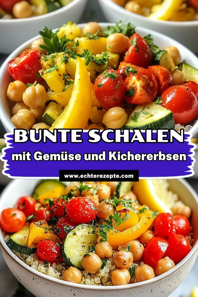 Entdecke unsere köstlichen gerösteten Gemüse-Schalen mit Kichererbsen! Dieses gesunde Kichererbsen-Rezept kombiniert Quinoa mit frischem Gemüse für eine leckere vegane Proteinquelle. Ideal für eine nährstoffreiche Mahlzeit, werden diese gesunden Bliss-Schalen deine neue Lieblingsspeise. Probiere das Rezept jetzt aus und bring Farbe auf deinen Tisch! Speichere es dir und teile die Freude! #gerösteteGemüseSchalen #KichererbsenRezept #veganeProteinquelle #QuinoaMitGemüse