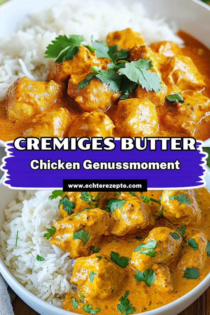 Entdecken Sie unser einfaches Butter Chicken Rezept für ein cremiges Hähnchen, das Sie in kürzester Zeit zubereiten können. Dieses indische Gericht ist perfekt für jeden Anlass. Verwenden Sie unser Garam Masala Rezept für den vollen Geschmack! Servieren Sie es mit aromatischem Basmati-Reis und genießen Sie den himmlischen Genuss. Speichern Sie dieses Rezept für Ihr nächstes Dinner! #ButterChicken #CremigesHähnchen #IndischesGericht #GaramMasala