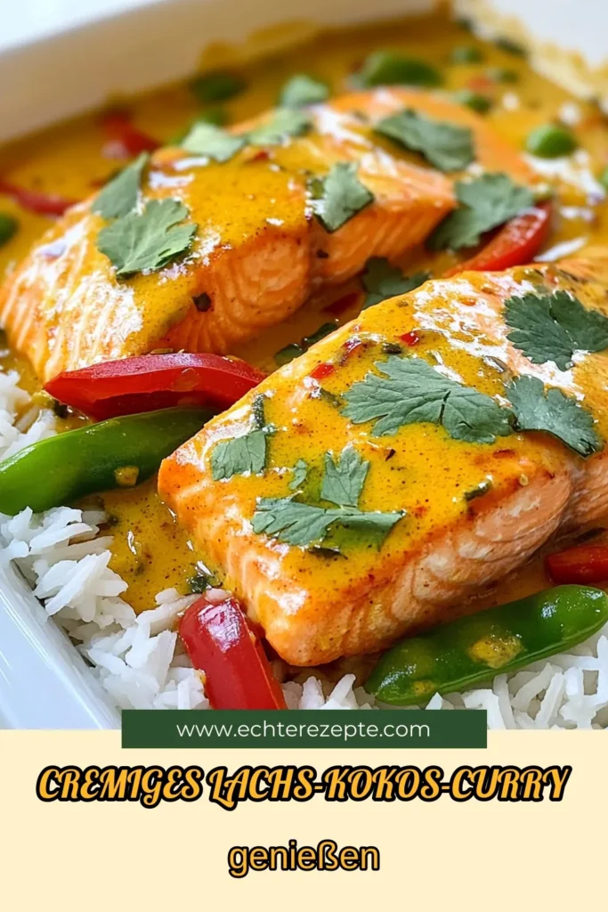 Entdecke ein leckeres Lachs-Kokos-Curry mit diesem einfachen asiatischen Curry-Rezept! Perfekt für gesunde Lachsrezepte und in nur 30 Minuten zubereitet. Mit cremiger Kokosmilch und frischem Gemüse ist dieses Kokosmilch-Curry nicht nur köstlich, sondern auch nahrhaft. Lasse dich inspirieren und probiere dieses Gericht aus! Speichere es für später! #LachsKokosCurry #GesundeRezepte #Currygerichte #AsiatischeKüche
