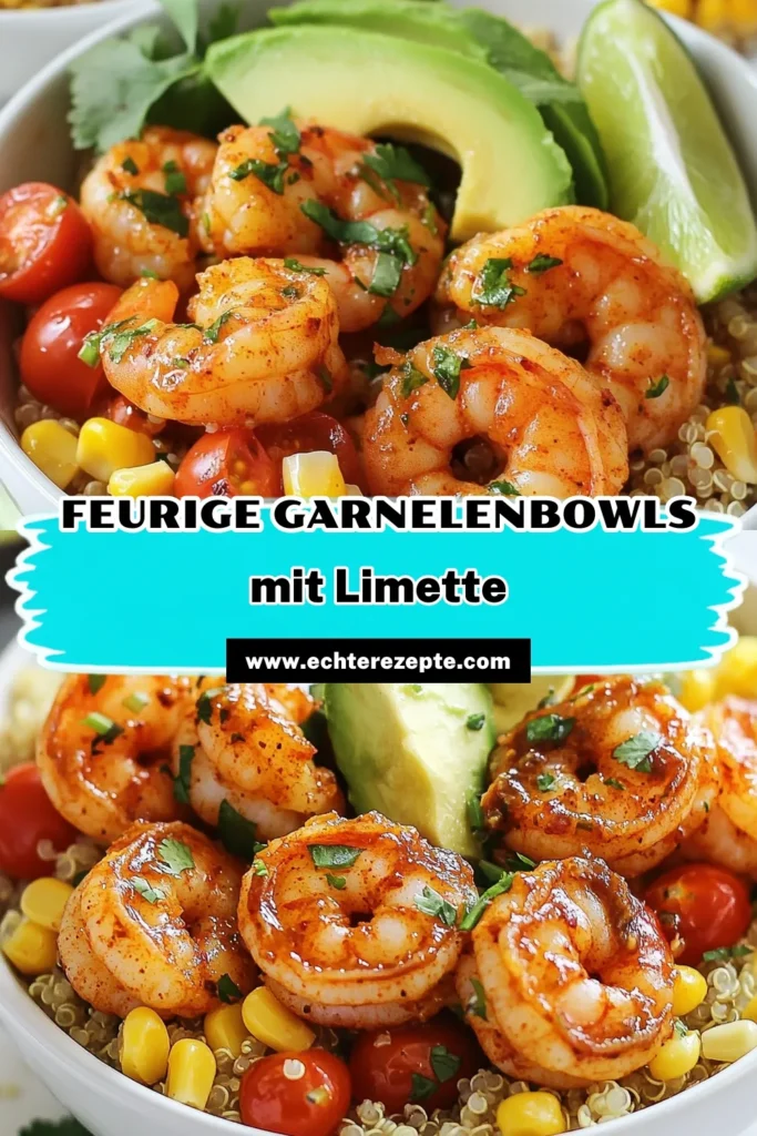 Entdecken Sie den köstlichen Geschmack von Chipotle Garnelen Bowl, ideal für alle, die Limettenrezepte und gesunde Garnelenrezepte lieben. Dieses einfache Chipotle Rezept kombiniert zarte Quinoa mit Garnelen, frischem Mais und cremiger Avocado. Perfekt für ein schnelles Abendessen oder Meal Prep! Bereiten Sie sich auf einen gesunden Genuss vor und speichern Sie das Rezept! #ChipotleGarnelenBowl #Limettenrezepte #QuinoaMitGarnelen #EinfacheChipotleRezepte