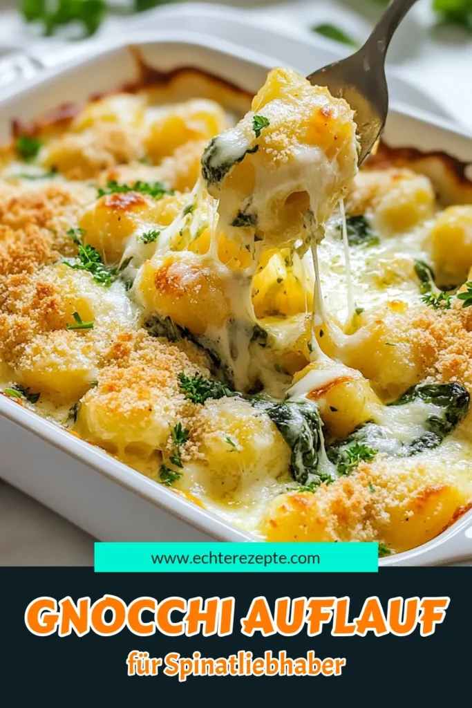 Entdecken Sie unser herzhaftes Gnocchi-Rezept mit Spinat und Artischocken! Der Spinat-Artischocken-Gnocchi-Auflauf ist einfach zuzubereiten und perfekt für eine vegetarische Mahlzeit. Mit cremigem Frischkäse und zartem Mozzarella wird dieses Gnocchi mit Frischkäse zum Highlight Ihres Dinner-Tischs. Probieren Sie es aus und lassen Sie sich von diesem köstlichen Gnocchi Auflauf begeistern! Speichern Sie es jetzt! #GnocchiAuflauf #VegetarischerAuflauf #SpinatArtischockenGnocchi #GnocchiRezept