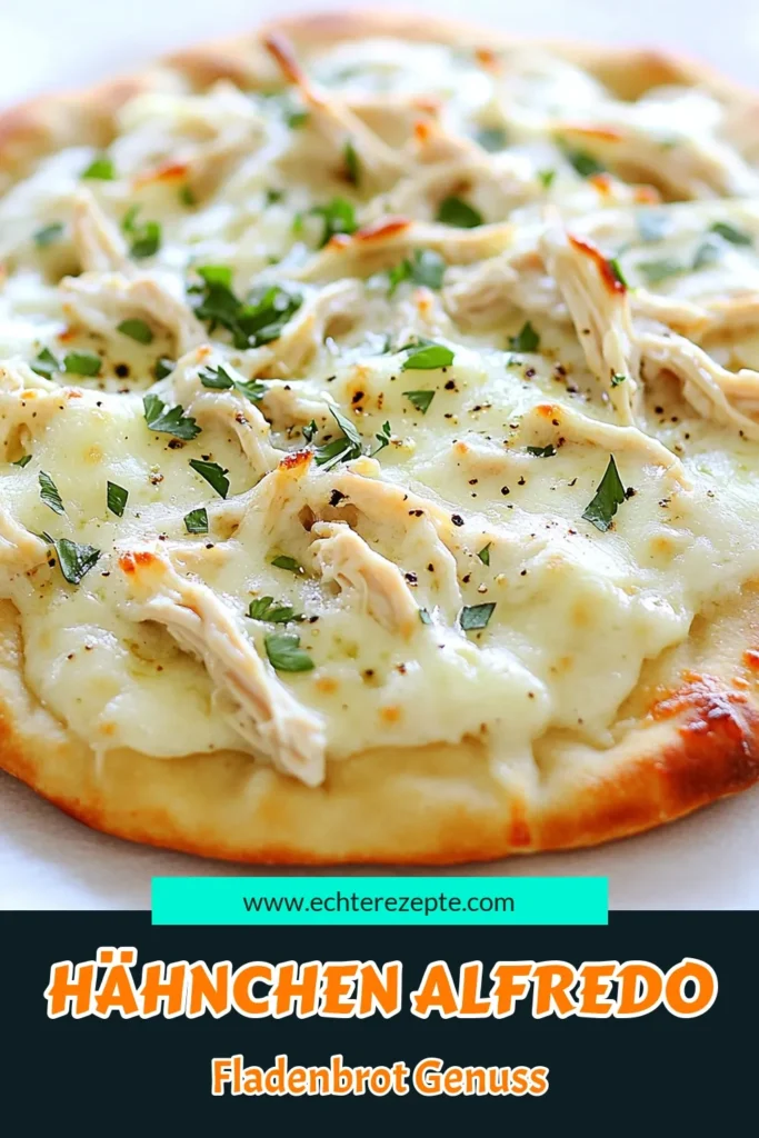 Entdecke das köstliche Rezept für Hähnchen Alfredo Fladenbrot! Mit nur wenigen Zutaten wie zartem Hähnchen, cremiger Alfredo-Sauce und geschmolzenem Käse zauberst du im Handumdrehen einen unwiderstehlichen Snack oder eine Mahlzeit. Ideal für ein schnelles Abendessen oder Partys. Klicke hier, um die vollständige Anleitung zu lesen und deine Gäste zu begeistern! #HähnchenAlfredo #Fladenbrot #Kochrezepte #EinfacheRezepte