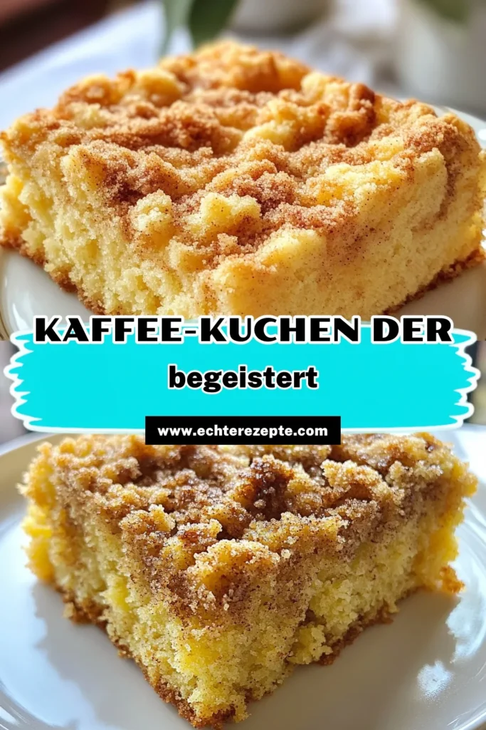 Entdecken Sie unser köstliches Kaffee Kuchen Rezept für einen unwiderstehlichen klassischen Kuchen mit Streusel. Dieser einfache Kaffee Kuchen, zubereitet mit Sauerrahm, ist perfekt für Ihre Kaffeetafel! Backen Sie mit unserer Schritt-für-Schritt-Anleitung und verwöhnen Sie Ihre Gäste mit einem saftigen, aromatischen Genuss. Speichern Sie dieses Rezept und erfreuen Sie sich an jedem Stück! #KaffeeKuchenRezept #KlassischerKuchenMitStreusel #EinfacherKaffeeKuchen #KuchenBackenFürKaffeetafel