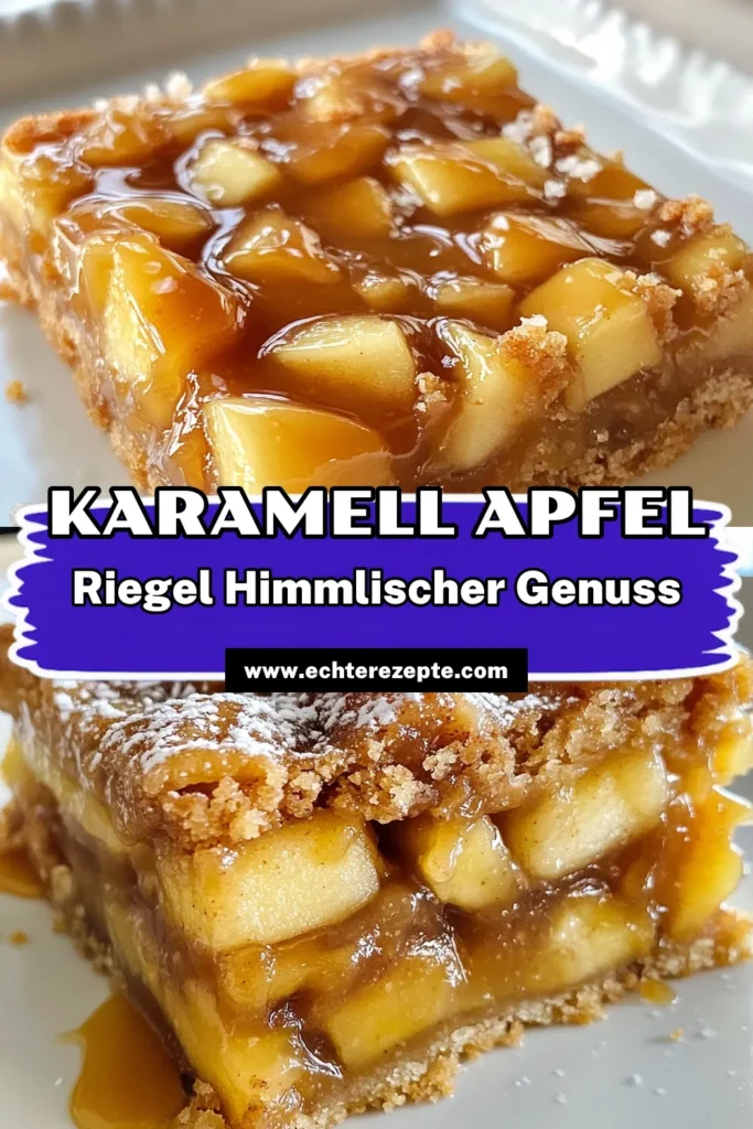Entdecken Sie unser köstliches Apfel-Karamell-Rezept für gesalzene Karamell-Apfel-Riegel! Diese einfachen Apfel-Riegel sind der perfekte Karamell-Dessert-Snack für jede Gelegenheit. Mit gesunden Zutaten machen Sie eine süße Verführung, die sowohl Kinder als auch Erwachsene lieben werden. Probieren Sie unser Rezept und genießen Sie eine gesunde Mischung aus Äpfeln und Karamell! Speichern Sie es für später! #KaramellDessert #ApfelKaramellRezept #gesundeSüßigkeiten #einfacheApfelRiegel