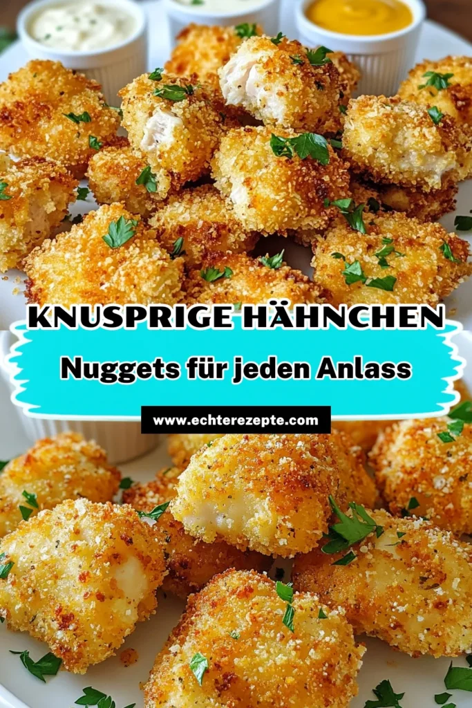 Entdecke das Rezept für knusprige Hähnchen Nuggets aus dem Air Fryer! Diese einfachen Hähnchen Snacks werden aus zartem Hähnchenbrustfilet und einer köstlichen Panko Nugget Rezept Panade hergestellt. Perfekt für ein schnelles Abendessen oder als Appetizer. Hol dir das Geheimnis für die beste Panade und überrasche deine Familie! Probiere es noch heute aus und speichere dir dieses köstliche Air Fryer Rezept! #AirFryerRezepte #HähnchenNuggets #Panko #einfacheRezepte