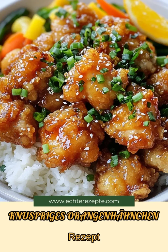 Entdecken Sie unser einfaches Hähnchen Rezept für knuspriges Orangenhähnchen! Dieses Hähnchenschenkel Rezept bringt die Aromen der asiatischen Küche direkt zu Ihnen nach Hause. Zartes Hähnchen trifft auf eine köstliche Orangen Sauce, die jedem Biss einen frischen Kick verleiht. Perfekt für Familienessen oder besondere Anlässe! Holen Sie sich das Rezept und verwöhnen Sie sich selbst. Speichern Sie es für später! #Orangenhähnchen #asiatischeKüche #Hähnchenschenkel #einfachesRezept