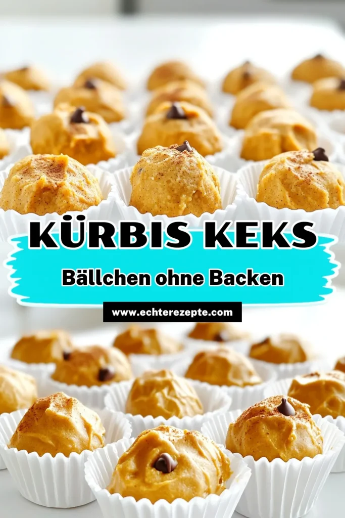 Entdecke das perfekte Rezept für No Bake Kürbis Keks-Teig Bällchen! Diese leckeren Bällchen sind schnell und einfach zuzubereiten und perfekt für jeden Anlass. Mit Zutaten wie Mandelmehl, Kürbispüree und Nussbutter sind sie ein gesunder Snack und eine tolle Herbstleckerei. Klicke jetzt, um die vollständige Anleitung zu erfahren und deine eigenen Bällchen zu zaubern! #Kürbisrezepte #NoBake #Herbstsweet #GesundeSnacks