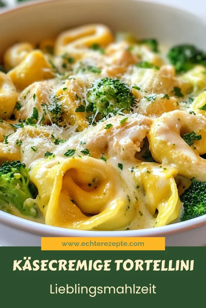 Entdecken Sie das perfekte Käse-Hühnchen-Tortellini Rezept, das Ihre Familie lieben wird! Diese cremigen Tortellini mit Huhn und Brokkoli sind einfach zuzubereiten und ideal für schnelle Abendessen. Genießen Sie den köstlichen Geschmack der Käse-Sauce in diesem Brokkoli Tortellini Rezept. Bereiten Sie sich auf ein einfaches Pasta Gericht vor, das alle begeistert! Speichern Sie dieses Rezept jetzt! #TortelliniMitKäseSauce #KäseHühnchenTortellini #EinfachePastaGerichte #BrokkoliTortelliniRezept