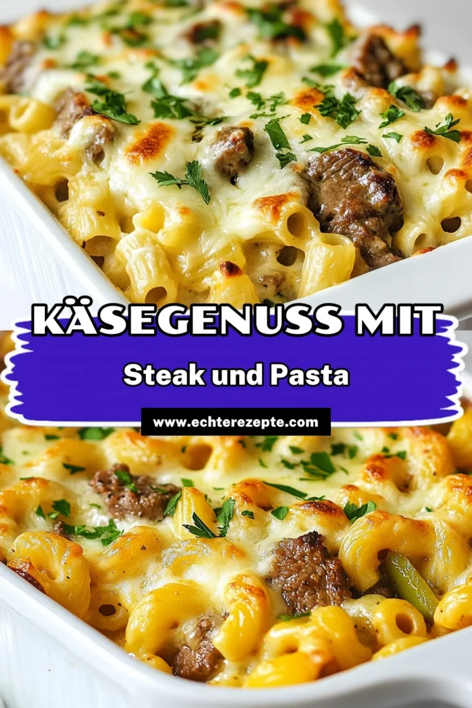 Entdecken Sie unser köstliches Rezept für Philly Cheesesteak Auflauf, eine herzhafte Kombination aus Makkaroni und Käse, perfekt für ein schnelles Abendessen. Dieses Flanksteak Pasta Gericht ist einfach zuzubereiten und enthält gesunde Zutaten. Genießen Sie diesen cremigen Käseauflauf, der nicht nur sättigt, sondern auch gesundes Makkaroni Rezept in Ihrer Sammlung bereichert. Probieren Sie es aus und lassen Sie sich begeistern! #PhillyCheesesteakAufflauf #Makkaroni #GesundesRezept #Käsegelegene