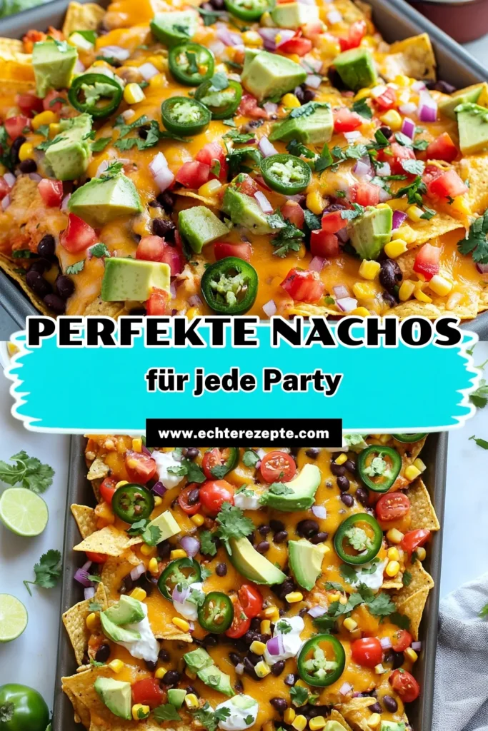 Entdecken Sie das ultimative nachos rezept mit diesen einfachen nachos zubereitung! Diese köstlichen nachos backblech sind perfekt für jede Grillparty. Genießen Sie nachos mit käse rezept, die mit Avocado belegt sind und jedem den Mund wässrig machen. Bereiten Sie Ihre Familienfeier vor und servieren Sie diese nachos mit frischem Koriander und Limette. Speichern Sie das Rezept und lassen Sie sich inspirieren! #Nachos #Essen #Rezept #Snacks