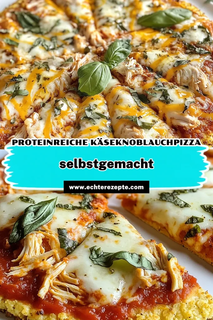 Entdecken Sie dieses köstliche Käse-Knoblauch-Pizza Rezept, das Ihre Geschmacksknospen verführt! Diese gesunde Pizza Variante aus Blumenkohlreis ist nicht nur glutenfrei, sondern auch ein echtes Protein-Pizza Rezept. Perfekt für alle, die auf gesunde Ernährung Wert legen. Mit nur wenigen Zutaten zaubern Sie eine leichte und leckere Pizza. Testen Sie jetzt unser Rezept und speichern Sie es für Ihre nächste Kochsession! #KäseKnoblauchPizza #ProteinPizzaRezept #BlumenkohlreisPizza #GesundePizzaVariante