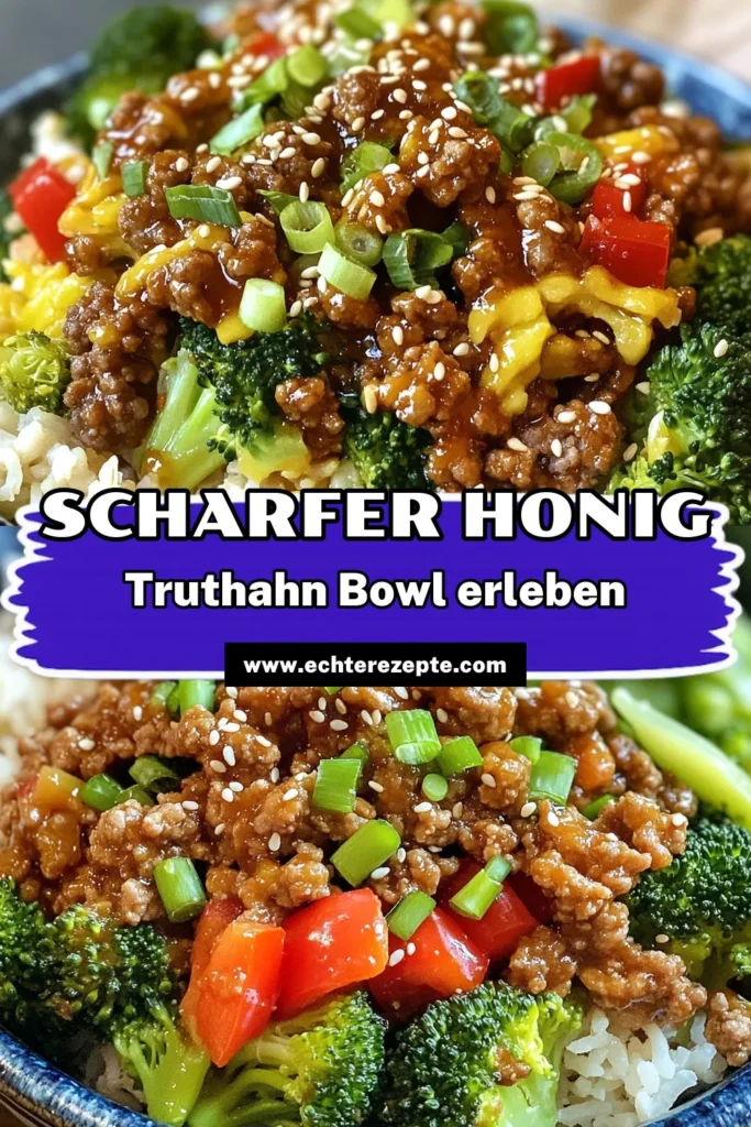 Entdecken Sie unser köstliches Rezept für den Hot Honey Truthahn Bowl, eine gesunde Bowl Variante, die voller Geschmack steckt! Mit scharfem Honig und zartem Truthahnfleisch ist diese Quinoa Bowl mit Gemüse perfekt für ein einfaches Abendessen. Ideal für alle, die gesunde Bowl Rezepte lieben. Lassen Sie sich inspirieren und genießen Sie diese einfache Truthahnfleisch-Delikatesse heute! #HotHoneyTruthahnBowl #gesundessen #BowlRezepte #Truthahnrezepte