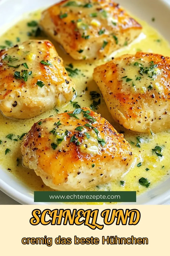 Entdecken Sie unser cremiges Zitronen-Parmesan-Hühnchen, das perfekte Hühnchen Rezept für alle Liebhaber der italienischen Küche. Dieses einfache Hühnchengericht ist in nur 30 Minuten zubereitet und begeistert mit einer köstlichen Zitronensauce, die perfekt zu saftigem Hühnchen passt. Ideales Rezept für ein schnelles Abendessen! Speichern Sie es auf Ihrer Pinterest-Tafel. #HühnchenRezept #CremigesZitronenParmesanHühnchen #Zitronensauce #EinfachesHühnchengericht