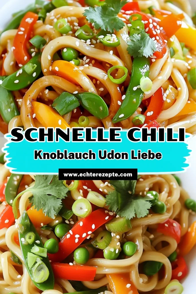 Suchen Sie nach einem schnellen und köstlichen Gericht? Probieren Sie diese Schnelle Chili-Knoblauch Udon! Mit knusprigem Gemüse und aromatischem Knoblauch sind diese Udon-Nudeln in nur 15 Minuten fertig. Perfekt für ein Abendessen unter der Woche oder wenn Sie wenig Zeit haben, aber dennoch ein leckeres Essen genießen möchten. Klicken Sie durch, um das vollständige Rezept und weitere leckere Ideen zu entdecken! #UdonNudeln #SchnelleRezepte #ChiliKnoblauch #EssenLiebhaber