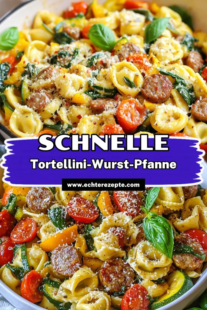 Entdecke unser schmackhaftes Ein Pfannen Tortellini Rezept mit köstlicher Tortellini mit Wurst! Diese Italienische Wurstpfanne ist das perfekte Beispiel für schnelle Pasta Rezepte, die du in nur 30 Minuten zubereiten kannst. Ideal für eine unkomplizierte Mahlzeit! Lass dir dieses Ein-Pfanne-Gericht nicht entgehen und klicke auf das Rezept, um es auszuprobieren. #Tortellini #SchnelleRezepte #ItalienischKochen #EinPfanneGerichte