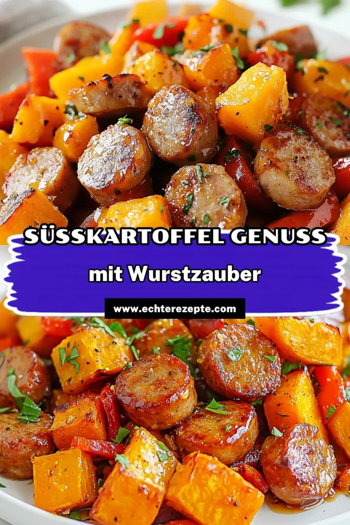 Entdecke unser köstliches Salsiccia Rezept mit Süßkartoffel Gericht! Die Kombination aus saftigen Putenwürstchen und einer verführerischen Honig-Knoblauch Glasur macht dieses gesunde Abendessen zum perfekten Familiengericht. Einfach zuzubereiten, ist es nicht nur lecker, sondern auch nahrhaft. Lass dich von diesem Rezept inspirieren und probiere es aus! Speichern und teilen! #SalsicciaRezept #SüßkartoffelGericht #HonigKnoblauch #GesundesAbendessen