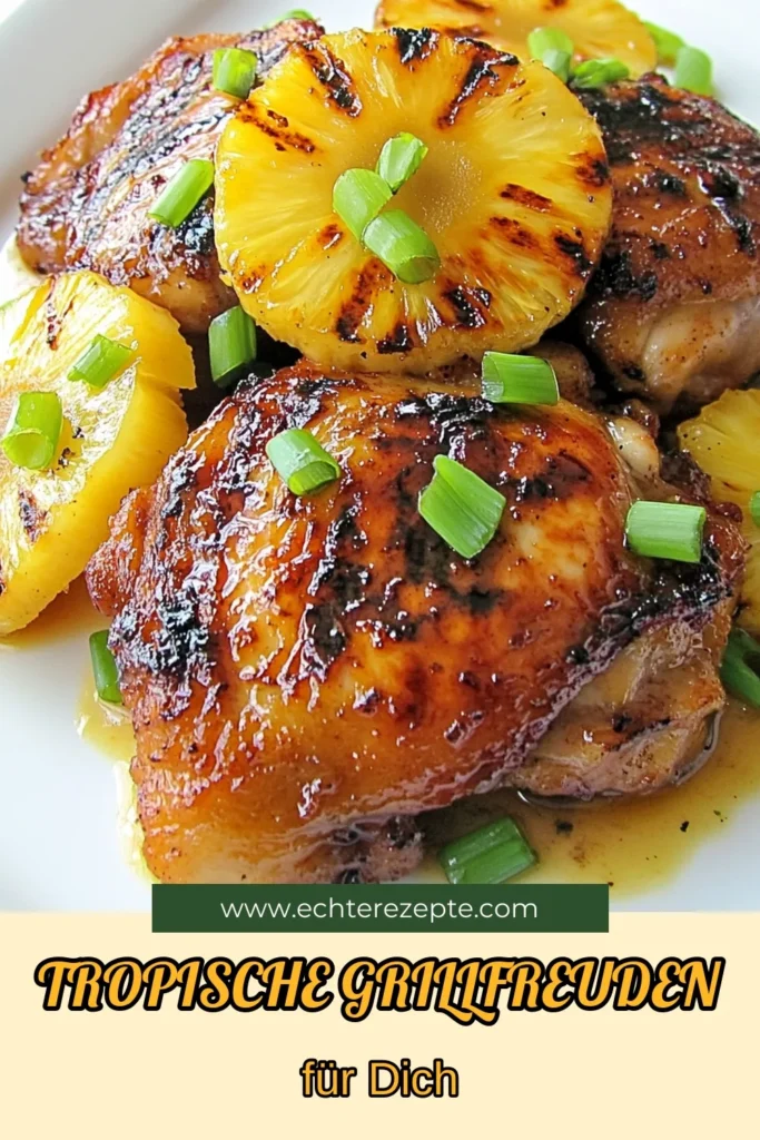 Entdecken Sie dieses köstliche Huli Huli Hühnchen Rezept, perfekt für Ihr nächstes Grillfest! Mit einer aromatischen Ananassaft Marinade wird dieses tropische Hühnchen grillen zum Genuss. Gegrilltes Hühnchen mit Ananas bringt echte Hawaiianische Küche auf Ihren Tisch. Lassen Sie sich dieses einzigartige Geschmackserlebnis nicht entgehen! Jetzt ausprobieren und genießen! #HuliHuliHühnchen #TropischesGrillen #AnanassaftMarinade #HawaiianischesRezept