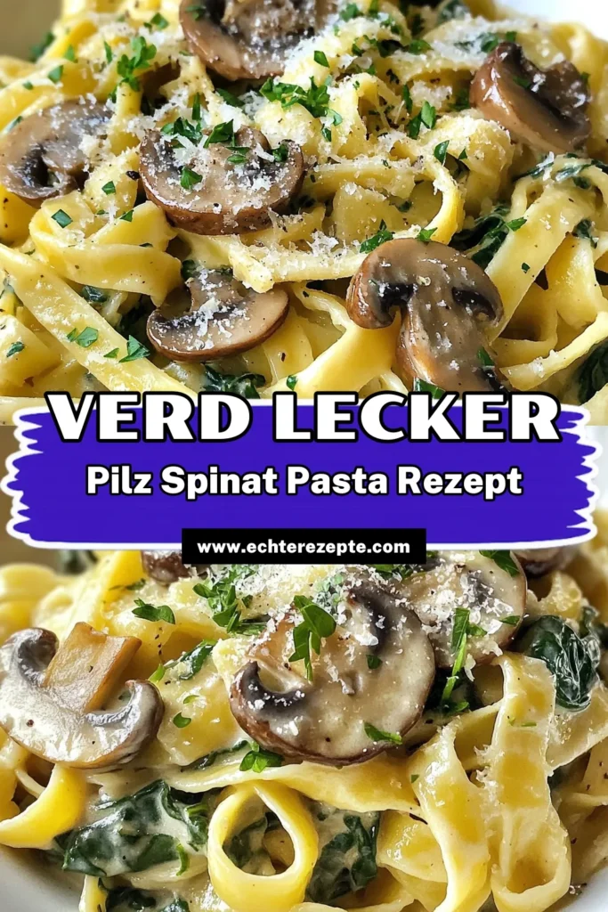 Entdecke die köstliche Pilz-Spinat-Pasta, ein einfaches Gericht, das deiner Küche eine gesunde Note verleiht. Diese Fettuccine mit Spinat und leckeren Pilzen ist perfekt für vegane Pasta-Rezepte. Mit nur wenigen Zutaten zauberst du einfache Spaghetti mit Gemüse, die die ganze Familie lieben wird. Probiere es aus und teile deine Kreationen! #PilzSpinatPasta #veganePastaRezepte #leckerePasta #FettuccineMitSpinat