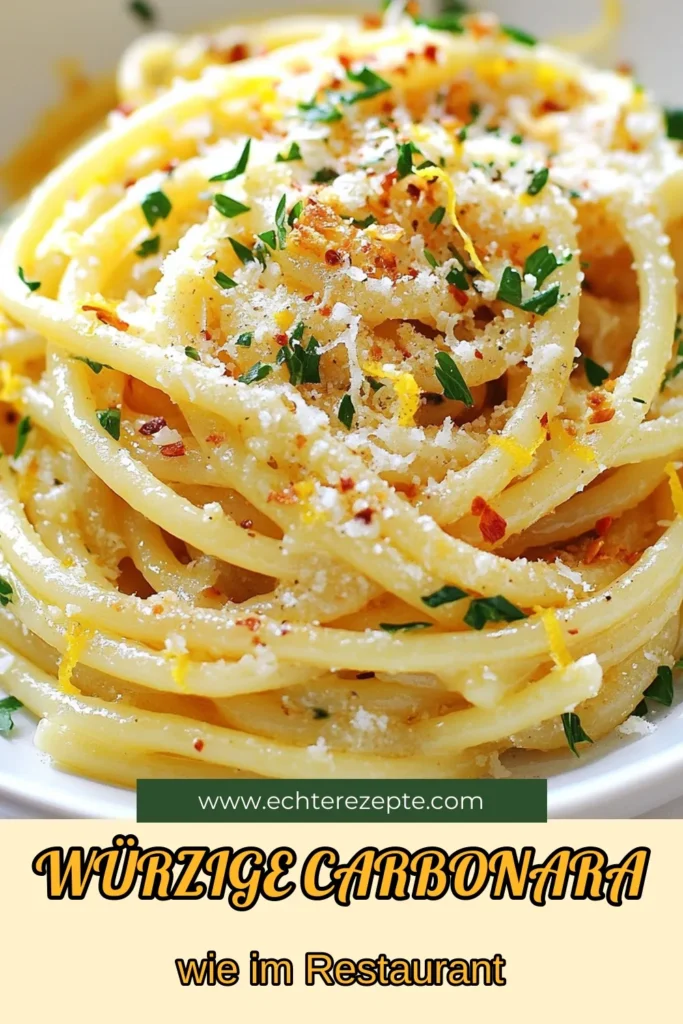Entdecken Sie unser würziges Copycat Carbone Pasta Rezept, das einfach und schnell zu machen ist! Dieses italienische Pasta Gericht vereint cremige Pasta Sauce und zarte Spaghetti für ein unvergleichliches Geschmackserlebnis. Verwöhnen Sie sich und Ihre Liebsten mit diesem einfachen Nudelgericht, das jeder lieben wird. Probieren Sie es heute aus und lassen Sie sich von der Würze verführen! #PastaRezept #CopycatCarbonePasta #Nudelgerichte #ItalienischeKüche