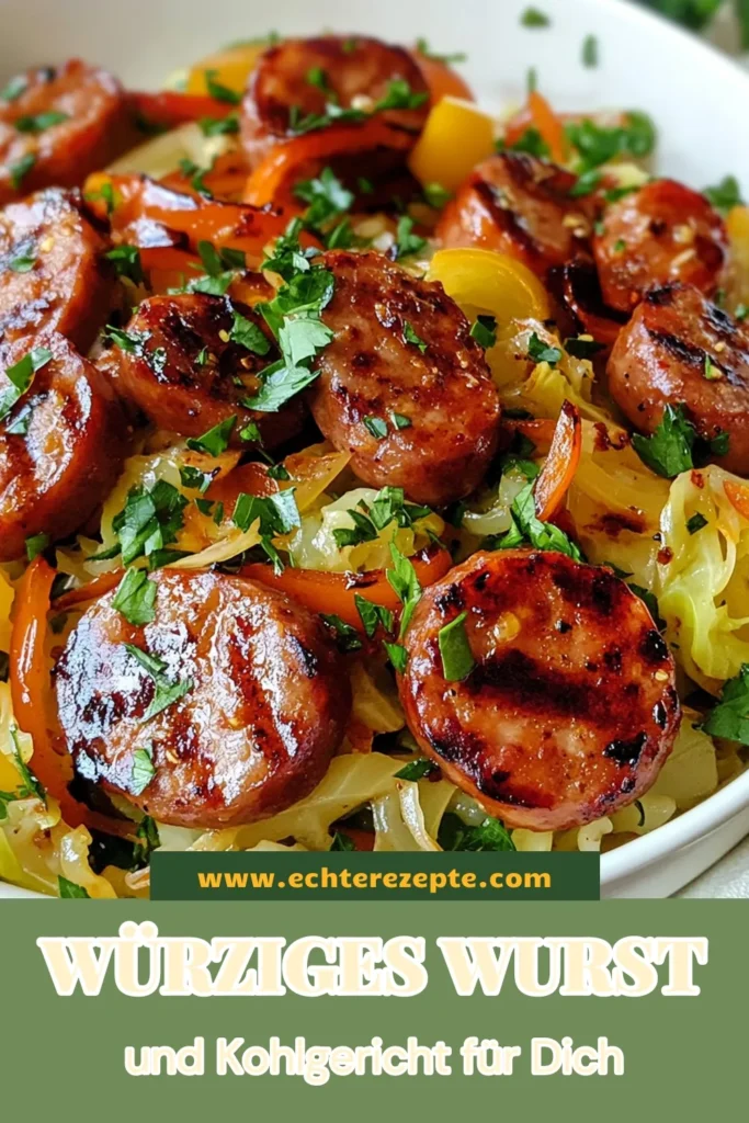 Entdecke unser einfaches Rezept für Würstchen mit Kohl – ein herzhaftes Gericht, das schnell zubereitet ist. Diese einfachen Rezepte mit Wurst sind perfekt für jeden, der gesunde Pfannengerichte liebt. In nur 25 Minuten schaffst du köstliche Wokgerichte, die der ganzen Familie schmecken. Probiere es jetzt aus und genieße! #Wurst #Kohl #Wokrezepte #GesundeErnährung