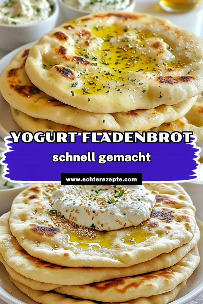 Entdecke unser einfaches Yogurt-Fladenbrot Rezept, das perfekte griechische Joghurtbrot für jede Gelegenheit! Dieses hausgemachte Fladenbrot mit Kräutern ist einfach zuzubereiten und benötigt nur wenige Zutaten. Ob zum Dippen oder als Beilage, es wird deine Geschmacksknospen verzaubern. Probiere es jetzt aus und teile deine Kreationen! #YogurtFladenbrot #einfachesFladenbrot #griechischesJoghurtbrot #hausgemachtesFladenbrot