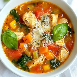 Für diese herzhafte Suppe brauchst du frische und gesunde Zutaten. Hier sind die Hauptzutaten: - 450 g Hühnerbrustfilets, ohne Haut und Knochen, gewürfelt - 1 Esslöffel Olivenöl - 1 mittelgroße Zwiebel, gehackt - 2 Knoblauchzehen, fein gehackt - 2 mittelgroße Karotten, gewürfelt - 2 Selleriestangen, gewürfelt - 1 Dose (400 g) gehackte Tomaten, mit Saft - 1 Liter Hühnerbrühe - 1 Dose (400 g) Cannellini-Bohnen, abgespült und abgetropft - 2 Tassen frischer Spinat, grob gehackt Diese Zutaten sorgen für einen vollen und reichen Geschmack. Sie bringen die Aromen der Toskana direkt in deine Küche. Die richtige Würze macht die Suppe besonders lecker. Hier sind die Gewürze und Kräuter, die du brauchst: - 1 Teelöffel getrockneter Oregano - 1 Teelöffel getrocknetes Basilikum - Salz und Pfeffer nach Geschmack Diese Gewürze geben der Suppe den typischen toskanischen Geschmack. Oregano und Basilikum bringen frische und Kräuternoten in jedes Löffelchen. Frische Beilagen machen die Suppe noch besser. Hier sind einige Vorschläge: - Frisches Brot zum Dippen - Ein einfacher grüner Salat - Geröstete Gemüse Diese Beilagen ergänzen die Suppe perfekt. Sie bringen Farbe und zusätzliche Textur auf deinen Tisch. {{ingredient_image_2}} Zuerst bereite die Hühnerbrust vor. Du brauchst 450 g gewürfelte Hühnerbrustfilets. Achte darauf, dass sie ohne Haut und Knochen sind. Das sorgt für zarte Stücke in deiner Suppe. Jetzt erhitze 1 Esslöffel Olivenöl in einem großen Topf bei mittlerer Hitze. Wenn das Öl heiß ist, füge das Hähnchen hinzu. Brate es etwa 5-7 Minuten an, bis es goldbraun ist. Dies gibt dem Fleisch einen tollen Geschmack. Nimm das Hähnchen danach aus dem Topf und lege es beiseite. Im gleichen Topf kommt das Gemüse. Zuerst gib 1 gehackte Zwiebel und 2 fein gehackte Knoblauchzehen hinein. Das duftet wunderbar! Füge 2 gewürfelte Karotten und 2 gewürfelte Selleriestangen hinzu. Brate alles für etwa 5 Minuten an, bis das Gemüse weich wird. Diese Mischung sorgt für eine geschmackvolle Basis deiner Suppe. Jetzt wird es spannend! Rühre die Dose mit 400 g gehackten Tomaten und 1 Liter Hühnerbrühe unter das Gemüse. Dann kommt das vorgebratene Hähnchen zurück in den Topf. Bringe alles zum Simmern. Das ist der Moment, in dem die Aromen beginnen sich zu vermischen. Füge 1 Dose Cannellini-Bohnen, 2 Tassen grob gehackten Spinat, 1 Teelöffel getrockneten Oregano, 1 Teelöffel getrocknetes Basilikum sowie Salz und Pfeffer nach Geschmack hinzu. Lass die Suppe 10-15 Minuten köcheln. Probiere die Suppe und passe die Gewürze an, wie du es magst. Jetzt bist du bereit, die Suppe zu servieren! Garniere sie mit geriebenem Parmesan und frischen Basilikumblättern. Guten Appetit! Um den Geschmack deiner toskanischen Hühnersuppe zu vertiefen, gibt es einige einfache Tricks. Nutze frische Kräuter, wenn möglich. Frischer Basilikum und Oregano bringen das Aroma wirklich zur Geltung. Ein Spritzer Zitronensaft vor dem Servieren kann die Aromen aufhellen. Auch ein Schuss Balsamico-Essig verstärkt die Tiefe der Suppe. Das Anbraten des Huhns ist entscheidend. Durch das Anbraten erhält das Hähnchen eine goldene Farbe und einen reichen Geschmack. Achte darauf, das Gemüse gut zu braten, bis es weich ist. Diese Technik sorgt dafür, dass die Aromen sich gut vermischen. Das langsame Köcheln nach dem Hinzufügen der Brühe lässt die Zutaten weich werden und die Aromen vereinen. Die richtige Gewürzabstimmung macht den Unterschied. Beginne mit Salz und Pfeffer. Diese Grundgewürze bringen die anderen Zutaten zur Geltung. Oregano und Basilikum sind klassische Begleiter. Probiere die Suppe während des Kochens. So kannst du die Gewürze anpassen und das perfekte Gleichgewicht finden. Pro Tipps Frisches Hähnchen verwenden: Verwende frische Hühnerbrustfilets für die beste Textur und den besten Geschmack in der Suppe. Aromen intensivieren: Ein Spritzer frisches Olivenöl vor dem Servieren hebt die Aromen der Suppe hervor. Gemüse variieren: Fühle dich frei, das Gemüse anzupassen oder saisonales Gemüse hinzuzufügen, um die Suppe nach deinem Geschmack zu gestalten. Vorbereitung im Voraus: Du kannst die Suppe im Voraus zubereiten und im Kühlschrank aufbewahren, da sie am nächsten Tag oft noch besser schmeckt. {{image_4}} Du kannst die Hühnersuppe leicht vegetarisch machen. Ersetze das Huhn durch Tofu oder Kichererbsen. Diese Optionen bringen Protein und Textur. Verwende Gemüsebrühe statt Hühnerbrühe. Du kannst auch mehr Gemüse wie Zucchini oder Paprika hinzufügen. So bleibt die Suppe lecker und nahrhaft. Wenn du mehr Protein möchtest, probiere Quinoa oder Linsen. Sie sind gesund und sättigend. Füge sie während des Kochens hinzu. Sie brauchen etwas mehr Zeit zum Garen. Du kannst auch Fisch oder Garnelen verwenden, wenn du eine andere Proteinquelle möchtest. Diese geben der Suppe einen neuen Geschmack. Die Toskanische Hühnersuppe ist sehr anpassbar. Du kannst verschiedene Gemüsesorten verwenden. Brokkoli, grüne Bohnen oder Erbsen passen gut. Diese Gemüsesorten bringen Farbe und Nährstoffe. Experimentiere mit saisonalem Gemüse. So bleibt die Suppe frisch und spannend. Es ist wichtig, die Toskanische Hühnersuppe richtig zu lagern. Lass die Suppe zuerst auf Raumtemperatur abkühlen. Dann füllst du sie in einen luftdichten Behälter. So bleibt die Suppe frisch und schmackhaft. Du kannst die Suppe bis zu drei Tage im Kühlschrank aufbewahren. Achte darauf, sie vor dem Servieren gut durchzurühren. Wenn du die Suppe länger aufbewahren möchtest, friere sie ein. Verwende dafür einen gefriergeeigneten Behälter. Fülle die Suppe bis zur Hälfte, damit sie beim Ausdehnen keinen Platzmangel hat. Beschrifte den Behälter mit dem Datum. So weißt du, wie lange sie schon gefroren ist. Die Suppe hält sich bis zu drei Monate im Gefrierfach. Um die Suppe aufzuwärmen, nimm sie aus dem Kühlschrank oder Gefrierfach. Wenn sie gefroren ist, lass sie über Nacht im Kühlschrank auftauen. Erhitze die Suppe in einem Topf bei mittlerer Hitze. Rühre regelmäßig um, damit sie gleichmäßig warm wird. Du kannst auch einen Schuss Wasser oder Brühe hinzufügen, falls sie zu dick ist. So bleibt die Konsistenz perfekt. Die Toskanische Hühnersuppe hält sich im Kühlschrank etwa 3 bis 4 Tage. Stelle sicher, dass sie in einem luftdichten Behälter ist. So bleibt sie frisch. Du kannst sie auch in Portionen teilen. So ist das Aufwärmen einfacher. Ja, du kannst die Suppe im Voraus zubereiten. Sie schmeckt sogar besser, wenn die Aromen Zeit zum Mischen haben. Koche sie einfach und lass sie abkühlen, bevor du sie in den Kühlschrank stellst. Wenn du bereit bist, sie zu essen, erhitze sie langsam auf dem Herd. Neben Parmesan kannst du auch Pecorino verwenden. Dieser Käse hat einen kräftigeren Geschmack. Feta ist eine weitere Option für etwas mehr Würze. Du kannst auch Mozzarella probieren, der schmilzt gut und gibt eine cremige Textur. Die toskanische Hühnersuppe ist einfach und lecker. Wir haben die Hauptzutaten, Gewürze und frische Beilagen besprochen. Ich gab Tipps zur Zubereitung und Tricks zur Verbesserung des Geschmacks. Zudem schauten wir uns Variationen und Aufbewahrung an. Zusammenfassend sind diese Schritte und Hinweise nützlich für jede Küche. Probiere diese Suppe aus. Du wirst es nicht bereuen!