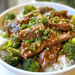 Für das Gericht brauchst du frische und hochwertige Zutaten. Hier sind die Hauptzutaten: - 450 g Rinderhüftsteak, dünn geschnitten - 2 Tassen Brokkoliröschen - 2 Esslöffel Pflanzenöl - 1 Esslöffel Sesamöl - 3 Knoblauchzehen, fein gehackt - 2,5 cm frischer Ingwer, gerieben Diese Zutaten bilden die Basis deines Gerichts. Das Rindfleisch sollte mager sein. Achte darauf, dass der Brokkoli frisch und knackig ist. Um Geschmack zu verleihen, benötigst du auch einige Gewürze und Saucen: - 60 ml natriumarme Sojasauce - 2 Esslöffel Austernsauce - 1 Esslöffel Speisestärke, vermischt mit 2 Esslöffeln Wasser - 1 Esslöffel Reisessig - 1 Esslöffel Zucker (nach Geschmack, optional) Diese Zutaten bringen Tiefe und einen umami-reichen Geschmack. Die Sojasauce sorgt für eine schöne Farbe und Geschmack. Die Austernsauce fügt eine herzliche Note hinzu. Beim Einkaufen solltest du auf die Frische achten. Hier sind einige Tipps: - Wähle hellgrüne Brokkoliröschen ohne braune Flecken. - Das Rindfleisch sollte rot und glänzend sein. - Achte auf das Haltbarkeitsdatum bei Saucen und Gewürzen. Frische Zutaten machen einen großen Unterschied. Sie sorgen für mehr Geschmack und bessere Textur in deinem Gericht. {{ingredient_image_2}} Um das Rindfleisch richtig vorzubereiten, schneide das Rinderhüftsteak in dünne Scheiben. Schneide gegen die Faser, das macht das Fleisch zart. Erhitze in einer großen Pfanne oder einem Wok das Pflanzenöl. Wenn das Öl heiß ist, lege das Fleisch in einer einzigen Schicht hinein. Brate es für 2-3 Minuten, bis es braun wird. Überfülle die Pfanne nicht, um ein gleichmäßiges Braten zu gewährleisten. Nimm das Fleisch danach heraus und lege es beiseite. Jetzt ist der Brokkoli dran. Nimm die Brokkoliröschen und gib sie in die Pfanne. Brate sie für 3-4 Minuten, bis sie schön grün sind. Achte darauf, dass sie noch etwas knackig bleiben. Füge dann den fein gehackten Knoblauch und den geriebenen Ingwer hinzu. Brate alles für eine weitere Minute, bis es gut riecht und aromatisch ist. Gib das angebratene Rindfleisch zurück in die Pfanne. Füge nun die Sojasauce, Austernsauce und Reisessig hinzu. Wenn du es süßer magst, gib auch etwas Zucker dazu. Rühre alles gut um, bis das Fleisch und der Brokkoli gleichmäßig mit der Sauce bedeckt sind. Gieße die Speisestärkemischung hinein und rühre kontinuierlich. Das hilft der Sauce, dick zu werden, und dauert etwa 1-2 Minuten. Zum Schluss träufle das Sesamöl darüber und vermenge alles gut. Jetzt ist dein leckeres chinesisches Beef und Brokkoli bereit zum Servieren! Die Garzeit ist entscheidend für den Geschmack. Rindfleisch braucht nur 2-3 Minuten in der Pfanne. Es sollte außen braun und innen zart sein. Brokkoli sollte für 3-4 Minuten garen. Achte darauf, dass er leuchtend grün bleibt. So bleibt der Biss erhalten und die Nährstoffe bleiben geschützt. Um Überkochen zu vermeiden, brate das Rindfleisch in kleinen Portionen. So bleibt die Pfanne heiß. Ein Überfüllen macht das Fleisch dampfig. Für den Brokkoli, füge ihn erst nach dem Rindfleisch hinzu. Dadurch bleibt er knackig und die Aromen entwickeln sich gut. Teile das Gericht in vier Portionen auf. Eine Portion sollte etwa 112 g Rindfleisch und eine halbe Tasse Brokkoli enthalten. Serviere dazu eine Tasse Jasminreis. So hast du eine ausgewogene Mahlzeit. Denke daran, das Gericht schön anzurichten. Ein Spritzer Sesamöl und ein paar Sesamsamen machen das Essen noch appetitlicher. Pro Tipps Rindfleisch zart halten: Achte darauf, das Rindfleisch nur kurz zu braten, um es zart zu halten. Überbraten kann zu einer zähen Textur führen. Brokkoli knackig belassen: Um den Brokkoli knackig zu halten, solltest du ihn nur so lange braten, bis er eine leuchtende Farbe hat und zart, aber nicht matschig ist. Geschmack anpassen: Probiere die Sauce und passe die Gewürze nach deinem Geschmack an, insbesondere den Zucker und die Sojasauce, um die perfekte Balance zu finden. Jasminreis richtig kochen: Achte darauf, den Jasminreis nach der Packungsanweisung zu kochen, um eine perfekte Konsistenz zu gewährleisten, die die Aromen der Sauce gut aufnimmt. {{image_4}} Wenn du eine vegetarische Option suchst, ersetze das Rindfleisch durch Tofu. Du kannst festen Tofu in Würfel schneiden. Brate den Tofu in Pflanzenöl goldbraun an. So wird er knusprig und lecker. Achte darauf, ihn gut zu würzen. Sojasauce und Austernsauce sind auch hier großartig. Füge mehr Gemüse hinzu, um das Gericht bunter zu machen. Karotten, Paprika oder Zuckerschoten passen gut. Schneide sie in kleine Stücke, damit sie gleichmäßig garen. Du kannst auch Champignons hinzufügen, um mehr Geschmack zu erhalten. Diese Zutaten bringen zusätzliche Farben und Nährstoffe auf den Teller. Möchtest du es schärfer? Füge frische Chilischoten oder Chiliöl hinzu. Das gibt dem Gericht einen tollen Kick. Du kannst auch einen Spritzer Sriracha oder Sambal Oelek in die Sauce geben. Diese Zutaten sorgen für eine aufregende Note und bringen das Gericht auf ein neues Level. Um Rindfleisch und Brokkoli frisch zu halten, folge diesen einfachen Schritten: - Bewahre das Rindfleisch in einem luftdichten Behälter auf. - Lege das Fleisch in den Kühlschrank, wenn du es innerhalb von 2 Tagen verwendest. - Für längere Lagerung, friere das Rindfleisch ein. Achte darauf, es gut einzuwickeln. - Brokkoli sollte in einem feuchten Tuch gewickelt werden. Das hält ihn frisch. - Lagere den Brokkoli im Kühlschrank. So bleibt er knackig. Wenn du dein Gericht aufwärmst, beachte diese Tipps: - Erhitze das Rindfleisch und den Brokkoli in einer Pfanne. So bleibt die Textur gut. - Verwende etwas Wasser oder Brühe, um das Gericht feucht zu halten. - Decke die Pfanne ab, damit die Hitze gleichmäßig verteilt wird. - Vermeide die Mikrowelle, da sie das Fleisch zäh machen kann. Die Haltbarkeit ist wichtig, um die Frische zu bewahren: - Rindfleisch bleibt im Kühlschrank etwa 3 bis 4 Tage frisch. - Im Gefrierfach kann es bis zu 6 Monate haltbar sein. - Brokkoli hält sich im Kühlschrank etwa 3 bis 5 Tage. - Wenn du Brokkoli einfrierst, blanchiere ihn zuerst. Das hilft, die Farbe zu erhalten. Die beste Soße hat einen tollen Geschmack. Du brauchst Sojasauce, Austernsauce und Reisessig. Mische diese Zutaten in einer Schüssel. Füge etwas Zucker hinzu, wenn du es süßer magst. Die Mischung mit Speisestärke und Wasser macht die Soße dick und lecker. Diese Soße umhüllt das Rindfleisch und den Brokkoli perfekt. Diese Kombination bringt das Gericht zum Strahlen. Ja, du kannst das Rezept im Voraus zubereiten. Bereite das Rindfleisch und das Gemüse vor. Koche sie aber nicht ganz durch. Du kannst die Zutaten in einem Behälter im Kühlschrank aufbewahren. Am Tag des Servierens erhitzt du alles in der Pfanne. So sparst du Zeit und das Gericht bleibt frisch. Jasminreis passt gut zu Rindfleisch und Brokkoli. Er nimmt die Soße gut auf. Du kannst auch gebratene Nudeln oder gedämpften Reis servieren. Für einen knackigen Geschmack füge einen kleinen Salat hinzu. Diese Beilagen machen dein Gericht noch besser. Rindfleisch und Brokkoli bieten viele Möglichkeiten für leckere Gerichte. Wir haben die besten Zutaten, Gewürze und Auswahltipps behandelt. Die Schritt-für-Schritt-Anleitung hilft dir, dieses Gericht einfach zuzubereiten. Tipps zur optimalen Garzeit und Portionierung machen das Kochen noch einfacher. Außerdem haben wir Variationen und Lagerungshinweise gegeben, die dir helfen, das Beste aus deinem Essen herauszuholen. Verwende diese Tipps, um deine Mahlzeiten zu verbessern und neuen Geschmack zu entdecken. Erfreue dich an köstlichem Essen!