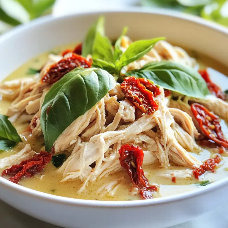 Für dieses leckere Gericht brauchst du: - 4 Hähnchenbrustfilets, ohne Haut und Knochen - 1 Tasse getrocknete Tomaten in Öl, abgetropft und gehackt - 1 Tasse Sahne - 1 Tasse Hühnerbrühe Diese Zutaten bilden die Basis für den tollen Geschmack. Die Hähnchenbrust wird zart und saftig. Die getrockneten Tomaten geben dem Gericht eine süße Note. Die Gewürze machen das Gericht besonders. Du brauchst: - 1 Teelöffel Knoblauchpulver - 1 Teelöffel Zwiebelpulver - 1 Teelöffel italienische Gewürzmischung - 1/2 Teelöffel rote Pfefferflocken (optional) - Salz und Pfeffer nach Geschmack Diese Gewürze sorgen für ein kräftiges Aroma. Der Knoblauch und die Zwiebel bringen Tiefe. Die italienische Mischung gibt einen tollen Geschmack. Frische Kräuter machen das Gericht noch besser. Ich empfehle: - Frische Basilikumblätter zum Garnieren Basilikum gibt einen frischen Kick. Du kannst die Blätter direkt vor dem Servieren darauflegen. So sieht das Gericht nicht nur schön aus, sondern schmeckt auch frisch. {{ingredient_image_2}} Beginne mit dem Hähnchen. Du brauchst 4 Hähnchenbrustfilets. Würze beide Seiten mit Salz, Pfeffer und Gewürzen. Ich empfehle Knoblauchpulver, Zwiebelpulver und italienische Gewürzmischung. Diese Gewürze geben dem Hähnchen viel Geschmack. Lege die gewürzten Hähnchenbrustfilets in den Crockpot. Achte darauf, dass sie gleichmäßig verteilt sind. Danach kommen die gehackten getrockneten Tomaten. Verteile sie gleichmäßig über das Hähnchen. Diese Tomaten bringen eine süße und würzige Note. Jetzt bereitest du die Sauce vor. In einer Schüssel mische die Sahne und die Hühnerbrühe. Rühre gut um, bis alles gut vermischt ist. Diese cremige Sauce wird über das Hähnchen gegossen. Sie sorgt dafür, dass das Hähnchen saftig bleibt. Setze den Deckel auf den Crockpot. Stelle ihn auf niedrige Temperatur für 6-8 Stunden oder auf hohe Temperatur für 4-6 Stunden. Das Hähnchen ist fertig, wenn es zart ist und leicht auseinanderfällt. Die lange Kochzeit macht das Hähnchen besonders aromatisch. Wenn das Hähnchen fertig ist, nimm es vorsichtig heraus. Zerkleinere es mit zwei Gabeln. So nimmt es die köstliche Sauce auf. Rühre alles gut durch, damit die Aromen sich verbinden. Serviere das Gericht heiß. Zum Schluss garniere das Gericht mit frischen Basilikumblättern. Diese bringen Farbe und Frische. Ein kleiner Tipp: Du kannst auch andere Kräuter verwenden, um verschiedene Geschmäcker zu testen. Würze das Hähnchen gut, um den besten Geschmack zu erzielen. Nutze Salz und Pfeffer großzügig, um den natürlichen Geschmack hervorzuheben. Knoblauchpulver und Zwiebelpulver bringen einen feinen, herzhaften Geschmack. Die italienische Gewürzmischung fügt eine tolle Tiefe hinzu. Wenn du es scharf magst, füge rote Pfefferflocken hinzu. Achte darauf, die Gewürze gleichmäßig auf beiden Seiten der Hähnchenbrustfilets zu verteilen. So wird jede Biss schmackhaft. Die Sauce ist der Star dieses Gerichts. Mische die Sahne und die Hühnerbrühe gut, bis sie glatt sind. Diese Basis sorgt für eine cremige Textur. Die getrockneten Tomaten bringen eine süße und saftige Note in die Sauce. Achte darauf, die Sauce gleichmäßig über das Hähnchen zu gießen. Dies hilft, dass das Hähnchen zart und saftig bleibt. Du kannst die Sauce auch nach dem Kochen mit etwas frischem Basilikum verfeinern, um eine frische Note zu erhalten. Achte darauf, das Hähnchen nicht zu lange zu kochen. Wenn es zu lange im Crockpot bleibt, kann es trocken werden. Überprüfe die Garzeit und nutze ein Fleischthermometer, um die Temperatur zu messen. Die Innentemperatur sollte 75 Grad Celsius erreichen. Ein weiterer Tipp: Verwende frische Zutaten, wenn möglich. Frische Kräuter und hochwertige Brühe machen einen großen Unterschied im Geschmack. Pro Tipps Hähnchen marinieren: Lass die Hähnchenbrustfilets vor dem Würzen für mindestens 30 Minuten im Kühlschrank marinieren, um den Geschmack zu intensivieren. Frische Kräuter verwenden: Ergänze das Gericht mit frischen Kräutern wie Thymian oder Oregano, um zusätzliche Aromen hinzuzufügen. Variationen der Sauce: Experimentiere mit verschiedenen Käsesorten in der Sauce, wie Parmesan oder Mozzarella, um eine cremigere Konsistenz zu erreichen. Beilage planen: Serviere das Hähnchen mit Beilagen wie Reis oder Pasta, um die köstliche Sauce aufzunehmen. {{image_4}} Wenn du auf Kohlenhydrate achtest, gibt es tolle Alternativen. Ersetze die Sahne durch Kokosmilch. Nutze Blumenkohlreis statt normalen Reis als Beilage. Du kannst auch die Hähnchenbrust durch Hähnchenkeulen ersetzen. Diese haben mehr Geschmack und sind saftiger. Achte darauf, die Hühnerbrühe ohne Zusätze zu wählen. So bleibst du in deiner Low-Carb-Diät. Für eine vegetarische Version nimm Tofu oder Seitan. Tofu kannst du in Würfel schneiden und gut marinieren. Verwende die gleiche Gewürzmischung, um den Geschmack zu intensivieren. Ersetze die Hühnerbrühe durch Gemüsebrühe. So bleibt der Geschmack kräftig. Du kannst auch Linsen hinzufügen, um mehr Protein zu bekommen. Das Gericht bleibt lecker und sättigend. Um noch mehr Geschmack zu erzielen, füge frische Kräuter hinzu. Basilikum oder Petersilie passen gut. Du kannst auch einige schwarze Oliven für einen salzigen Kick hinzufügen. Wenn du es schärfer magst, verwende mehr rote Pfefferflocken. Auch ein Spritzer Zitronensaft sorgt für Frische. Experimentiere mit den Zutaten und finde deine Lieblingskombination! Um Crockpot Marry Me Chicken frisch zu halten, bewahre es in einem luftdichten Behälter auf. Lasse das Gericht zuerst abkühlen, bevor du es in den Kühlschrank stellst. So verhinderst du, dass sich Kondenswasser bildet. Im Kühlschrank bleibt das Hähnchen bis zu vier Tage genießbar. Achte darauf, die Reste schnell zu verstauen, damit sie frisch bleiben. Dies sorgt dafür, dass der Geschmack und die Textur optimal sind. Wenn du mehr Portionen hast, kannst du eine größere Menge einfrieren. Verwende einen gefrierfesten Behälter oder einen Gefrierbeutel. Achte darauf, so viel Luft wie möglich herauszupressen, bevor du es verschließt. So bleibt das Gericht bis zu drei Monate lang haltbar. Beim Auftauen lege das Hähnchen einfach über Nacht in den Kühlschrank. Dies hilft, die Textur beim Wiedererwärmen zu bewahren. Beim Wiederaufwärmen gibt es einige einfache Schritte. Du kannst die Reste in der Mikrowelle oder auf dem Herd warm machen. Wenn du die Mikrowelle benutzt, erwärme das Hähnchen in kurzen Intervallen, um ein Überkochen zu vermeiden. Auf dem Herd kannst du es sanft in einer Pfanne erwärmen. Füge etwas Wasser oder Brühe hinzu, um die Sauce wieder cremig zu machen. So bleibt das Gericht saftig und lecker. Crockpot Marry Me Chicken hält sich gut. Du kannst es im Kühlschrank bis zu vier Tage aufbewahren. Packe es in einen luftdichten Behälter, um Frische zu sichern. Wenn du es länger aufbewahren möchtest, friere es ein. Im Gefrierfach bleibt es bis zu drei Monate genießbar. Ja, du kannst gefrorenes Hähnchen verwenden. Es ist jedoch wichtig, es vorher nicht zu würzen. Das Hähnchen muss im Crockpot langsam garen. Stelle sicher, dass du die Kochzeit entsprechend anpasst. Gefrorenes Hähnchen braucht länger zum Garen. Wenn du keine getrockneten Tomaten hast, probiere frische Tomaten. Du kannst auch Paprika oder Oliven benutzen. Diese geben dem Gericht einen anderen, aber leckeren Geschmack. Achte darauf, die Menge anzupassen, damit die Sauce nicht zu flüssig wird. Crockpot Marry Me Chicken passt gut zu vielen Beilagen. Hier sind einige Vorschläge: - Reis oder Quinoa - Pasta - Gedämpftes Gemüse - Kartoffelpüree - Salat Diese Beilagen ergänzen die Aromen des Gerichts perfekt und machen das Essen rundum lecker. Crockpot Marry Me Chicken ist eine köstliche und einfache Mahlzeit. Wir haben die Zutaten, die Zubereitung und wertvolle Tipps behandelt. Außerdem können Sie verschiedene Variationen genießen und wissen, wie Sie die Reste aufbewahren. Nutzen Sie die Empfehlungen aus den FAQs, um das Beste aus Ihrem Gericht herauszuholen. Denken Sie daran, dass das richtige Würzen und die Auswahl der Zutaten den Geschmack stark beeinflussen. Experimentieren Sie und finden Sie Ihre perfekte Version dieses Gerichts!