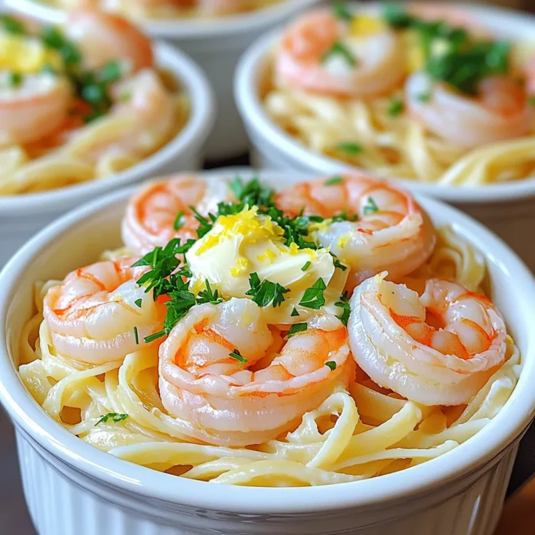 - 225 g Linguine-Nudeln - 450 g große Garnelen, geschält und entdarmt - 4 Esslöffel ungesalzene Butter - 4 Knoblauchzehen, fein gehackt Die Hauptzutaten sind einfach. Linguine-Nudeln sind lang und dünn. Sie nehmen die Sauce gut auf. Garnelen sind zart und lecker. Knoblauch bringt viel Geschmack. Butter macht alles cremig und reichhaltig. - 1/4 Teelöffel rote Pfefferflocken (nach Geschmack anpassen) - 1 Zitrone (Saft und Schale) - 1/4 Tasse frische Petersilie, gehackt Die Gewürze geben dem Gericht den Kick. Rote Pfefferflocken sorgen für einen leichten Schärfegrad. Zitrone bringt Frische und Säure. Petersilie fügt Farbe und Geschmack hinzu. Diese Aromen machen das Gericht lebendig und spannend. - Frisch geriebener Parmesan (zum Servieren, optional) - Zusätzliche Gewürze Parmesan macht das Gericht noch besser. Er ist salzig und cremig. Wenn du mehr Gewürze magst, kannst du das Gericht anpassen. Es gibt viele Möglichkeiten, die Aromen zu variieren und zu verbessern. - Kochen der Nudeln: Bringe einen großen Topf mit Wasser zum Kochen. Füge die Linguine-Nudeln hinzu und koche sie nach den Anweisungen auf der Verpackung, bis sie al dente sind. Das dauert etwa 8 bis 10 Minuten. Rühre gelegentlich um, damit die Nudeln nicht zusammenkleben. - Aufbewahrung von Nudelwasser: Bevor du die Nudeln abgießt, hebe 120 ml des Nudelwassers auf. Dieses Wasser gibt der Sauce später eine schöne Konsistenz. Gieße die restlichen Nudeln ab und stelle sie beiseite. - Knoblauch anbraten: Erhitze 2 Esslöffel Butter in einer großen Pfanne bei mittlerer Hitze. Füge die fein gehackten Knoblauchzehen hinzu. Brate den Knoblauch etwa 30 Sekunden lang an, bis er duftet. Achte darauf, dass er nicht anbrennt. - Garnelen würzen und garen: Gib die großen, geschälten Garnelen in die Pfanne. Würze sie mit Salz, Pfeffer und roten Pfefferflocken nach Geschmack. Koche die Garnelen 2 bis 3 Minuten auf jeder Seite, bis sie rosa und undurchsichtig sind. Nimm die Garnelen aus der Pfanne und lege sie beiseite. - Butter und Zitronensaft hinzufügen: In derselben Pfanne gib die restlichen 2 Esslöffel Butter, den Zitronensaft und die Zitronenschale dazu. Rühre alles gut um und lasse es eine Minute köcheln. - Nudeln und Garnelen vermengen: Gib die gekochten Garnelen zurück in die Pfanne. Füge die abgetropften Linguine hinzu und vermenge alles gründlich. Füge nach und nach das aufbewahrte Nudelwasser hinzu, bis die Sauce die gewünschte Konsistenz hat. Rühre die gehackte Petersilie unter und passe die Würzung nach Bedarf an. Um die Garnelen richtig zu garen, achte auf ihre Farbe. Sie sollten rosa und undurchsichtig sein. Gar sie nicht zu lange, sonst werden sie zäh. Ein paar Minuten auf jeder Seite sind perfekt. Achte darauf, die Garnelen sofort aus der Pfanne zu nehmen, wenn sie gar sind. So bleibt die zarte Textur erhalten. Um die Schärfe anzupassen, verwende rote Pfefferflocken. Beginne mit einer kleinen Menge, etwa 1/4 Teelöffel. Probiere das Gericht und füge mehr hinzu, falls du es schärfer magst. Wenn du keine roten Pfefferflocken hast, sind Paprika oder schwarzer Pfeffer gute Alternativen. Sie bringen Geschmack ohne zu viel Schärfe. Die Präsentation ist wichtig. Serviere die Linguine in flachen Schalen. Dekoriere sie mit frischer Petersilie und etwas frisch geriebenem Parmesan. Das sieht nicht nur toll aus, es schmeckt auch besser. Du kannst dazu einen einfachen grünen Salat anbieten. Ein frisches Baguette passt auch gut dazu, um die leckere Sauce aufzutunken. {{image_4}} Für eine vegetarische Version verwende ich oft Zucchini oder Paprika. Diese Gemüse sind leicht und passen gut zu den Nudeln. Du kannst sie einfach in kleine Stücke schneiden. Brate das Gemüse in der Pfanne, bevor du die Sauce zubereitest. Dadurch erhältst du eine tolle Textur und viel Geschmack. Um die Sauce anzupassen, lasse die Garnelen weg. Ersetze sie durch mehr Gemüse oder pflanzliche Proteine. Ich empfehle, etwas Sojasauce oder Gemüsebrühe für mehr Geschmack hinzuzufügen. Dadurch bleibt das Gericht frisch und lecker. Ich liebe es, frische Kräuter in meine Saucen zu geben. Petersilie ist eine gute Wahl, aber auch Basilikum oder Thymian passen gut. Du kannst die Kräuter nach dem Kochen hinzufügen. Das sorgt für einen frischen Geschmack und viel Aroma. Um die Aromen anzupassen, verwende Zitrone oder Limette. Ein Spritzer Zitrussaft hebt das Gericht auf eine neue Ebene. Du kannst auch etwas geriebenen Parmesan für einen reichhaltigen Geschmack hinzufügen. Wenn du mehr Meeresfrüchte magst, füge Scampi oder Muscheln hinzu. Diese sind einfach zuzubereiten und passen gut zu Garnelen. Achte darauf, die Kochzeiten anzupassen. Scampi brauchen etwa 2 Minuten pro Seite, während Muscheln nur 5 Minuten brauchen. So kannst du verschiedene Texturen und Geschmäcker in dein Gericht bringen. Stelle sicher, dass alles gleichmäßig gart, damit nichts zu trocken wird. Wenn Sie Reste von Knoblauchbutter Garnelen Linguine haben, können Sie diese im Kühlschrank aufbewahren. Stellen Sie sicher, dass Sie die Reste in einem luftdichten Behälter lagern. So bleiben sie frisch. Sie können die Reste bis zu drei Tage aufbewahren. Zum Aufwärmen geben Sie die Reste in eine Pfanne. Erhitzen Sie sie bei niedriger Hitze. Fügen Sie etwas Wasser oder Brühe hinzu, um die Sauce zu beleben. Für längere Lagerung können Sie die Garnelen Linguine einfrieren. Verwenden Sie dafür geeignete Behälter oder Gefrierbeutel. Entfernen Sie möglichst viel Luft, um Gefrierbrand zu vermeiden. Die gefrorenen Portionen halten sich bis zu drei Monate. Zum Auftauen legen Sie die Behälter einfach in den Kühlschrank. So können sie langsam auftauen. Um Lebensmittelverschwendung zu vermeiden, können Sie übrig gebliebene Zutaten kreativ nutzen. Zum Beispiel können Sie die restlichen Garnelen in einem Salat verwenden oder mit Reis kombinieren. Auch die Sauce lässt sich gut mit frischem Gemüse anpassen. Denken Sie daran, Reste nicht wegzuwerfen. So nutzen Sie alles und helfen der Umwelt. Knoblauchbutter-Garnelen-Linguine hält sich gut im Kühlschrank. Du kannst es bis zu drei Tage lagern. Stelle sicher, dass du es in einem luftdichten Behälter aufbewahrst. Wenn du es aufwärmst, benutze niedrige Hitze in der Pfanne. So bleibt die Textur der Garnelen besser. Ja, du kannst die Garnelen durch andere Proteine ersetzen. Hähnchenbrust oder Tofu sind gute Alternativen. Wenn du Meeresfrüchte magst, probiere Muscheln oder Scampi. Achte darauf, die Kochzeit anzupassen, damit alles gleichmäßig gart. Um die Sauce cremiger zu machen, füge etwas Sahne hinzu. Eine halbe Tasse Sahne passt gut zu diesem Gericht. Du kannst auch frisch geriebenen Parmesan unterrühren. So erhält die Sauce eine schöne, reichhaltige Textur. Dieses Rezept für Linguine mit Garnelen bietet Ihnen köstliche Hauptzutaten und einfache Zubereitung. Sie erfahren, wie Sie die perfekten Garnelen braten und wie Sie die Sauce richtig würzen. Denken Sie daran, die Garzeit zu beachten und die Schärfe nach Ihrem Geschmack anzupassen. Ob Sie die vegetarische Variante oder zusätzliche Meeresfrüchte wählen, dieses Gericht bleibt vielseitig. Nutzen Sie unsere Tipps zur Aufbewahrung, um Reste zu verwerten und Lebensmittelverschwendung zu vermeiden. Genießen Sie jede Zutat und jeden Biss!