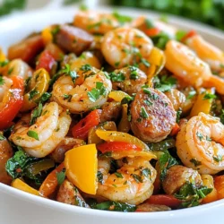 Für diese leckere Keto Garnelen-Wurst-Pfanne brauchen wir einige wichtige Zutaten: - 450 g rohe Garnelen, geschält und entdarmt - 450 g geräucherte Wurst, in Scheiben geschnitten (Hühnchen oder Truthahn für eine gesündere Option) - 2 Esslöffel Olivenöl - 1 rote Paprika, gewürfelt - 1 grüne Paprika, gewürfelt - 1 kleine Zwiebel, gehackt - 3 Knoblauchzehen, fein gehackt - 1 Teelöffel geräuchertes Paprikapulver - 1 Teelöffel getrockneter Oregano - Salz und Pfeffer nach Geschmack - 2 Tassen frischer Spinat - Frische Petersilie, gehackt (zum Garnieren) Diese Zutaten bringen Farbe und Geschmack in dein Gericht. Die Garnelen sind zart und voller Geschmack. Die Wurst gibt der Pfanne eine herzhafte Note. Paprika und Zwiebeln sorgen für Crunch und Frische. Wenn du frische Garnelen kaufst, achte auf folgende Punkte: - Sie sollten glänzend und feucht sein. - Der Geruch sollte frisch und nicht fischig sein. - Die Farbe sollte gleichmäßig und klar sein. Für die Wurst: - Wähle geräucherte Wurst ohne Zusatzstoffe. - Achte auf hochwertige Marken, die natürliche Zutaten verwenden. - Hühnchen oder Truthahn sind tolle Optionen für weniger Fett. Frische Zutaten machen den Unterschied in deinem Gericht. Sie bringen den besten Geschmack und die besten Nährstoffe. Wenn du keine Garnelen magst, probiere Hähnchenbrust oder Tofu. Diese Optionen sind ebenfalls lecker und passen gut zu den anderen Zutaten. Für die Wurst kannst du auch pflanzliche Alternativen wählen. Diese sind oft fettärmer und gesünder. Wenn du keine Paprika hast, nimm Zucchini oder Champignons. Diese Gemüse fügen ebenfalls Textur und Geschmack hinzu. Experimentiere mit deinen Zutaten. So findest du deinen eigenen Lieblingsgeschmack. {{ingredient_image_2}} Zuerst musst du alle Zutaten bereitstellen. Hier ist, was du brauchst: - 450 g rohe Garnelen, geschält und entdarmt - 450 g geräucherte Wurst, in Scheiben geschnitten - 2 Esslöffel Olivenöl - 1 rote Paprika, gewürfelt - 1 grüne Paprika, gewürfelt - 1 kleine Zwiebel, gehackt - 3 Knoblauchzehen, fein gehackt - 1 Teelöffel geräuchertes Paprikapulver - 1 Teelöffel getrockneter Oregano - Salz und Pfeffer nach Geschmack - 2 Tassen frischer Spinat - Frische Petersilie, gehackt (zum Garnieren) Achte darauf, dass die Garnelen frisch sind. Frische Garnelen haben eine glänzende, glatte Oberfläche. 1. Erhitze das Olivenöl in einer großen Pfanne bei mittlerer Hitze. 2. Füge die Wurstscheiben hinzu und brate sie etwa 5-7 Minuten. Sie sollten schön gebräunt sein. Rühre gelegentlich um. 3. Gib die gehackte Zwiebel und den Knoblauch in die Pfanne. Sauté für ca. 2-3 Minuten, bis die Zwiebel glasig wird. 4. Füge die gewürfelten Paprika hinzu und auch das geräucherte Paprikapulver, Oregano, Salz und Pfeffer. Koche alles für weitere 5 Minuten. Rühre gelegentlich um. 5. Gib die Garnelen dazu und brate sie an, bis sie rosa und durchscheinend sind, etwa 3-4 Minuten. 6. Rühre den frischen Spinat unter und garen ihn für 1-2 Minuten, bis er zusammenfällt. 7. Probiere die Mischung und passe die Würze nach Belieben an. 8. Nehme die Pfanne vom Herd und garniere das Gericht mit gehackter Petersilie. Um das Gericht schön zu präsentieren, serviere die Garnelen-Wurst-Pfanne in tiefen Tellern. Du kannst auch eine Zitronenscheibe dazu legen. Der frische Akzent macht das Gericht noch ansprechender. Achte darauf, dass die Farben von Paprika und Spinat leuchten. Das sieht toll aus und macht Appetit! Ein häufiger Fehler ist das Überkochen der Garnelen. Sie sollten nur 3-4 Minuten garen, bis sie rosa sind. Zu viel Hitze kann sie zäh machen. Bei der Wurst ist es wichtig, sie gleichmäßig zu bräunen. Rühren Sie oft um, um ein Anbrennen zu vermeiden. Achten Sie auch darauf, frische Zutaten zu verwenden, um den besten Geschmack zu erzielen. Die perfekte Garzeit für Garnelen liegt bei 3-4 Minuten. Sie sind fertig, wenn sie rosa und undurchsichtig sind. Bei zu langem Kochen verlieren sie ihre Zartheit. Achten Sie darauf, die Garnelen erst hinzuzufügen, nachdem die Wurst und das Gemüse fast fertig sind. So bleiben die Garnelen saftig und lecker. Würzen Sie Ihre Garnelen-Wurst-Pfanne mit geräuchertem Paprikapulver und Oregano für einen besonderen Kick. Frischer Knoblauch und Zwiebel geben eine tolle Basis. Fügen Sie nach Geschmack Salz und Pfeffer hinzu. Für einen frischen Touch können Sie auch frische Kräuter wie Petersilie oder Basilikum verwenden. Ein Spritzer Zitronensaft am Ende bringt die Aromen zum Leuchten. Pro Tipps Wurstwahl: Verwenden Sie geräucherte Hühnchen- oder Truthahnwurst für eine gesündere und kalorienärmere Option. Garnelen vorbereiten: Achten Sie darauf, die Garnelen gründlich zu entdarmen und zu schälen, um den besten Geschmack zu gewährleisten. Gemüsevariation: Experimentieren Sie mit verschiedenen Gemüsesorten wie Zucchini oder Brokkoli für zusätzliche Nährstoffe und Geschmack. Frische Kräuter: Garnieren Sie das Gericht mit frischen Kräutern wie Basilikum oder Koriander für einen zusätzlichen Geschmacksakzent. {{image_4}} Die Keto Garnelen Wurst Pfanne kann vielseitig sein. Sie können verschiedene Gemüsesorten nutzen. Brokkoli, Zucchini oder Blumenkohl passen gut. Diese Gemüsesorten sind kohlenhydratarm und fügen Nährstoffe hinzu. Schneiden Sie das Gemüse klein, damit es schnell gar wird. Fügen Sie es in den letzten fünf Minuten des Kochens hinzu. So bleibt das Gemüse knackig und gesund. Die Gewürze sind wichtig für den Geschmack. Sie können sie nach Ihrem Geschmack anpassen. Ein bisschen Chili bringt Schärfe. Mögen Sie es mild? Lassen Sie einfach die scharfen Gewürze weg. Kräuter wie Thymian oder Basilikum geben einen anderen Geschmack. Experimentieren Sie mit verschiedenen Gewürzen. So finden Sie die perfekte Mischung für sich. Die Garnelen Wurst Pfanne ist lecker allein. Aber Beilagen machen sie noch besser. Ein frischer Salat passt gut dazu. Auch Blumenkohlreis ist eine tolle Option. Er ist leicht und gesund. Möchten Sie etwas Warmes? Servieren Sie gedünstetes Gemüse dazu. So bleibt das Gericht abwechslungsreich und spannend. Wenn Sie Reste der Garnelen-Wurst-Pfanne haben, lagern Sie sie in einem luftdichten Behälter. Stellen Sie sicher, dass das Gericht abgekühlt ist, bevor Sie es wegstellen. So bleibt der Geschmack frisch. Ich empfehle, die Reste innerhalb von drei Tagen zu verbrauchen. So bleibt die Textur und der Geschmack am besten. Um die Reste in der Mikrowelle aufzuwärmen, geben Sie sie in einen mikrowellengeeigneten Teller. Decken Sie den Teller mit einem feuchten Papiertuch ab. Dies hilft, das Gericht feucht zu halten. Erwärmen Sie es in 30-Sekunden-Intervallen. Rühren Sie zwischendurch um, damit es gleichmäßig warm wird. Dies schützt die Garnelen vor dem Überkochen. Im Kühlschrank hält sich die Garnelen-Wurst-Pfanne etwa drei Tage. Wenn Sie länger aufbewahren möchten, können Sie sie einfrieren. Verwenden Sie dafür einen gefrierfesten Behälter. Im Tiefkühler bleibt das Gericht bis zu drei Monate frisch. Zum Auftauen legen Sie die Pfanne einfach über Nacht in den Kühlschrank. So bleibt die Qualität gut. Ja, die Garnelen-Wurst-Pfanne ist keto-freundlich. Sie enthält wenig Kohlenhydrate und viel Protein. Die Hauptzutaten sind Garnelen und Wurst. Diese haben einen geringen Zuckergehalt. Zudem bieten die Paprika und der Spinat gesunde Ballaststoffe, die perfekt für die Keto-Diät sind. Sie können sicher sein, dass dieses Gericht in Ihren Ernährungsplan passt. Ja, du kannst die Wurst durch eine pflanzliche Option ersetzen. Eine gute Wahl ist zum Beispiel Tofu oder Seitan. Diese Alternativen bieten eine ähnliche Textur. Du kannst auch pflanzliche Würstchen verwenden, die speziell für solche Gerichte gemacht sind. Achte darauf, dass sie wenig Zucker und Kohlenhydrate haben. So bleibt das Gericht weiterhin keto-freundlich und lecker. Eine Portion der Garnelen-Wurst-Pfanne hat etwa 7-10 Gramm Kohlenhydrate. Dies kann leicht variieren, je nach den verwendeten Zutaten. Die Garnelen und die Wurst tragen nur wenig zu den Kohlenhydraten bei. Die Paprika und der Spinat haben ebenfalls einen niedrigen Gehalt. So ist diese Pfanne ideal für eine ketogene Ernährung. Die Keto Garnelen-Wurst-Pfanne bietet leckere Zutaten und einfache Zubereitung. Du hast Tipps für frische Zutaten und Fehlervermeidung gelernt. Verschiedene Variationen und spannende Serviermöglichkeiten machen das Gericht flexibel. Denke daran, die Reste richtig zu lagern, damit sie frisch bleiben. Ob du neu in der Keto-Welt bist oder ein erfahrener Koch, diese Pfanne ist ein echter Hit. Probiere es aus und genieße den Geschmack!