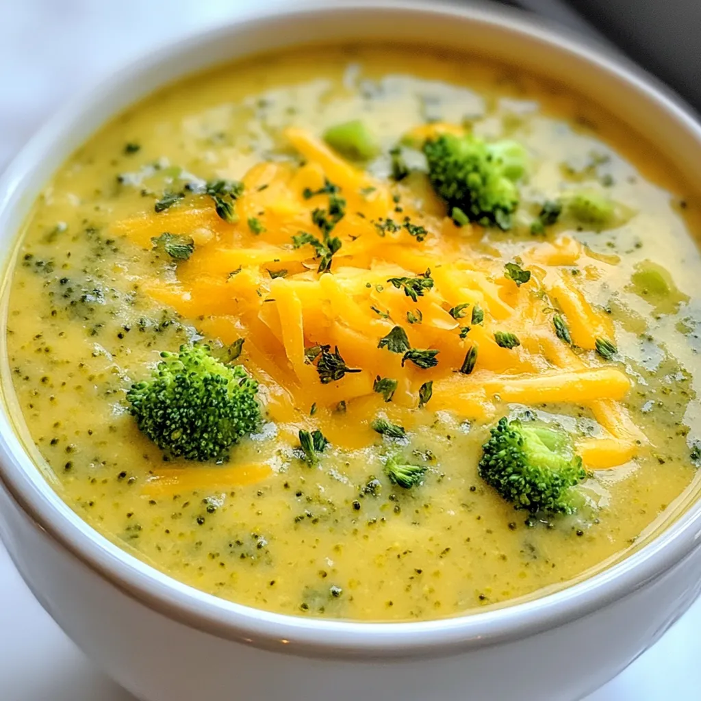Für die perfekte Keto Brokkoli Cheddar Suppe brauchst du: - 4 Tassen frische Brokkoliröschen - 1 Tasse geriebener scharfer Cheddar-Käse - 1 Tasse Schlagsahne - 1 Tasse Gemüsebrühe - 1 kleine Zwiebel, gewürfelt - 2 Zehen Knoblauch, zerdrückt - 2 Esslöffel Butter - 1 Teelöffel Knoblauchpulver - 1 Teelöffel Zwiebelpulver - Salz und Pfeffer nach Geschmack Diese Zutaten sorgen für einen tollen Geschmack und die richtige Konsistenz der Suppe. Frischer Brokkoli liefert viele Vitamine und Mineralstoffe. Der Cheddar-Käse gibt der Suppe eine reichhaltige Note. Falls du keine Schlagsahne hast, probiere Kokosmilch oder Mandelmilch. Diese Optionen sind gut für die Keto-Diät. Anstelle von Gemüsebrühe kannst du auch Hühnerbrühe verwenden. Das gibt der Suppe einen anderen, aber leckeren Geschmack. Wenn du keinen frischen Brokkoli hast, kannst du auch gefrorenen Brokkoli verwenden. Achte darauf, ihn gut zu kochen und pürieren. Diese Suppe ist nicht nur lecker, sondern auch nahrhaft. Sie ist keto-freundlich, da sie wenig Kohlenhydrate enthält. Einzige Portion hat ungefähr: - Kalorien: 350 kcal - Fett: 30 g - Eiweiß: 10 g - Kohlenhydrate: 6 g Diese Nährwerte können je nach verwendeten Zutaten leicht variieren. Die Suppe ist perfekt für eine gesunde Ernährung und schmeckt einfach großartig. {{ingredient_image_2}} Zuerst sammeln wir alles, was wir brauchen. Hier sind die Zutaten für die Keto Brokkoli Cheddar Suppe: - 4 Tassen frische Brokkoliröschen - 1 Tasse geriebener scharfer Cheddar-Käse - 1 Tasse Schlagsahne - 1 Tasse Gemüsebrühe - 1 kleine Zwiebel, gewürfelt - 2 Zehen Knoblauch, zerdrückt - 2 Esslöffel Butter - 1 Teelöffel Knoblauchpulver - 1 Teelöffel Zwiebelpulver - Salz und Pfeffer nach Geschmack Jetzt waschen wir den Brokkoli gut und schneiden ihn in kleine Röschen. Die Zwiebel würfeln wir klein. Der Knoblauch wird zerdrückt. So haben wir alles bereit, um zu starten. In einem großen Topf schmelzen wir die Butter bei mittlerer Hitze. Dann geben wir die gewürfelte Zwiebel hinein und braten sie für etwa fünf Minuten. Sie sollte glasig werden. Danach kommt der zerdrückte Knoblauch dazu. Diesen braten wir für eine weitere Minute, bis er duftet. Jetzt fügen wir die Gemüsebrühe hinzu und bringen sie zum Simmern. Dann geben wir die Brokkoliröschen in den Topf und kochen sie etwa acht bis zehn Minuten lang, bis sie weich sind. Sobald der Brokkoli weich ist, nehmen wir einen Stabmixer und pürieren die Mischung, bis sie glatt ist. Wenn du keinen Stabmixer hast, kannst du die Suppe portionsweise in einen Standmixer umfüllen. Jetzt geben wir die pürierte Mischung zurück in den Topf. Dann fügen wir die Schlagsahne, das Knoblauchpulver, das Zwiebelpulver, Salz und Pfeffer hinzu. Lass die Suppe fünf Minuten köcheln, um sie gut zu erhitzen. Der letzte Schritt ist der beste! Nach und nach fügen wir den geriebenen Cheddar-Käse hinzu. Dabei rühren wir ständig, bis der Käse schmilzt und gut mit der Suppe vermischt ist. Jetzt ist unsere Keto Brokkoli Cheddar Suppe bereit zum Servieren! Um den Geschmack deiner Keto Brokkoli Cheddar Suppe zu verbessern, achte auf die Qualität des Käses. Wähle scharfen Cheddar für einen intensiveren Geschmack. Du kannst auch ein wenig geräucherten Käse hinzufügen. Das bringt eine neue Dimension in das Gericht. Frische Kräuter wie Schnittlauch oder Petersilie sind tolle Garnituren, die nicht nur gut aussehen, sondern auch das Aroma verstärken. Wenn du eine dickere Suppe möchtest, püriere sie länger. Du kannst auch mehr Brokkoli hinzufügen, um die Konsistenz zu ändern. Um die Suppe flüssiger zu machen, füge mehr Gemüsebrühe oder Sahne hinzu. Achte darauf, die Suppe nach dem Anpassen erneut zu würzen, damit der Geschmack stimmt. Füge einige Spinatblätter oder Grünkohl in die Suppe. Diese Blattgemüse sind nährstoffreich und passen gut zu Brokkoli. Du kannst auch Blumenkohl verwenden, um die Suppe noch gesünder zu machen. Wenn du Protein hinzufügen möchtest, sind gekochte Hähnchenstücke eine gute Wahl. So bleibt die Suppe keto-freundlich und nährstoffreich. Pro Tipps Frischer Brokkoli: Verwende frischen Brokkoli anstelle von gefrorenem, um die beste Textur und den besten Geschmack in der Suppe zu erzielen. Würze anpassen: Schmecke die Suppe am Ende ab und passe die Gewürze nach deinem persönlichen Geschmack an, um die Aromen zu intensivieren. Käsevariationen: Probiere verschiedene Käsesorten wie Gouda oder Gruyère, um der Suppe eine neue Geschmacksrichtung zu verleihen. Garnierungen: Verwende geröstete Kürbiskerne oder frische Kräuter wie Petersilie oder Schnittlauch als Garnierung für zusätzlichen Geschmack und Textur. {{image_4}} Wenn du eine vegetarische Version der Keto Brokkoli Cheddar Suppe machen möchtest, ist das ganz einfach. Verwende einfach Gemüsebrühe. Viele Brühen enthalten tierische Produkte. Achte darauf, dass du eine pflanzliche Brühe wählst. Du kannst auch andere Gemüse wie Blumenkohl oder Spinat hinzufügen. Diese geben der Suppe zusätzliche Nährstoffe und Geschmack. Um den Geschmack deiner Suppe zu verstärken, probiere einige zusätzliche Zutaten. Füge ein wenig geräucherten Paprika hinzu, um eine leichte Rauchnote zu erhalten. Ein Spritzer Zitronensaft bringt Frische. Du kannst auch gebratene Pilze oder karamellisierte Zwiebeln hinzugeben. Diese Zutaten bringen Tiefe und Vielfalt in deinen Teller. Verleihe deiner Suppe eine besondere Note mit verschiedenen Gewürzen. Curry-Pulver kann einen interessanten Twist geben. Auch Kreuzkümmel oder Muskatnuss sind gute Optionen. Für einen scharfen Kick füge etwas Cayennepfeffer hinzu. Experimentiere und finde heraus, was dir am besten schmeckt. Nach dem Kochen lasse die Suppe zuerst abkühlen. Fülle sie dann in einen luftdichten Behälter. Im Kühlschrank bleibt die Suppe frisch für 3 bis 4 Tage. Wenn du die Suppe länger aufbewahren möchtest, denke an das Einfrieren. Um die Suppe einzufrieren, lasse sie komplett abkühlen. Fülle die kalte Suppe in gefriergeeignete Behälter oder Beutel. Achte darauf, etwas Platz zu lassen, da die Suppe beim Gefrieren expandiert. So hält sie sich bis zu 3 Monate im Gefrierfach. Zum Aufwärmen nimm die Suppe aus dem Kühlschrank oder Gefrierfach. Wenn die Suppe gefroren ist, lasse sie zuerst im Kühlschrank über Nacht auftauen. Erhitze die Suppe dann in einem Topf bei mittlerer Hitze. Rühre sie oft um, damit sie gleichmäßig warm wird. Wenn nötig, füge etwas Gemüsebrühe oder Wasser hinzu, um die Konsistenz zu verbessern. Wenn du keine Schlagsahne hast, kannst du Frischkäse nutzen. Frischkäse gibt der Suppe eine cremige Textur. Eine andere Option ist Kokosmilch. Sie fügt einen leichten Geschmack hinzu und bleibt keto-freundlich. Du kannst auch Mandelmilch verwenden, aber achte darauf, dass sie ungesüßt ist. Das hilft, den Kohlenhydratgehalt niedrig zu halten. Ja, diese Suppe ist sehr keto-freundlich. Sie enthält wenig Kohlenhydrate und viel Fett. Brokkoli hat einen niedrigen Zuckergehalt, was ihn ideal für eine ketogene Diät macht. Der Käse erhöht den Fettgehalt und macht die Suppe reichhaltig. Schlagsahne trägt ebenfalls zur Keto-Diät bei, da sie viel Fett und wenig Zucker enthält. Diese Kombination hilft dir, dich satt zu fühlen. Um die Suppe würziger zu machen, kannst du mehr Knoblauch hinzufügen. Frischer Knoblauch hat einen starken Geschmack. Eine Prise Cayennepfeffer bringt einen schönen Kick. Auch geräucherter Paprika kann eine interessante Note geben. Wenn du es sehr würzig magst, füge ein bisschen scharfe Soße hinzu. Experimentiere mit verschiedenen Kräutern wie Thymian oder Oregano für zusätzliche Tiefe. Die Keto Brokkoli Cheddar Suppe ist einfach und lecker. Wir haben die besten Zutaten, Zubereitungstipps und Variationen behandelt. Du kannst die Konsistenz und den Geschmack leicht anpassen. Lagere die Suppe gut im Kühlschrank oder friere sie ein. Die häufigsten Fragen helfen dir weiter, wenn du unsicher bist. Viel Spaß beim Kochen und Genießen dieser gesunden Suppe!