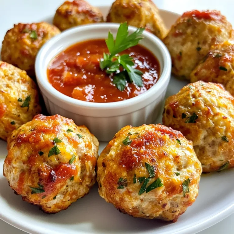 - 450 g gemahlenes Hähnchen - 1 Tasse Semmelbrösel - 120 g geriebener Parmesan Die Hauptzutaten sind einfach und lecker. Gemahlenes Hähnchen ist zart und gesund. Semmelbrösel geben den Bällchen den perfekten Biss. Parmesan sorgt für einen tollen Geschmack. - 1/2 Teelöffel Knoblauchpulver - 1/2 Teelöffel Zwiebelpulver - 1 Teelöffel italienische Gewürzmischung Gewürze bringen das Gericht zum Leben. Knoblauchpulver und Zwiebelpulver geben einen herzhaften Geschmack. Die italienische Gewürzmischung bringt ein wenig Italien auf den Teller. Diese Gewürze helfen, die Kinder zu begeistern. - 1 großes Ei - 2 Esslöffel Olivenöl - 120 ml Marinara-Sauce (zum Dippen) Das Ei bindet die Zutaten gut zusammen. Olivenöl sorgt für eine schöne Bräunung. Die Marinara-Sauce ist perfekt zum Dippen. Sie macht die Bällchen noch schmackhafter. {{ingredient_image_2}} Zuerst stelle alle Zutaten bereit. Du brauchst 450 g gemahlenes Hähnchen, 1 Tasse Semmelbrösel, 120 g Parmesan und 60 g Petersilie. Füge 1/2 Teelöffel Knoblauchpulver, 1/2 Teelöffel Zwiebelpulver, 1 Teelöffel italienische Gewürzmischung, 1/2 Teelöffel Salz und 1/4 Teelöffel Pfeffer hinzu. Ein großes Ei wird auch benötigt. Jetzt vermische das Hähnchen mit den Kräutern und Gewürzen. Das geht am besten mit den Händen oder einem Holzlöffel. Mische alles gut, bis die Zutaten gleichmäßig verteilt sind. Bestimme die Größe der Bällchen, die du machen möchtest. Ich empfehle eine Größe von etwa 2,5 cm Durchmesser. Das sorgt dafür, dass sie gleichmäßig garen. Du solltest etwa 20 Bällchen erhalten. Achte darauf, die Bällchen nicht zu fest zu drücken. Wenn du sie zu fest formst, werden sie trocken. Halte die Bällchen locker und sanft in der Hand. Erhitze 2 Esslöffel Olivenöl in einer großen Pfanne bei mittlerer Hitze. Warte, bis das Öl heiß ist, bevor du die Bällchen hinzufügst. Füge sie portionsweise hinzu, um die Pfanne nicht zu überfüllen. Brate die Bällchen etwa 5-7 Minuten pro Seite. Sie sollten goldbraun und durchgegart sein. Die Innentemperatur sollte 74 °C erreichen. Das ist wichtig, um sicherzustellen, dass sie lecker und sicher zu essen sind. Nimm die Bällchen nach dem Braten aus der Pfanne. Lass sie auf einem Küchenpapier ruhen, damit das überschüssige Öl abtropfen kann. Jetzt sind sie bereit zum Servieren! Um die Bällchen noch besser zu machen, probiere verschiedene Gewürze. Du kannst zum Beispiel Paprika oder Kreuzkümmel hinzufügen. Diese Gewürze geben den Bällchen einen tollen Geschmack. Zusätzlich kannst du Zutaten wie geriebene Karotten oder Zucchini einmischen. Diese Gemüsesorten sind gesund und die Kinder merken es nicht einmal. Du kannst auch etwas Feta-Käse oder Mozzarella dazugeben. Das macht die Bällchen noch saftiger. Die Art, wie du die Bällchen servierst, zählt viel. Arrangiere die Bällchen auf einem bunten Teller. Stelle eine kleine Schale mit Marinara-Sauce in die Mitte. Das sieht gut aus und macht Lust auf mehr. Für eine schöne Garnierung kannst du frische Petersilie oder Basilikum verwenden. Das gibt dem Gericht Farbe und einen frischen Duft. Du kannst die Bällchen auch auf Spieße stecken. Das macht sie noch aufregender für Kinder. Um wählerische Esser zu überzeugen, integriere Gemüse clever. Du kannst püriertes Gemüse in die Mischung geben. So sehen die Kinder nicht, dass es da ist. Als Beilagen passen Reis oder Nudeln gut zu den Bällchen. Auch ein frischer Salat ist eine gute Wahl. Kinder mögen oft auch Mais oder Erbsen. Diese Beilagen sind bunt und lecker. Sie helfen, das Essen interessant zu gestalten. Pro Tipps Wählen Sie frisches Hähnchen: Frisches, hochwertiges Hähnchenfleisch sorgt für den besten Geschmack und die beste Textur der Bällchen. Experimentieren Sie mit Gewürzen: Fühlen Sie sich frei, verschiedene Gewürze oder Kräuter hinzuzufügen, um die Bällchen nach Ihrem Geschmack anzupassen. Verwenden Sie einen Thermometer: Ein Fleischthermometer hilft dabei, sicherzustellen, dass die Bällchen richtig durchgegart sind, ohne auszutrocknen. Vorbereitung im Voraus: Die Bällchen lassen sich gut vorbereiten und können vor dem Braten im Kühlschrank aufbewahrt werden, um Zeit zu sparen. {{image_4}} Sie können gemahlenes Hähnchen leicht ersetzen. Putenhack ist eine großartige Wahl. Es hat weniger Fett und ist ebenso lecker. Rinderhack funktioniert auch gut. Es gibt einen reichhaltigen Geschmack. Für Vegetarier gibt es tolle Optionen. Verwenden Sie Kichererbsen oder schwarze Bohnen. Diese ergeben schmackhafte und proteinreiche Bällchen. Sie können die Aromen ganz einfach ändern. Mediterrane Gewürze wie Oregano und Basilikum bringen frischen Geschmack. Asiatische Inspiration mit Sojasauce und Ingwer gibt einen tollen Kick. Tex-Mex-Bällchen sind ebenfalls beliebt. Fügen Sie Chilipulver und Kreuzkümmel hinzu. Diese Variationen machen die Bällchen spannend und neu. Dips machen die Bällchen noch besser. Marinara-Sauce ist klassisch, aber nicht die einzige Wahl. Sie können auch Joghurt-Dips ausprobieren. Mischen Sie griechischen Joghurt mit Kräutern für einen gesunden Dip. Hummus ist eine weitere tolle Option. Er ist cremig und nahrhaft. Probieren Sie verschiedene Dips aus. So bleibt das Essen interessant und schmackhaft. Sobald die Bällchen abgekühlt sind, lagere sie richtig. Du kannst sie im Kühlschrank oder im Gefrierfach aufbewahren. - Kühlschrank vs. Gefrierfach: - Im Kühlschrank bleiben die Bällchen frisch für 3 bis 4 Tage. - Im Gefrierfach halten sie bis zu 2 Monate. - Haltbarkeit der Bällchen: - Achte darauf, die Bällchen in einem luftdichten Behälter zu lagern. So bleiben sie saftig und lecker. Wenn du die Bällchen wieder warm machen willst, gibt es einige gute Methoden. - Beste Methoden zum Wiedererwärmen: - Die Pfanne ist ideal. Erhitze etwas Öl und brate die Bällchen 3 bis 4 Minuten. - Du kannst sie auch im Ofen bei 180 Grad für 10 bis 15 Minuten aufwärmen. - Tipps zur Vermeidung von Austrocknen: - Decke die Bällchen mit Alufolie ab, während du sie im Ofen erhitzt. - Füge etwas Brühe oder Wasser hinzu, wenn du sie in der Pfanne aufwärmst. Meal Prep spart Zeit und macht das Kochen einfacher. - Vorbereiten für schnelle Abendessen: - Bereite die Bällchen im Voraus zu. Du kannst sie dann einfach aufwärmen, wenn du Hunger hast. - Portionierung für Snacks: - Teile die Bällchen in kleine Portionen auf. So hast du schnell einen Snack griffbereit. - Sie sind perfekt für die Lunchbox oder als Snack nach der Schule. Hähnchenbällchen bleiben im Kühlschrank etwa drei Tage frisch. Lagern Sie sie in einem luftdichten Behälter. Im Gefrierfach halten sie bis zu drei Monate. Achten Sie darauf, sie gut einzupacken, um Frostschäden zu vermeiden. Ja, Sie können die Bällchen im Ofen backen. Heizen Sie den Ofen auf 200 Grad Celsius vor. Legen Sie die Bällchen auf ein Backblech mit Backpapier. Backen Sie sie etwa 20-25 Minuten, bis sie goldbraun sind. Wenden Sie sie nach der Hälfte der Zeit, um eine gleichmäßige Bräunung zu erreichen. Einige beliebte und gesunde Beilagen sind: - Gedämpftes Gemüse wie Brokkoli oder Karotten - Reis oder Quinoa - Salat mit frischen Kräutern - Vollkornnudeln mit Tomatensauce - Süßkartoffelpüree Diese Beilagen ergänzen die Bällchen gut und machen die Mahlzeit nahrhaft. Die Hähnchenbällchen sind einfach zuzubereiten und vielseitig. Wir haben die Hauptzutaten, Gewürze und Zubereitung detailliert besprochen. Ich habe dir Tipps gegeben, um die Bällchen besonders lecker zu machen und Kinder zu überzeugen. Variationen sorgen für Abwechslung, und ich habe Lagerhinweise eingebaut, damit du deine Bällchen optimal nutzen kannst. Teste die Rezepte und passe sie nach deinem Geschmack an. So bleibt das Kochen spannend und lecker!