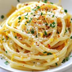 Für die Spicy Copycat Carbone Pasta brauchst du einige wichtige Zutaten. Hier ist eine Liste: - 340 g Spaghetti oder Bucatini - 4 Esslöffel ungesalzene Butter - 3 Knoblauchzehen, fein gehackt - 1/2 Teelöffel rote Pfefferflocken (nach Geschmack anpassen) - 240 ml Sahne - 100 g frisch geriebener Parmesan - Salz und schwarzer Pfeffer nach Geschmack - Frische Petersilie, gehackt (zur Garnitur) - Zesten von 1 Zitrone - 1 Esslöffel Zitronensaft - Optional: 60 ml knusprig gebratene Schalotten für das Topping Die Pasta bildet die Basis des Gerichts. Die Butter gibt reichhaltigen Geschmack. Der Knoblauch bringt Aroma, während die Sahne die Sauce cremig macht. Parmesan sorgt für das salzige Element. Die Zitrone bringt Frische und die Pfefferflocken die Schärfe. Für den echten Geschmack sind Gewürze und Kräuter wichtig. Die roten Pfefferflocken sorgen für den richtigen Kick. Du kannst die Menge anpassen, um die Schärfe zu steuern. Petersilie bringt Farbe und einen frischen Geschmack zum Gericht. Die Zesten von der Zitrone sorgen für einen zusätzlichen Frischekick. Ich empfehle, Spaghetti oder Bucatini zu verwenden. Bucatini hat einen Hohlraum, der die Sauce gut aufnimmt. Spaghetti ist klassisch und einfach zu finden. Beide Sorten passen gut zur cremigen Sauce und dem würzigen Geschmack. Achte darauf, die Pasta al dente zu kochen, damit sie nicht matschig wird. {{ingredient_image_2}} Bringe in einem großen Topf viel Wasser zum Kochen. Füge Salz hinzu, damit die Pasta gut schmeckt. Gib die Spaghetti oder Bucatini ins Wasser und koche sie gemäß der Packungsanleitung. Du solltest sie al dente kochen, also bissfest. Bevor du das Wasser abgießt, hebe eine Tasse Nudelwasser auf. Das hilft später, die Sauce zu verdünnen. Nimm eine große Pfanne und stelle sie bei mittlerer Hitze auf den Herd. Lass die Butter darin schmelzen. Dann füge den gehackten Knoblauch und die roten Pfefferflocken hinzu. Brate alles an, bis der Knoblauch duftet, aber nicht braun wird. Das dauert etwa 1-2 Minuten. Dieser Schritt gibt der Sauce einen tollen Geschmack. Gieße die Sahne in die Pfanne und rühre gut um. Lass die Mischung sanft für etwa 3-5 Minuten köcheln. Sie sollte etwas dicker werden. Jetzt ist es Zeit, den frisch geriebenen Parmesan hinzuzufügen. Rühre ihn ein, bis er schmilzt und die Sauce cremig wird. Füge die Zitronenzesten und den Zitronensaft hinzu. Würze die Sauce mit Salz und schwarzem Pfeffer nach deinem Geschmack. Nimm die gekochte Pasta und gib sie in die Pfanne mit der Sauce. Wenn die Sauce zu dick ist, füge langsam das aufbewahrte Nudelwasser hinzu. Rühre gut um, damit die Pasta gleichmäßig mit der Sauce bedeckt ist. Jetzt ist die Pasta bereit zum Servieren! Teile sie in Schalen auf und garniere sie mit frisch gehackter Petersilie und optional mit knusprig gebratenen Schalotten. So sieht das Gericht nicht nur gut aus, sondern schmeckt auch fantastisch! Um die Sauce perfekt zu machen, achte auf die richtige Menge Sahne. Die Sauce sollte cremig, aber nicht zu dick sein. Wenn die Sauce zu dick wird, füge etwas von dem aufbewahrten Nudelwasser hinzu. Das Wasser hilft, die Konsistenz auszugleichen. Du kannst auch die Hitze reduzieren, um die Sauce sanft köcheln zu lassen. Das lässt die Aromen besser zur Geltung kommen. Die rote Pfefferflocken geben der Sauce die Schärfe. Du kannst die Menge leicht anpassen. Wenn du es schärfer magst, füge mehr Flocken hinzu. Für eine mildere Variante, nimm einfach weniger. Denke daran, dass die Schärfe beim Kochen stärker werden kann. Probiere die Sauce zwischendurch, um sicherzustellen, dass sie deinem Geschmack entspricht. Frische Zutaten machen einen großen Unterschied. Nutze frischen Knoblauch und echten Parmesan. Diese Zutaten bringen mehr Geschmack in deine Pasta. Auch frische Petersilie und Zitrone verleihen der Sauce Frische und Lebhaftigkeit. Vermeide getrocknete Kräuter, wenn du den vollen Geschmack erzielen möchtest. Frische Zutaten sind der Schlüssel zu einem unvergesslichen Gericht. Pro Tipps Die richtige Pasta wählen: Spaghetti oder Bucatini sind ideal, da sie die Sauce gut aufnehmen, aber Sie können auch andere Sorten ausprobieren, um Ihre persönliche Note zu finden. Frischer Parmesan ist der Schlüssel: Verwenden Sie frisch geriebenen Parmesan für den besten Geschmack. Vorgepackter Parmesan kann nicht die gleiche Intensität und Frische bieten. Würze anpassen: Passen Sie die Menge der roten Pfefferflocken nach Ihrem Geschmack an. Beginnen Sie mit weniger, da Sie die Schärfe immer erhöhen können. Resteverwertung: Wenn Sie übrig gebliebenes Nudelwasser haben, verwenden Sie es, um die Sauce zu verdünnen. Es enthält Stärke, die der Sauce hilft, besser an der Pasta zu haften. {{image_4}} Für eine vegane Version der Spicy Copycat Carbone Pasta ersetzen Sie die Butter durch Olivenöl. Verwenden Sie pflanzliche Sahne, um die cremige Textur zu erhalten. Anstelle von Parmesan können Sie Nusskäse oder Hefeflocken verwenden. Diese Optionen bieten den gleichen köstlichen Geschmack. Sie können die Pasta mit frischem Gemüse aufpeppen. Brokkoli, Spinat oder Paprika sind tolle Ergänzungen. Braten Sie das Gemüse kurz in der Pfanne an, bevor Sie die Sauce hinzufügen. Wenn Sie mehr Protein möchten, fügen Sie Hühnchen oder Garnelen hinzu. Diese Zutaten sind einfach zu integrieren und machen das Gericht noch nahrhafter. Wenn Sie keinen Parmesan haben, probieren Sie Pecorino oder Grana Padano. Diese Käsesorten bieten einen ähnlichen Geschmack. Für den Zitronensaft können Sie Limettensaft verwenden. Dies gibt der Sauce eine frische, fruchtige Note. Seien Sie kreativ mit Ihren Zutaten, um das Rezept anzupassen! Um die Reste Ihrer würzigen Copycat Carbone Pasta frisch zu halten, sollten Sie sie in einem luftdichten Behälter aufbewahren. Lassen Sie die Pasta vorher auf Zimmertemperatur abkühlen. So vermeiden Sie, dass sie matschig wird. Lagern Sie die Reste im Kühlschrank. Sie können sie bis zu drei Tage lang aufbewahren. Wenn es Zeit zum Aufwärmen ist, verwenden Sie eine Pfanne. Fügen Sie einen Spritzer Wasser oder etwas Sahne hinzu. Dies hilft, die Sauce wieder cremig zu machen. Erhitzen Sie die Pasta bei mittlerer Hitze, bis sie warm ist. Rühren Sie gut um, damit sie gleichmäßig erwärmt wird. Vermeiden Sie die Mikrowelle, da die Pasta dabei trocken werden kann. Im Kühlschrank bleibt Ihre Pasta etwa drei Tage frisch. Wenn Sie die Pasta länger aufbewahren möchten, können Sie sie einfrieren. Teilen Sie die Portionen in luftdichte Behälter. Im Gefrierfach hält sie bis zu drei Monate. Zum Auftauen stellen Sie die gefrorene Pasta einfach über Nacht in den Kühlschrank. So bleibt der Geschmack erhalten. Um die Sauce dicker zu machen, gibt es einfache Methoden. Fügen Sie mehr Parmesan hinzu, da dieser beim Schmelzen die Sauce bindet. Eine andere Möglichkeit ist, die Sahne länger köcheln zu lassen. Dadurch verdampft mehr Flüssigkeit, und die Sauce wird dickflüssiger. Sie können auch etwas von dem aufbewahrten Nudelwasser nach und nach hinzufügen, um die Konsistenz anzupassen. Achten Sie darauf, die Sauce nicht zu überhitzen, damit der Geschmack erhalten bleibt. Ja, Sie können die Pasta im Voraus zubereiten. Kochen Sie die Pasta al dente und lassen Sie sie abkühlen. Lagern Sie die Nudeln in einem luftdichten Behälter im Kühlschrank. Wenn Sie bereit sind zu essen, erhitzen Sie die Pasta in der Sauce. Achten Sie darauf, etwas Nudelwasser hinzuzufügen, um die Konsistenz zu verbessern. So bleibt die Pasta frisch und lecker. Die Inspiration für dieses Rezept kommt aus dem beliebten Restaurant Carbone in New York. Dort wird die Pasta mit viel Liebe und frischen Zutaten zubereitet. Ich wollte diese Aromen in die heimische Küche bringen. Dieses Rezept bringt die Essenz von Carbone direkt auf Ihren Tisch. Es vereint Schärfe und Cremigkeit in perfekter Harmonie. Zusammenfassend haben wir die besten Zutaten für ein einfaches Pasta-Gericht besprochen. Ich habe die Schritte erklärt, um eine köstliche Sauce mit Butter und Knoblauch zu zaubern. Zudem gab es Tipps, um die Konsistenz der Sauce perfekt zu erreichen. Denke daran, frische Zutaten erhöhen den Geschmack. Variiere mit veganen Optionen oder anderen Zusätzen, um das Gericht zu bereichern. Behalte auch die Aufbewahrung im Auge, um Reste optimal zu nutzen. So bereitest du in Zukunft jedes Mal ein tolles Pasta-Gericht zu. Parte deine Erfahrungen gerne!