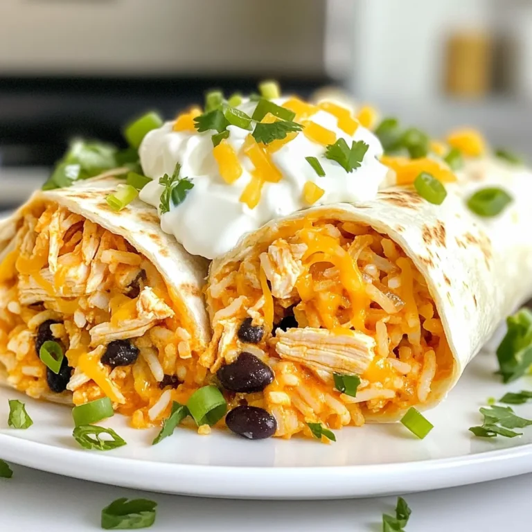 - 2 Tassen zerfleddertes, gekochtes Hühnchen - 1/2 Tasse Buffalo-Sauce - 1 Tasse gekochter Reis - 1 Tasse schwarze Bohnen, abgespült und abgetropft - 1 Tasse geriebener Cheddar-Käse - 1/2 Tasse Sauerrahm - 2 Frühlingszwiebeln, gehackt - 4 große Tortillas - Frischer Koriander, zum Garnieren - Salz und Pfeffer nach Geschmack Um die besten Burritos zuzubereiten, achte auf frische Zutaten. Du kannst Hühnchen selbst kochen oder Reste verwenden. Die Buffalo-Sauce ist der Schlüssel. Sie gibt den Burritos den besonderen Kick. Verwende eine Sauce, die dir gut schmeckt. Der Reis sorgt für Fülle. Du kannst weißen oder braunen Reis nehmen. Die schwarzen Bohnen fügen Protein hinzu und machen die Burritos nahrhaft. Cheddar-Käse schmilzt wunderbar und gibt Geschmack. Sauerrahm bringt eine cremige Note. Frühlingszwiebeln fügen Frische hinzu. Die Tortillas sind wichtig für die Form. Wähle große, weiche Tortillas. Koriander ist die perfekte Garnitur. Er bringt Farbe und einen frischen Geschmack. Vergiss nicht, Salz und Pfeffer für den letzten Schliff zu nutzen. Diese Zutaten machen dein Gericht zu einem Genuss. {{ingredient_image_2}} 1. Nehmen Sie eine mittelgroße Schüssel. Geben Sie das zerfledderte Hühnchen hinein. 2. Fügen Sie die Buffalo-Sauce hinzu. Rühren Sie gut um. Das Hühnchen sollte gleichmäßig bedeckt sein. 3. Nehmen Sie eine separate Schüssel. Kombinieren Sie den gekochten Reis und die schwarzen Bohnen. 4. Geben Sie die Hälfte des geriebenen Cheddar-Käses dazu. Würzen Sie mit Salz und Pfeffer. 1. Legen Sie eine Tortilla flach auf eine saubere Arbeitsfläche. 2. Geben Sie eine großzügige Portion der Reis-Bohnen-Mischung in die Mitte. 3. Fügen Sie die Buffalo-Hühnchen-Mischung hinzu. 4. Löffeln Sie einen Esslöffel Sauerrahm darauf. Streuen Sie die gehackten Frühlingszwiebeln und den restlichen Cheddar-Käse darüber. 5. Falten Sie die Seiten der Tortilla über die Füllung. Rollen Sie die Tortilla von unten nach oben fest auf. Achten Sie auf ein sicheres Einrollen, um das Auslaufen zu vermeiden. 1. Erhitzen Sie eine antihaftbeschichtete Pfanne bei mittlerer Hitze. 2. Legen Sie jeden Burrito mit der Nahtseite nach unten in die Pfanne. 3. Braten Sie die Burritos etwa 2-3 Minuten pro Seite. 4. Achten Sie auf ein goldbraunes Ergebnis und geschmolzenen Käse. 5. Nehmen Sie die Burritos aus der Pfanne. Lassen Sie sie eine Minute abkühlen. 6. Garnieren Sie die Burritos mit frischem Koriander, bevor Sie sie servieren. Um die Schärfe der Buffalo-Sauce zu ändern, können Sie verschiedene Methoden ausprobieren. Wenn Sie es milder mögen, mischen Sie die Sauce mit etwas Sauerrahm. Das macht die Sauce cremig und weniger scharf. Sie können auch Honig oder braunen Zucker hinzufügen, um die Schärfe auszugleichen. Für eine schärfere Variante verwenden Sie scharfe Chili-Sauce oder Cayennepfeffer. Alternativen zu traditioneller Buffalo-Sauce sind BBQ-Sauce oder sogar grüne Sauce. Diese bringen eigene Aromen und eine andere Schärfe mit. Das richtige Rollen der Burritos ist wichtig, um ein Auslaufen zu vermeiden. Legen Sie die Füllung in die Mitte der Tortilla. Falten Sie zuerst die Seiten über die Füllung. Dann rollen Sie die Tortilla von unten nach oben eng auf. Achten Sie darauf, dass die Füllung nicht zu viel Platz einnimmt. Wenn die Burritos zu voll sind, können sie leicht aufplatzen. Üben Sie leichten Druck beim Rollen aus, um alles zusammenzuhalten. Die Burritos schmecken großartig mit verschiedenen Beilagen. Servieren Sie einen frischen Salat oder Gemüse-Sticks. Diese bringen Frische und Crunch. Für Saucen und Dips sind Guacamole und Salsa tolle Optionen. Auch ein cremiger Dip auf Basis von Joghurt passt gut dazu. Experimentieren Sie mit verschiedenen Geschmäckern, um Ihre Burritos zu ergänzen. Pro Tipps Die richtige Sauce wählen: Experimentieren Sie mit verschiedenen Buffalo-Saucen, um den perfekten Schärfegrad für Ihren Geschmack zu finden. Reis kochen: Verwenden Sie entweder weißen oder braunen Reis, um die Burritos nach Ihrem Geschmack anzupassen. Brauner Reis ist gesünder und hat mehr Biss. Burritos richtig rollen: Achten Sie darauf, die Tortillas straff zu rollen, um ein Auslaufen der Füllung zu verhindern. Übung macht den Meister! Beilagen wählen: Servieren Sie die Burritos mit zusätzlichen Beilagen wie Guacamole, Salsa oder frischen Gemüsesalaten für ein volleres Erlebnis. {{image_4}} Um die Burritos vegetarisch zu machen, ersetzen Sie das Hühnchen durch Tofu. Tofu nimmt die Aromen gut auf. Einfach würzen und anbraten. Eine andere Möglichkeit ist, Quinoa oder Bohnen zu verwenden. Diese liefern viel Eiweiß und Ballaststoffe. Sie können schwarze Bohnen oder Kichererbsen nutzen. So bleibt der Burrito lecker und gesund. Sie können verschiedene Käsesorten wählen. Probiere Gouda oder Monterey Jack für neuen Geschmack. Auch das Hinzufügen von Gemüse macht die Burritos bunter. Paprika, Spinat oder Zucchini passen gut. Diese Zutaten bringen Frische und Nährstoffe. Gemüse kann roh oder leicht angebraten sein. Experimentieren Sie mit diesen Optionen, um Ihren perfekten Burrito zu finden. Die Wahl der Tortillas ist wichtig. Sie können Vollkorn- oder glutenfreie Tortillas verwenden. Vollkorn bietet mehr Ballaststoffe. Glutenfreie Optionen sind ideal für Allergiker. Mini-Burritos sind eine tolle Idee für Fingerfood. Diese kleinen Portionen sind perfekt für Partys oder Snacks. Sie sind einfach zu essen und machen Spaß. Um die Burritos frisch zu halten, lege sie in den Kühlschrank. Packe sie in Folie oder einen luftdichten Behälter. So bleiben sie bis zu drei Tage gut. Für eine längere Haltbarkeit kannst du die Burritos einfrieren. Wickel sie fest in Folie und lege sie in einen Gefrierbeutel. So sind sie bis zu drei Monate haltbar. Wenn du die Burritos aufwärmen willst, gibt es einige gute Methoden. Du kannst sie in der Mikrowelle aufwärmen. Lege sie auf einen Teller und decke sie mit einem feuchten Tuch ab. So bleiben sie saftig. Eine andere Möglichkeit ist, sie in einer Pfanne zu erhitzen. So werden sie knusprig. Erhitze die Pfanne bei mittlerer Hitze. Drehe die Burritos alle paar Minuten um. Die Haltbarkeit der Burritos hängt von der Lagerung ab. Im Kühlschrank sind sie bis zu drei Tage frisch. Im Gefrierschrank halten sie drei Monate. Um die Frische zu erkennen, schaue auf die Farbe und den Geruch. Wenn sie komisch riechen oder die Farbe sich verändert hat, sind sie nicht mehr gut. Achte immer auf gute Qualität, um das beste Geschmackserlebnis zu haben. Um die Burritos schärfer zu machen, gibt es viele Möglichkeiten. Sie können mehr Buffalo-Sauce hinzufügen. Auch frische Chilis sind eine gute Wahl. Hier sind einige scharfe Zutaten, die gut passen: - Jalapeños, frisch oder eingelegt - Cayennepfeffer - Sriracha oder andere scharfe Saucen - Chili-Flocken - Gewürzmischungen mit Schärfe Experimentieren Sie mit diesen Zutaten. Finden Sie heraus, was Ihnen am besten schmeckt! Ja, Sie können die Burritos im Voraus zubereiten. Das spart Zeit beim Essen. Hier sind einige Tipps zur Vorbereitung und Aufbewahrung: - Bereiten Sie die Füllung einen Tag vorher vor. So können sich die Aromen gut vermischen. - Wickeln Sie die Burritos fest in Folie. So bleiben sie frisch. - Lagern Sie die Burritos im Kühlschrank. Sie halten sich dort etwa drei Tage. - Für längere Haltbarkeit können Sie die Burritos einfrieren. Sie bleiben bis zu drei Monate gut. Es gibt viele leckere Beilagen und Getränke, die gut zu Burritos passen. Hier sind einige beliebte Optionen: - Guacamole für einen cremigen Dip - Salsa, um frische Aromen hinzuzufügen - Nachos mit Käse - Ein frischer Salat, um die Mahlzeit zu ergänzen - Kaltes Bier oder Limonade als Durstlöscher Diese Beilagen machen Ihre Mahlzeit noch besser! Zusammenfassend sind Buffalo-Chicken-Burritos einfach zuzubereiten und lecker. Sie bestehen aus Hühnchen, Reis und Bohnen, gewickelt in eine Tortilla. Man kann sie einfach anpassen, um Schärfe und Geschmack zu variieren. Tipps zu Lagerung und Aufwärmen helfen dabei, die Burritos frisch zu halten. Ich hoffe, du hast neue Ideen und Rezepte für deine nächste Mahlzeit! Experimentiere gerne mit verschiedenen Zutaten und genieße.