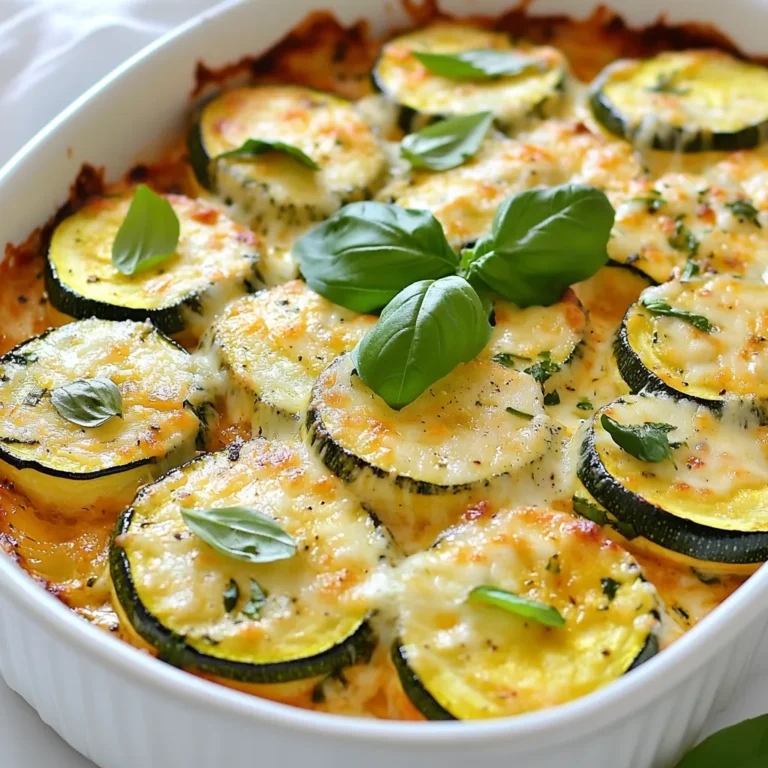 Für unser Rezept benötigst du frische und hochwertige Zutaten. Hier sind die Hauptzutaten: - 2 mittelgroße Zucchini, in dünne Scheiben geschnitten - 2 Tassen gekochte Hähnchenbrust, zerkleinert - 1 Tasse Hüttenkäse - 1 Tasse geriebener Mozzarella-Käse - 1/2 Tasse geriebener Parmesan-Käse - 1/2 Tasse Semmelbrösel (verwende Vollkorn für eine gesündere Option) - 2 große Eier Diese Zutaten sorgen für einen leckeren und proteinreichen Auflauf. Die Gewürze bringen Geschmack und Tiefe in den Auflauf. Du brauchst: - 1 Teelöffel Knoblauchpulver - 1 Teelöffel Zwiebelpulver - 1 Teelöffel italienische Gewürzmischung - Salz und Pfeffer nach Geschmack Diese Gewürze sind einfach zu finden. Sie machen das Gericht würzig und aromatisch. Wähle frische Zucchini aus, die fest und glänzend sind. Achte darauf, dass das Hähnchen gut gekocht und zerkleinert ist. Frischer Hüttenkäse macht den Auflauf cremiger. Achte auch auf die Käsesorten. Der Mozzarella sollte gut schmelzen, während der Parmesan für den herzhaften Geschmack sorgt. Wenn du Vollkorn-Semmelbrösel verwendest, erhältst du mehr Ballaststoffe. Diese kleinen Änderungen machen einen großen Unterschied in der Gesundheit und dem Geschmack des Gerichts. {{ingredient_image_2}} Heize zuerst den Ofen auf 190°C vor. Zerkleinere dann die gekochte Hähnchenbrust. Schneide die Zucchini in dünne Scheiben. Das sorgt für eine gleichmäßige Garzeit. Bereite eine große Rührschüssel vor. Du wirst sie für die Hähnchen-Zucchini-Mischung brauchen. In die Rührschüssel kommen jetzt das zerkleinerte Hähnchen, der Hüttenkäse und der geriebene Mozzarella. Füge auch den Parmesan, die Semmelbrösel, die Eier, das Knoblauchpulver, das Zwiebelpulver und die italienische Gewürzmischung hinzu. Vermische alles gut. Achte darauf, dass sich die Zutaten gut verbinden. Jetzt kommt Salz und Pfeffer dazu, um alles abzuschmecken. Fette eine 23x33 cm große Auflaufform ein. Lege die Zucchini-Scheiben gleichmäßig auf den Boden. Gieße die Hähnchenmischung über die Zucchini. Verteile sie gleichmäßig, damit jeder Bissen lecker wird. Jetzt kommt der Auflauf für 25-30 Minuten in den Ofen. Achte darauf, dass die Oberfläche schön goldbraun wird. Lass ihn nach dem Backen kurz abkühlen. Garniere mit frischen Basilikumblättern, bevor du ihn servierst. Ein häufiger Fehler ist, die Zucchini nicht richtig vorzubereiten. Schneiden Sie sie dünn. So garen sie gleichmäßig. Zu dicke Scheiben können matschig werden. Achten Sie auch auf die Mischung. Mischen Sie das Hähnchen und die Käse gut. Wenn Sie das nicht tun, wird der Auflauf ungleichmäßig. Ein weiterer Fehler ist, den Auflauf nicht lange genug zu backen. Achten Sie darauf, dass die Oberfläche goldbraun ist. Für eine glutenfreie Version, verwenden Sie glutenfreie Semmelbrösel. Veganer können den Hüttenkäse durch pflanzlichen Käse ersetzen. Nutzen Sie auch Chiasamen oder Leinsamen als Ei-Ersatz. So bleibt der Auflauf schön fest. Wenn Sie weniger Fett wollen, nehmen Sie fettarmen Käse. Das funktioniert gut, ohne den Geschmack zu verlieren. Ein frischer grüner Salat passt perfekt. Der Salat bringt Frische und knusprigen Biss. Auch gedünstetes Gemüse ist eine tolle Ergänzung. Brokkoli oder grüne Bohnen harmonieren gut. Wenn Sie etwas Herzhaftes wollen, servieren Sie Quinoa oder Reis dazu. Diese Beilagen machen das Gericht ausgewogen und nahrhaft. Pro Tipps Wählen Sie frische Zucchini: Achten Sie darauf, frische und feste Zucchini zu verwenden, um die beste Textur und den besten Geschmack in Ihrem Auflauf zu erzielen. Variieren Sie die Käsesorten: Experimentieren Sie mit verschiedenen Käsesorten wie Gouda oder Cheddar, um dem Auflauf eine andere Geschmacksrichtung zu verleihen. Für zusätzliche Würze sorgen: Fügen Sie frische Kräuter wie Thymian oder Oregano hinzu, um dem Gericht mehr Tiefe und Aroma zu verleihen. Vorbereitung im Voraus: Bereiten Sie den Auflauf am Vorabend vor und lassen Sie ihn über Nacht im Kühlschrank, damit die Aromen gut durchziehen, bevor Sie ihn backen. {{image_4}} Wenn du eine vegetarische Variante des Hähnchen-Zucchini-Auflaufs möchtest, ersetze das Hähnchen durch einige proteinreiche Zutaten. Tofu oder Kichererbsen sind tolle Alternativen. Sie bringen viel Geschmack und Textur. Du kannst auch mehr Gemüse hinzufügen. Paprika, Spinat oder Pilze passen gut. Um den Auflauf noch leckerer zu machen, füge ein paar zusätzliche Zutaten hinzu. Oliven oder getrocknete Tomaten geben einen tollen Geschmack. Auch frische Kräuter wie Thymian oder Oregano bringen Frische. Wenn du mehr Käse magst, probiere Feta oder Gouda. Das macht den Auflauf noch cremiger. Jeder hat andere Vorlieben, und das ist in Ordnung! Wenn du es scharf magst, füge etwas rote Paprika oder Cayennepfeffer hinzu. Für eine mildere Note kannst du die Gewürze reduzieren. Auch die Käsesorten kannst du anpassen. Experimentiere mit verschiedenen Kombinationen, um deinen perfekten Auflauf zu finden. Um Reste des Auflaufs frisch zu halten, verwenden Sie einen luftdichten Behälter. Lassen Sie den Auflauf zuerst auf Raumtemperatur abkühlen. Dann decken Sie ihn gut ab. So bleibt der Geschmack länger erhalten. Lagern Sie die Reste im Kühlschrank. Sie sollten innerhalb von drei bis vier Tagen gegessen werden. Wenn Sie mehr machen, können Sie den Auflauf auch einfrieren. Lassen Sie den Auflauf zuerst vollständig abkühlen. Schneiden Sie ihn in Portionen. Wickeln Sie jede Portion in Frischhaltefolie. Legen Sie die Portionen dann in einen gefrierfesten Behälter oder Beutel. So bleibt der Auflauf bis zu drei Monate frisch. Um die Reste aufzuwärmen, nehmen Sie die gewünschte Portion aus dem Kühlschrank oder Gefrierschrank. Für den Kühlschrank brauchen Sie nur den Ofen. Heizen Sie ihn auf 180°C vor. Legen Sie den Auflauf in eine Auflaufform. Decken Sie ihn mit Alufolie ab. Backen Sie ihn etwa 15-20 Minuten. Wenn Sie gefrorene Portionen aufwärmen, verlängern Sie die Zeit auf 25-30 Minuten. Überprüfen Sie, ob der Auflauf schön heiß ist. Servieren Sie ihn warm und genießen Sie! Dieser Auflauf hat einen hohen Proteingehalt. Pro Portion finden Sie etwa 30 Gramm Protein. Das Hähnchen und der Hüttenkäse liefern die meisten Proteine. Mozzarella und Parmesan tragen auch dazu bei. Wenn Sie auf Ihre Proteinaufnahme achten, ist dies ein großartiges Gericht. Ja, Sie können den Auflauf ohne Eier machen. Er wird dann etwas weniger locker. Nutzen Sie stattdessen 1/4 Tasse pürierten Leinsamen oder Apfelmus. Diese Zutaten helfen, die Mischung zusammenzuhalten. Experimentieren Sie gerne mit diesen Alternativen, um den perfekten Textur zu finden. Ein frischer grüner Salat passt perfekt. Sie können auch gedämpftes Gemüse oder einen Quinoa-Salat servieren. Diese Beilagen ergänzen den Auflauf gut. Sie bringen frische und Farbe auf den Tisch. Versuchen Sie, saisonale Zutaten für mehr Geschmack zu verwenden. Der Hähnchen-Zucchini-Auflauf ist einfach und lecker. Wir haben die besten Zutaten ausgewählt und Tipps gegeben, um Fehler zu vermeiden. Du kannst den Auflauf ganz nach deinem Geschmack anpassen. Die Lagerungshinweise helfen dir, Reste frisch zu halten. Denke daran, deine Variationen auszuprobieren und Spaß beim Kochen zu haben. Mit diesen Tipps wird dein Essen sicher zum Hit!